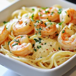 Für cremige Knoblauch-Garnelen-Linguine benötigst du folgende Zutaten: - 225 g Linguine-Nudeln - 450 g große Garnelen, geschält und entdarmt - 4 Knoblauchzehen, fein gehackt - 240 ml Schlagsahne - 120 ml Hühnerbrühe - 50 g geriebener Parmesan - 2 Esslöffel Olivenöl - 1 Esslöffel Butter - 1 Teelöffel rote Pfefferflocken (optional) - Salz und Pfeffer nach Geschmack - Frische Petersilie, gehackt (zum Garnieren) Die besten Zutaten findest du in deinem lokalen Markt oder im Supermarkt. Achte auf frische Garnelen. Besuche den Fischmarkt, wenn möglich. Dort bekommst du frische, qualitativ hochwertige Garnelen. Für die Nudeln und die Brühe sind Markenprodukte oft am besten. Frischer Knoblauch gibt dem Gericht einen tollen Geschmack. Frische Garnelen schmecken besser. Sie haben eine zarte Textur und einen intensiven Geschmack. Gefrorene Garnelen sind praktisch und oft billig. Wenn du gefrorene Garnelen wählst, tau sie in kaltem Wasser auf. Achte darauf, dass sie gleichmäßig auftauen. So bleiben sie saftig und zart. {{ingredient_image_2}} Um die Linguine perfekt zuzubereiten, beginne mit einem großen Topf. Fülle ihn mit Wasser und füge eine Prise Salz hinzu. Bringe das Wasser zum Kochen. Nachdem das Wasser kocht, gib die Linguine hinein. Koche sie gemäß der Packungsanweisung al dente. Das bedeutet, sie sollten noch einen leichten Biss haben. Bevor du die Nudeln abgießt, hebe 120 ml Nudelwasser auf. Dies hilft später, die Soße zu verdünnen, falls sie zu dick wird. Lass die Nudeln gut abtropfen und stelle sie beiseite. Jetzt kommt der spannende Teil: die Soße! Nimm eine große Pfanne und erhitze darin Olivenöl und Butter bei mittlerer Hitze. Sobald das Fett heiß ist, füge die fein gehackten Knoblauchzehen hinzu. Dünste den Knoblauch etwa eine Minute lang. Rühre ständig, damit er nicht verbrennt. Dann gib die großen Garnelen in die Pfanne. Würze sie mit Salz, Pfeffer und, wenn du magst, roten Pfefferflocken. Koche die Garnelen für 2-3 Minuten, bis sie rosa und undurchsichtig sind. Gieße die Hühnerbrühe dazu und bringe alles zum Simmern. Lass die Brühe zwei Minuten reduzieren. Jetzt kommt die Schlagsahne ins Spiel. Rühre sie zusammen mit dem geriebenen Parmesan in die Pfanne. Rühre weiter, bis der Käse geschmolzen ist und die Soße schön cremig ist. Wenn sie zu dick ist, füge etwas von dem Nudelwasser hinzu. Jetzt wird alles zusammengeführt! Gib die gekochten Linguine in die Pfanne mit der Soße. Vermenge die Nudeln vorsichtig mit der cremigen Knoblauchsoße. Achte darauf, dass alle Nudeln gut mit der Soße bedeckt sind. Lass das Ganze bei niedriger Hitze für 1-2 Minuten weitergaren. So werden die Nudeln warm und nehmen den Geschmack auf. Probiere die Soße und passe die Würze bei Bedarf mit mehr Salz und Pfeffer an. Nehme die Pfanne vom Herd und garniere das Gericht mit frisch gehackter Petersilie. Jetzt ist deine cremige Knoblauch-Garnelen-Linguine bereit zum Servieren! Ein häufiger Fehler ist, die Garnelen zu lange zu garen. Sie werden zäh und verlieren ihren Geschmack. Kochen Sie sie nur 2-3 Minuten, bis sie rosa sind. Achten Sie darauf, den Knoblauch nicht zu verbrennen. Er wird bitter, wenn er zu lange brät. Rühren Sie ihn ständig, bis er duftet. Für eine samtige Soße verwenden Sie frische Schlagsahne. Diese macht die Soße reichhaltig. Fügen Sie Parmesan langsam hinzu, bis er schmilzt. Wenn die Soße zu dick ist, geben Sie etwas vom Nudelwasser hinzu. So wird sie schön cremig. Schärfe macht das Gericht spannend. Verwenden Sie rote Pfefferflocken, um die Schärfe zu erhöhen. Fügen Sie eine kleine Menge hinzu und probieren Sie die Soße. Mögen Sie es milder? Lassen Sie die Pfefferflocken einfach weg. Sie können auch frische Chili für mehr Kick verwenden. Pro Tipps Frische Garnelen: Verwenden Sie frische Garnelen, um den besten Geschmack zu erzielen. Achten Sie darauf, dass sie fest und knackig sind. Knoblauch richtig anbraten: Braten Sie den Knoblauch nicht zu lange, damit er nicht bitter wird. Er sollte nur kurz duften. Nudelwasser verwenden: Das zurückbehaltene Nudelwasser ist stärkehaltig und hilft, die Soße zu binden und cremiger zu machen. Parmesan frisch reiben: Frisch geriebener Parmesan sorgt für einen intensiveren Geschmack im Gericht im Vergleich zu bereits geriebenem Käse. {{image_4}} Wenn du eine vegetarische Variante der cremigen Knoblauch-Garnelen-Linguine magst, probiere diese Optionen. Statt Garnelen kannst du Zucchini oder Spargel verwenden. Diese Gemüse geben deiner Pasta einen frischen Geschmack. Röste sie für mehr Aroma in der Pfanne. Du kannst auch Kichererbsen hinzufügen. Sie sorgen für Protein und eine schöne Textur. Vergiss nicht, die Schlagsahne durch pflanzliche Alternativen wie Kokosmilch zu ersetzen. So bleibt das Gericht cremig und lecker. Für eine glutenfreie Version wähle glutenfreie Linguine. Es gibt viele gute Marken auf dem Markt. Diese Nudeln sind oft aus Reis oder Mais. Achte darauf, sie nicht zu lange zu kochen. Außerdem kannst du die Soße mit Maisstärke andicken. Mische einen Esslöffel Stärke mit Wasser, bevor du sie in die Pfanne gibst. So wird die Soße schön dick, und dein Gericht bleibt glutenfrei. Um noch mehr Geschmack hinzuzufügen, kannst du einige leckere Zutaten verwenden. Frische Kräuter wie Basilikum oder Thymian bringen Frische. Füge sie am Ende des Kochens hinzu. Auch getrocknete Tomaten geben eine tolle Tiefe. Sie passen gut zur Knoblauchsoße. Wenn du es scharf magst, gib ein paar frische Chilis dazu. Für einen besonderen Twist kannst du auch Zitrone oder Limette reiben. Der Saft macht das Gericht lebendiger und frischer. Lagern Sie die Reste in einem luftdichten Behälter. Lassen Sie die Linguine abkühlen, bevor Sie sie einpacken. Bewahren Sie die Reste im Kühlschrank auf. So bleiben die Aromen frisch. Sie sollten die Reste innerhalb von 2-3 Tagen essen. Um die Linguine wieder aufzuwärmen, nutzen Sie eine Pfanne oder die Mikrowelle. In der Pfanne, fügen Sie etwas Wasser oder Brühe hinzu. So bleibt die Soße cremig. Erhitzen Sie die Mischung bei mittlerer Hitze. In der Mikrowelle, decken Sie den Behälter ab. Erhitzen Sie in 30-Sekunden-Intervallen, bis alles warm ist. Rühren Sie zwischendurch um, damit nichts anbrennt. Um matschige Nudeln zu vermeiden, kochen Sie sie al dente. Achten Sie darauf, die Nudeln nicht zu lange zu lagern. Wenn Sie sie wieder aufwärmen, fügen Sie Flüssigkeit hinzu, um die Soße zu lockern. Vermeiden Sie, die Nudeln zu stark zu rühren, da dies die Textur verändert. Die Zubereitung dauert etwa 25 Minuten. Die Vorbereitungszeit beträgt 10 Minuten. Das Kochen der Linguine und der Garnelen dauert insgesamt nur 15 Minuten. So können Sie schnell ein leckeres Gericht genießen. Ja, Sie können die Schlagsahne ersetzen. Eine gute Alternative ist Kokosmilch. Diese gibt einen anderen Geschmack, aber sie bleibt cremig. Sie können auch eine Mischung aus Joghurt und Milch verwenden. So bleibt es leicht und frisch. Zu cremigen Knoblauch-Garnelen-Linguine passen viele Beilagen. Ein einfacher grüner Salat ist eine gute Wahl. Auch gebratenes Gemüse bringt Farbe und Geschmack. Wenn Sie Brot mögen, servieren Sie Baguette oder Focaccia dazu. Diese helfen, die köstliche Soße aufzutunken. In diesem Artikel habe ich die besten Zutaten für cremige Knoblauch-Garnelen Linguine vorgestellt. Du hast gelernt, wie man die perfekten Garnelen findet und Zutaten richtig auswählt. Ich habe auch Schritt-für-Schritt-Anleitungen gegeben, um die Nudeln und die Soße zuzubereiten. Zudem gab es Tipps, um häufige Fehler zu vermeiden und Variationen zu probieren. Egal ob du Reste lagerst oder die Gerichte anpasst, folge diesen Tipps. So wird dein Gericht köstlich und einfach. Viel Spaß beim Kochen!