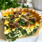 Für eine köstliche Spinach Mushroom Quiche brauche ich folgende Zutaten: - 1 fertig gekaufter Mürbeteig (oder selbstgemacht, wenn gewünscht) - 2 Tassen frischer Spinat, grob gehackt - 1 Tasse Champignons, in Scheiben geschnitten (z.B. Cremini oder weiße Champignons) - 1 kleine Zwiebel, fein gehackt - 3 große Eier - 1 Tasse Schlagsahne - 1 Tasse geriebener Käse (z.B. Gruyère oder Cheddar) Diese Hauptzutaten bilden die Basis für den vollen Geschmack der Quiche. Frischer Spinat und Pilze geben eine tolle Note, während die Eier und die Sahne für eine cremige Textur sorgen. Für den perfekten Geschmack verwende ich: - 1 Teelöffel Knoblauchpulver - 1 Teelöffel Salz - ½ Teelöffel schwarzer Pfeffer - Eine Prise Muskatnuss (optional) - 2 Esslöffel Olivenöl Die Gewürze bringen die Aromen zusammen. Knoblauchpulver und Muskatnuss geben der Quiche eine besondere Tiefe. Olivenöl sorgt beim Anbraten der Zwiebel und Pilze für einen schönen Geschmack. Die Wahl des Mürbeteigs ist wichtig. Ein fertiger Teig spart Zeit. Wenn ich mehr Zeit habe, mache ich gerne meinen eigenen Mürbeteig. Ein selbstgemachter Teig hat oft eine bessere Textur und einen frischeren Geschmack. Der Teig sollte gut ausgerollt und gleichmäßig in die Quicheform gedrückt werden. So wird die Quiche gleichmäßig gebacken und bekommt eine schöne Form. {{ingredient_image_2}} Heize deinen Ofen auf 190 °C vor. Das ist wichtig, damit die Quiche gleichmäßig bäckt. Bereite deinen Mürbeteig vor. Lege ihn in eine Quicheform und steche den Boden mit einer Gabel ein. So bleibt der Teig beim Backen schön flach. Erhitze 2 Esslöffel Olivenöl in einer großen Pfanne bei mittlerer Hitze. Füge die fein gehackte Zwiebel hinzu. Sautiere sie für 2-3 Minuten, bis sie klar ist. Dann gib die in Scheiben geschnittenen Champignons dazu. Brate sie für 5-7 Minuten, bis sie weich und goldbraun sind. Rühre den grob gehackten Spinat ein. Koche weiter, bis der Spinat verwelkt ist. Nimm die Pfanne vom Herd und lasse die Mischung kurz abkühlen. In einer Rührschüssel verquirlst du 3 große Eier mit 1 Tasse Schlagsahne. Füge 1 Teelöffel Knoblauchpulver, 1 Teelöffel Salz, ½ Teelöffel schwarzen Pfeffer und eine Prise Muskatnuss hinzu. Rühre alles gut zusammen. Gib die abgekühlte Spinat-Pilz-Mischung in die Schüssel. Füge 1 Tasse geriebenen Käse hinzu. Mische alles vorsichtig, bis es gut vermengt ist. Gieße die Füllung gleichmäßig in den vorbereiteten Mürbeteig. Backe die Quiche im vorgeheizten Ofen für 30-35 Minuten. Die Füllung sollte fest sein und die Oberfläche leicht goldbraun. Nimm die Quiche aus dem Ofen und lasse sie 10 Minuten abkühlen. Dann kannst du sie in Stücke schneiden und servieren. Ein häufiger Fehler ist, die Quiche zu lange zu backen. Achten Sie darauf, dass die Füllung in der Mitte fest ist. Überbacken kann die Quiche trocken machen. Ein weiterer Fehler ist die Verwendung von zu viel Wasser im Spinat. Lassen Sie den Spinat gut abtropfen, um eine matschige Füllung zu vermeiden. Für eine cremige Füllung sind die Eier und die Sahne wichtig. Mischen Sie diese gut, bis sie schaumig sind. Fügen Sie die Käseart Ihrer Wahl hinzu, um Geschmack und Textur zu variieren. Gruyère gibt eine nussige Note, während Cheddar würziger ist. Die richtige Menge an Käse sorgt zudem für eine schöne Konsistenz. Um die Quiche ansprechend zu servieren, schneiden Sie sie in gleichmäßige Stücke. Garnieren Sie die Stücke mit frischer Petersilie oder Schnittlauch. Ein bunter Beilagensalat bringt Farbe auf den Teller und macht das Gericht lebendiger. Servieren Sie die Quiche warm für den besten Geschmack. Pro Tipps Frischer Spinat: Verwenden Sie frischen Spinat anstelle von gefrorenem, um den besten Geschmack und die beste Textur zu erzielen. Käsevariationen: Experimentieren Sie mit verschiedenen Käsearten wie Feta oder Mozzarella für unterschiedliche Geschmacksrichtungen. Teigvorbereitung: Vor dem Befüllen der Quiche kann der Mürbeteig leicht vorgebacken werden, um ein durchweichen zu verhindern. Aromastärkung: Fügen Sie Kräuter wie Thymian oder Oregano zur Füllung hinzu, um den Geschmack zu intensivieren. {{image_4}} Wenn Sie eine vegane Quiche machen möchten, ersetzen Sie die Eier durch einen pflanzlichen Ersatz. Ein beliebter Ersatz ist Chia-Samen oder Leinsamen. Mischen Sie einfach 3 Esslöffel Wasser mit 1 Esslöffel Chia oder Leinsamen. Lassen Sie es kurz quellen, bis es dick wird. Verwenden Sie auch pflanzliche Sahne anstelle von Schlagsahne. So bleibt der cremige Geschmack erhalten. Sie können die Quiche leicht anpassen, indem Sie mehr Gemüse hinzufügen. Brokkoli, Paprika oder Zucchini passen gut. Diese Gemüsesorten bringen neue Farben und Texturen in die Quiche. Achten Sie darauf, sie vor der Zugabe in der Pfanne leicht anzubraten. Das hilft, die Aromen zu entfalten und die Feuchtigkeit zu reduzieren. Der Käse spielt eine große Rolle im Geschmack. Probieren Sie verschiedene Käsesorten aus, um neue Aromen zu entdecken. Feta oder Ziegenkäse verleihen der Quiche einen salzigen Kick. Mozzarella sorgt für eine schöne, schmelzende Textur. Mischen Sie auch verschiedene Käsesorten, um eine reichhaltige Geschmacksvielfalt zu erhalten. Um die Frische der Quiche zu bewahren, lagern Sie sie im Kühlschrank. Decken Sie die Quiche gut ab. Verwenden Sie Frischhaltefolie oder einen luftdichten Behälter. So bleibt die Quiche länger frisch und lecker. Wenn Sie Reste aufwärmen, nutzen Sie den Ofen für die beste Qualität. Heizen Sie den Ofen auf 180 °C (350 °F) vor. Stellen Sie die Quiche für etwa 10 bis 15 Minuten hinein. So wird der Boden knusprig und die Füllung warm. Mikrowelle geht auch, aber der Boden wird weich. Die Quiche hält sich im Kühlschrank für 3 bis 4 Tage. Wenn Sie die Quiche länger aufbewahren möchten, frieren Sie sie ein. Wickeln Sie sie gut ein oder legen Sie sie in einen Gefrierbehälter. So bleibt die Quiche bis zu 2 Monate frisch. Zum Auftauen einfach über Nacht im Kühlschrank lassen. Die Quiche braucht etwa 30-35 Minuten im Ofen. Sie ist fertig, wenn die Füllung fest ist und die Oberseite goldbraun aussieht. Prüfen Sie die Quiche nach 30 Minuten. Lassen Sie sie dann kurz abkühlen, bevor Sie sie schneiden. Ja, Sie können die Quiche im Voraus zubereiten. Bereiten Sie sie bis zu dem Punkt vor, an dem sie gebacken werden sollte. Wickeln Sie sie gut ein und stellen Sie sie in den Kühlschrank. Wenn Sie bereit sind zu backen, nehmen Sie die Quiche heraus. Backen Sie sie dann wie gewohnt, aber vielleicht etwas länger. Viele Beilagen passen gut zu dieser Quiche. Hier sind einige Vorschläge: - Ein frischer, bunter Salat - Ein Hauch von Joghurt-Dip - Ein einfaches Tomatensalat - Ein Stück frisches Baguette Diese Beilagen ergänzen den Geschmack der Quiche und machen das Essen noch leckerer. Eine Quiche mit Spinat und Pilzen ist einfach zuzubereiten. Wir haben die Hauptzutaten, Gewürze und den Mürbeteig besprochen. Die Schritt-für-Schritt-Anleitung zeigt dir, wie du bei der Zubereitung richtig vorgehst. Tipps helfen dir, häufige Fehler zu vermeiden. Du hast auch mehr über vegane Alternativen und Lagerung gelernt. Vertraue auf diese Tipps für eine perfekte Quiche. Du wirst bald Freunde und Familie beeindrucken!