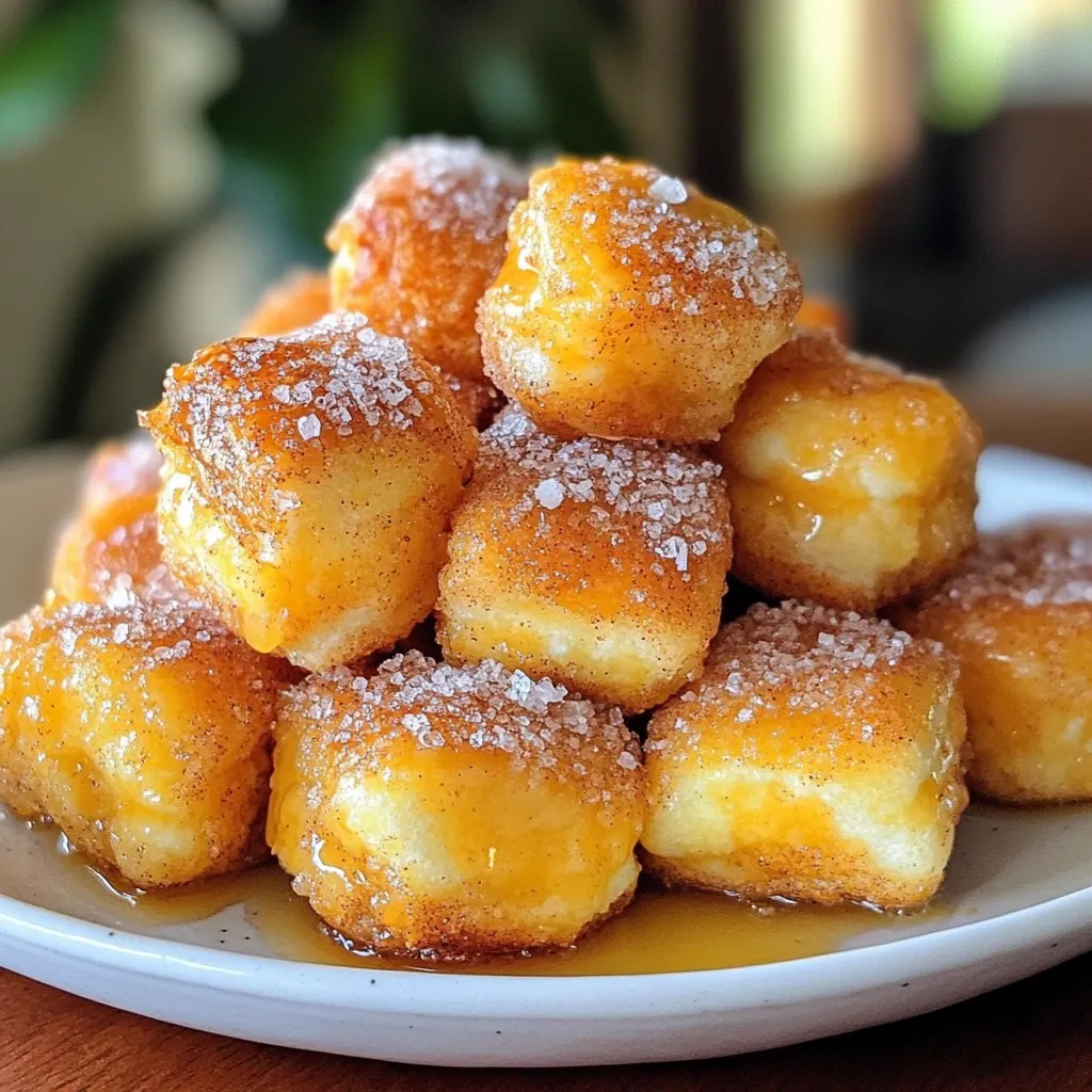 Um köstliche Zimtzucker-Brezel-Bisse zu machen, brauchst du folgende Zutaten: - 1 ½ Tassen warmes Wasser (43°C bis 46°C) - 1 Päckchen (2 ¼ Teelöffel) aktive Trockenhefe - 2 Esslöffel Kristallzucker - 4 Tassen Weizenmehl - 1 Teelöffel koscheres Salz - ½ Tasse Natron - 1 großes Ei, geschlagen - ½ Tasse ungesalzene Butter, geschmolzen - ½ Tasse Kristallzucker (zum Wälzen) - 2 Esslöffel gemahlener Zimt (zum Wälzen) - Grobes Meersalz, zum Bestreuen Die Qualität der Zutaten macht einen großen Unterschied. Verwende frische Hefe und gutes Mehl. Hochwertige Butter bringt tollen Geschmack. Achte darauf, dass dein Zucker rein und ohne Zusatzstoffe ist. Für beste Ergebnisse nutze auch frischen Zimt. Das sorgt für einen intensiven Geschmack. Um die Brezel-Bisse perfekt zuzubereiten, brauchst du einige Utensilien: - Eine große Rührschüssel - Einen Holzlöffel zum Rühren - Eine bemehlte Arbeitsfläche - Ein Backblech und Backpapier - Einen großen Topf für das Natronwasser - Einen Schaumlöffel zum Herausnehmen der Brezel-Bisse - Einen Pinsel für das Ei Mit diesen Zutaten und Utensilien bist du bereit, die besten Zimtzucker-Brezel-Bisse zu backen! {{ingredient_image_2}} Zuerst vermenge ich 1 ½ Tassen warmes Wasser mit 1 Päckchen Hefe und 2 Esslöffeln Zucker. Ich rühre sanft um und lasse die Mischung 5 Minuten ruhen. Nach dieser Zeit sehe ich eine schaumige Schicht. Jetzt füge ich 4 Tassen Weizenmehl und 1 Teelöffel koscheres Salz hinzu. Mit einem Holzlöffel rühre ich alles gut zusammen, bis der Teig glatt ist. Dann knete ich den Teig auf einer bemehlten Fläche für etwa 5 Minuten, bis er elastisch ist. Ich lege ihn in eine gefettete Schüssel und decke ihn mit einem Tuch ab. Nach 1 Stunde hat sich der Teig verdoppelt. Ich heize meinen Ofen auf 220°C vor und lege zwei Backbleche mit Backpapier aus. In einem großen Topf bringe ich 8 Tassen Wasser mit ½ Tasse Natron zum Kochen. Wenn der Teig bereit ist, schlage ich ihn sanft zusammen und teile ihn in 8 gleich große Stücke. Jedes Stück forme ich zu einer Rolle von etwa 2,5 cm Dicke und schneide es in 2,5 cm lange Stücke. Ich tauche die Brezel-Bisse in das kochende Wasser. Jede Portion lasse ich 30 Sekunden im Wasser. Dann nehme ich sie mit einem Schaumlöffel heraus und lege sie auf die Backbleche. Ich bestreiche jeden Brezel-Biss mit einem geschlagenen Ei und streue grobes Meersalz darüber. In einer kleinen Schüssel vermenge ich ½ Tasse Zucker und 2 Esslöffel Zimt. Die Brezel-Bisse backe ich im Ofen für 12-15 Minuten, bis sie goldbraun sind. Während sie noch warm sind, bestreiche ich sie mit geschmolzener Butter und wälze sie in der Zimt-Zucker-Mischung. So entstehen diese leckeren Zimtzucker-Brezel-Bisse, die perfekt für jeden Snack sind! Um den perfekten Teig für Zimtzucker-Brezel-Bisse zu machen, sind einige Schritte wichtig. Zuerst ist es wichtig, die Hefe richtig zu aktivieren. Nutze warmes Wasser zwischen 43°C und 46°C. Lass die Mischung etwa fünf Minuten ruhen, bis sie schaumig wird. Das zeigt, dass die Hefe lebendig ist. Füge dann das Mehl und das Salz hinzu. Rühre mit einem Holzlöffel, bis der Teig zusammenkommt. Knete den Teig auf einer bemehlten Fläche für fünf Minuten. Der Teig sollte glatt und elastisch sein. Lasse ihn in einer gefetteten Schüssel an einem warmen Ort für etwa eine Stunde gehen. Wenn der Teig sich verdoppelt hat, ist er bereit. Ein häufiger Fehler ist, die Hefe nicht richtig zu aktivieren. Wenn der Teig nicht aufgeht, kann das an kaltem Wasser liegen. Achte darauf, dass das Wasser warm ist. Ein weiterer Fehler ist, den Teig nicht genug zu kneten. Knete ihn gut, damit das Gluten sich entwickeln kann. Nicht genug Salz kann den Geschmack der Brezel-Bisse schwächen. Verwende koscheres Salz in der richtigen Menge. Auch das Wälzen in der Zimt-Zucker-Mischung sollte sofort nach dem Backen geschehen. So bleibt der Zucker haften und schmilzt ein wenig auf der warmen Brezel. Serviere die Brezel-Bisse warm, um den besten Geschmack zu erleben. Sie passen perfekt zu einem Frischkäse-Dip oder einer süßen Schokoladensoße. Du kannst auch einen süßen Joghurt-Dip ausprobieren. Für eine schöne Präsentation lege die Brezel-Bisse auf einen dekorativen Teller. Das macht das Servieren zu einem echten Highlight. Biete verschiedene Dips an, damit jeder seinen Favoriten wählen kann. So wird dein Snack-Abend zu einem besonderen Erlebnis! Pro Tipps Wassertemperatur beachten: Das Wasser sollte zwischen 43°C und 46°C liegen, um die Hefe optimal zu aktivieren. Teigruhe nicht vernachlässigen: Stelle sicher, dass der Teig an einem warmen Ort aufgeht, bis er sich verdoppelt hat. Das sorgt für luftige Brezel-Bisse. Backzeit im Auge behalten: Die Brezel-Bisse sollten goldbraun sein, aber nicht zu lange backen, um ein Austrocknen zu vermeiden. Zimt-Zucker-Mischung frisch zubereiten: Für den besten Geschmack die Mischung erst kurz vor dem Wälzen vorbereiten, damit der Zimt frisch bleibt. {{image_4}} Wenn du etwas Süßes magst, sind Schokoladen- oder Karamell-Brezel-Bisse eine tolle Idee. Du kannst die Brezel-Bisse nach dem Backen in geschmolzene Schokolade tauchen. Dunkle oder Milchschokolade passen gut. Lass die Schokolade aushärten und genieße die süße Kombination. Alternativ kannst du Karamellsoße drüber träufeln. Dies gibt deinen Brezel-Bissen einen köstlichen, klebrigen Charakter. Für herzhafte Brezel-Bisse füge Käse hinzu. Du kannst den Teig mit geriebenem Käse vermengen. Cheddar oder Parmesan funktionieren hier besonders gut. Nach dem Formen der Bisse bestreue sie mit mehr Käse, bevor du sie backst. Diese herzhaften Snacks sind perfekt für Partys oder einen Filmabend. Wenn du glutenfrei bist, gibt es auch eine Lösung. Ersetze das Weizenmehl durch eine glutenfreie Mehlmischung. Achte darauf, dass die Mischung Xanthan oder eine ähnliche Zutat enthält. Dies sorgt für die richtige Textur. Die anderen Schritte der Zubereitung bleiben gleich. So kannst du die leckeren Brezel-Bisse ohne Sorge genießen. Um die Zimtzucker-Brezel-Bisse frisch zu halten, lege sie in einen luftdichten Behälter. Du kannst sie auch in Plastikfolie einwickeln. So bleibt ihre weiche Textur erhalten. Lagere sie bei Raumtemperatur. Vermeide den Kühlschrank, denn er macht sie schnell trocken. Wenn du die Bissen wieder aufwärmen möchtest, heize den Ofen auf 180°C vor. Lege die Brezel-Bisse auf ein Backblech und backe sie für etwa 5-7 Minuten. So werden sie wieder warm und knusprig. Du kannst auch die Mikrowelle nutzen, aber sie werden nicht so knusprig. Wenn du sie mit Butter bestreichst, wird der Geschmack noch besser. Die Zimtzucker-Brezel-Bisse sind am besten frisch. Bei richtiger Lagerung bleiben sie 2-3 Tage gut. Nach dieser Zeit können sie trocken und zäh werden. Du kannst sie auch einfrieren. Wickele sie gut ein und friere sie für bis zu 3 Monate ein. So hast du immer einen leckeren Snack zur Hand! Ja, du kannst den Teig im Voraus zubereiten. Mache den Teig einfach und lasse ihn dann aufgehen. Danach forme die Brezel-Bisse und lege sie in den Kühlschrank. So bleibt der Teig frisch. Du kannst ihn bis zu 24 Stunden im Kühlschrank aufbewahren. Wenn du bereit bist, backe die Brezel-Bisse einfach nach dem Kühlen. Überprüfe die Gärzeit, da sie länger dauern kann, wenn der Teig kalt ist. Dies hilft, den perfekten Geschmack zu erhalten. Um die Brezel-Bisse knusprig zu halten, achte auf das Backen. Backe sie bei der richtigen Temperatur, um die perfekte Kruste zu erzielen. Stelle sicher, dass der Ofen gut vorgeheizt ist. Verwende auch das Natronwasser, um eine schöne Farbe und Textur zu erreichen. Lagere die Brezel-Bisse in einem luftdichten Behälter. So bleiben sie frisch und knusprig. Wenn du sie aufwärmst, lege sie kurz in den Ofen. Dies sorgt dafür, dass die Kruste wieder knusprig wird. Die besten Zutaten findest du in einem gut sortierten Supermarkt oder auf einem Bauernmarkt. Achte bei der Auswahl des Mehls auf eine hohe Qualität. Such nach frischer Hefe in der Kühlabteilung. Kristallzucker und Zimt bekommst du in den meisten Geschäften. Für die besten Ergebnisse, wähle ungesalzene Butter. Diese sorgt für einen reichhaltigen Geschmack. Du kannst auch lokale Bäckereien besuchen, um spezielle Zutaten zu finden. Wir haben alle Schritte für die Zubereitung von Zimtzucker-Brezel-Bissen besprochen. Von den besten Zutaten über die perfekte Teigzubereitung bis zur richtigen Lagerung. Diese Snacks sind einfach zu machen und super lecker. Vergessen Sie nicht, ein paar Variationen auszuprobieren. Ob süß oder herzhaft, für jeden gibt es einen passenden Bissen. Genießen Sie Ihre Brezel-Bisse und teilen Sie sie mit Freunden!