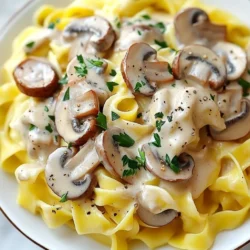 - 450 g gemischte Pilze (Kremini, Shiitake und Champignons), in Scheiben geschnitten - 225 g Eiernudeln oder beliebige Pasta - 240 ml Gemüsebrühe Die Hauptzutaten bilden die Basis für meinen leckeren Stroganoff. Die Pilze bringen viel Geschmack und eine schöne Textur. Ich empfehle, verschiedene Sorten zu nutzen. So wird das Gericht noch interessanter. Die Eiernudeln sind perfekt, um die cremige Sauce aufzunehmen. Wenn du eine glutenfreie Option suchst, kannst du auch glutenfreie Pasta verwenden. - 2 Esslöffel Olivenöl - 2 Esslöffel Sojasoße - 1 Esslöffel Dijon-Senf - 240 ml Sauerrahm oder griechischer Joghurt - 1 Teelöffel getrockneter Thymian - 1 Teelöffel Paprika - Salz und Pfeffer nach Geschmack Diese Zutaten bringen viel Aroma in das Gericht. Das Olivenöl sorgt für eine schöne Bräunung der Zwiebel und der Pilze. Die Sojasoße und der Dijon-Senf geben dem Stroganoff eine tolle Tiefe. Ich mag Sauerrahm, aber griechischer Joghurt ist eine gesunde Alternative. Thymian und Paprika runden den Geschmack ab. Vergiss nicht, die Gewürze nach deinem Geschmack anzupassen! - Frische Petersilie, gehackt - Salz und Pfeffer Die Garnitur macht das Gericht noch schöner. Frische Petersilie bringt Farbe und einen frischen Geschmack. Salz und Pfeffer sind wichtig, um die Aromen zu betonen. Du kannst die Petersilie direkt vor dem Servieren hinzufügen. So bleibt sie frisch und knackig. {{ingredient_image_2}} Fülle einen großen Topf mit Wasser. Bringe das Wasser zum Kochen. Füge eine Prise Salz hinzu. Gib die Eiernudeln in das kochende Wasser. Koche sie al dente, wie auf der Verpackung angegeben. Gieße die Nudeln ab und stelle sie beiseite. Erhitze Olivenöl in einer großen Pfanne bei mittlerer Hitze. Füge die gehackte Zwiebel in die Pfanne. Brate sie an, bis sie glasig wird. Das dauert etwa 3 bis 4 Minuten. Gib dann den fein gehackten Knoblauch hinzu. Rühre alles gut um, bis der Knoblauch duftet. Jetzt ist es Zeit für die Pilze. Gib die geschnittenen Pilze in die Pfanne. Brate sie für etwa 8 bis 10 Minuten an. Sie sollten goldbraun sein und ihre Feuchtigkeit verlieren. Rühre gelegentlich um, damit sie gleichmäßig bräunen. Füge die Gemüsebrühe in die Pfanne. Dann kommen die Sojasoße und der Dijon-Senf dazu. Streue den getrockneten Thymian und das Paprikapulver hinein. Rühre alles gut um und lasse die Mischung köcheln. Das sollte etwa 5 Minuten dauern. So kann sie leicht reduzieren und den Geschmack verbessern. Reduziere die Hitze und nimm die Pfanne von der Hitzequelle. Rühre den Sauerrahm ein, bis die Sauce cremig wird. Du kannst auch griechischen Joghurt verwenden, wenn du magst. Schmecke die Sauce mit Salz und Pfeffer ab. Gib die gekochten Eiernudeln in die Pfanne. Vermenge sie gründlich mit der cremigen Pilzsauce. Achte darauf, dass die Nudeln gleichmäßig bedeckt sind. Richte den Stroganoff in Schalen an. Garniere ihn mit frisch gehackter Petersilie für den letzten Schliff. Um die perfekte Cremigkeit der Sauce zu erreichen, verwenden Sie Sauerrahm. Er gibt der Sauce einen reichen Geschmack und eine schöne Textur. Für eine leichtere Variante können Sie griechischen Joghurt nutzen. Achten Sie darauf, die Hitze zu reduzieren, wenn Sie den Sauerrahm einrühren. So bleibt die Sauce schön cremig und gerinnt nicht. Wenn die Sauce zu dick ist, fügen Sie etwas Gemüsebrühe hinzu. Für eine dünnere Konsistenz können Sie auch mehr Brühe hinzufügen. Frische Kräuter bringen den besten Geschmack. Ich empfehle, frische Petersilie als Garnierung zu verwenden. Dies gibt dem Gericht Farbe und Frische. Zusätzlich können Sie Thymian oder Rosmarin hinzufügen, um mehr Tiefe zu schaffen. Gewürze wie Paprika und Pfeffer sind wichtig. Sie sollten gut dosiert werden, um den Geschmack zu verstärken. Achten Sie darauf, die Gewürze nach und nach hinzuzufügen und immer wieder zu kosten. Um Zeit zu sparen, bereiten Sie alle Zutaten vor, bevor Sie mit dem Kochen beginnen. Hacken Sie die Zwiebel und den Knoblauch im Voraus. Auch die Pilze sollten vor dem Kochen vorbereitet werden. Beginnen Sie mit dem Kochen der Nudeln, während Sie das Gemüse anbraten. So nutzen Sie die Zeit effizient. Das hilft, alles gleichzeitig fertig zu haben. Wenn Sie die Schritte gut planen, spart das viel Zeit und Aufwand. Pro Tipps Frische Pilze verwenden: Verwenden Sie frische, saisonale Pilze für das beste Aroma und die beste Textur in Ihrem Stroganoff. Vorsicht beim Kochen: Achten Sie darauf, die Pilze nicht zu überkochen, damit sie ihre Festigkeit und ihren vollen Geschmack behalten. Variationen ausprobieren: Experimentieren Sie mit verschiedenen Pilzsorten oder fügen Sie zusätzliches Gemüse wie Spinat oder Erbsen für mehr Farbe und Nährstoffe hinzu. Servieren mit Beilage: Servieren Sie den Stroganoff mit einem frischen Salat oder knusprigem Brot, um die cremige Sauce perfekt zu ergänzen. {{image_4}} Wenn du eine vegetarische oder vegane Version von cremigem Pilz Stroganoff machen möchtest, verwende pflanzlichen Sauerrahm. Dieser ersetzt die traditionelle Sahne und sorgt für eine ähnliche Cremigkeit. Du kannst auch ungesüßte Soja- oder Kokosjoghurt verwenden. Diese Alternativen schmecken großartig und sind gesund. So bleibt dein Gericht lecker und passt zu deinem Lebensstil. Um deinem Stroganoff mehr Geschmack zu verleihen, füge zusätzliche Gemüsesorten hinzu. Paprika, Erbsen, oder Spinat passen gut dazu. Für mehr Protein kannst du Tofu oder Seitan einarbeiten. Diese Zutaten machen dein Gericht nahrhafter und bunter. Achte darauf, die zusätzlichen Zutaten gut anzubraten, damit sie ihren Geschmack entfalten. Wenn du glutenfrei essen musst, wähle glutenfreie Nudeln. Diese sind in vielen Geschäften erhältlich und schmecken gut. Du kannst auch Zucchini-Nudeln oder Blumenkohlreis als Basis nutzen. Diese Optionen sind leicht und gesund. Achte darauf, die Sauce gut zu würzen, damit sie auch mit diesen Alternativen gut schmeckt. Bewahre deinen cremigen Pilz Stroganoff in einem luftdichten Behälter auf. So bleibt er frisch. Stelle sicher, dass die Mischung abgekühlt ist, bevor du sie in den Kühlschrank stellst. Im Kühlschrank hält sich der Stroganoff bis zu drei Tage. Vor dem Servieren solltest du ihn gut umrühren und eventuell etwas Wasser oder Brühe hinzufügen, um die Konsistenz zu verbessern. Wenn du Reste hast, kannst du diese einfrieren. Fülle den Stroganoff in einen gefrierfesten Behälter. Achte darauf, etwas Platz zu lassen, damit die Mischung beim Gefrieren expandieren kann. So bleibt er bis zu drei Monate haltbar. Um ihn wieder aufzutauen, lege den Behälter in den Kühlschrank über Nacht. Erhitze ihn dann in einer Pfanne bei niedriger Hitze und füge etwas Brühe hinzu, um ihn cremig zu halten. Die Haltbarkeit der Hauptzutaten ist wichtig. - Gemischte Pilze: Frisch bleiben sie etwa eine Woche im Kühlschrank. - Eiernudeln: Trocken halten sie sich lange, aber nach dem Kochen sind sie nur ein paar Tage haltbar. - Gemüsebrühe: Ungeöffnet hält sie sich lange, aber nach dem Öffnen solltest du sie im Kühlschrank aufbewahren und innerhalb von einer Woche verwenden. - Sauerrahm: Geöffnet hält er sich etwa zwei Wochen. Achte auf das Haltbarkeitsdatum. Um die Sauce würziger zu machen, kannst du verschiedene Tipps nutzen. Füge mehr Sojasoße hinzu. Das gibt einen tollen Umami-Geschmack. Du kannst auch etwas Worcestershiresauce verwenden. Diese Sauce bringt Tiefe und Komplexität. Ein Spritzer Zitronensaft kann die Aromen aufhellen. Experimentiere mit frischen Kräutern wie Schnittlauch oder Thymian. Diese verstärken den Geschmack und frischen die Sauce auf. Ja, gefrorene Pilze sind eine gute Option. Sie sind oft frisch eingefroren und behalten ihren Geschmack. Achte darauf, sie vor dem Kochen gut abzutropfen. So wird die Sauce nicht zu wässrig. Wenn du gefrorene Pilze verwendest, brate sie etwas länger an. Dadurch entwickeln sie einen besseren Geschmack und die Textur wird angenehm. Es gibt viele leckere Beilagen, die gut zu Stroganoff passen. Reis oder Quinoa sind großartige Optionen. Sie nehmen die Sauce gut auf. Du kannst auch einen frischen Blattsalat dazu reichen. Das bringt etwas Knackiges ins Spiel. Knoblauchbrot oder Baguette sind ebenfalls ideal, um die Sauce aufzutunken. Wähle, was dir am besten schmeckt! Dieser Artikel gibt Ihnen eine klare Anleitung zur Zubereitung eines köstlichen Pilz-Stroganoff. Sie haben die Zutaten und Schritte kennengelernt, um eine cremige Sauce zu kreieren. Denken Sie daran, frische Kräuter zu verwenden, um den Geschmack zu verbessern. Variieren Sie das Rezept nach Ihrem Geschmack, und nutzen Sie die Lagerungstipps für Reste. Probieren Sie verschiedene Alternativen aus, um das Gericht anzupassen. So wird Ihr Stroganoff immer lecker und vielseitig!