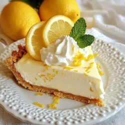Die Zutaten für einen leckeren No-Bake Lemon Icebox Pie sind einfach und frisch. Sie bringen den perfekten Geschmack in dein Dessert. Lass uns einen Blick auf die benötigten Zutaten werfen. - 1 ½ Tassen Graham-Cracker-Brösel - ½ Tasse ungesalzene Butter, geschmolzen - 1 Dose (14 oz) gesüßte Kondensmilch - ½ Tasse frischer Zitronensaft (etwa 3-4 große Zitronen) - Abrieb von 2 Zitronen - 1 Tasse Schlagsahne - ¼ Tasse Puderzucker - Eine Prise Salz Die Graham-Cracker-Brösel bilden die knusprige Kruste. Du kannst sie leicht zerkleinern. Die ungesalzene Butter hilft, die Brösel zu verbinden. Gesüßte Kondensmilch macht die Füllung cremig und süß. Frischer Zitronensaft gibt den tollen, sauren Geschmack. Der Zitronenabrieb bringt noch mehr Aroma. Schlagsahne sorgt für die luftige Textur. Puderzucker fügt süße und Glanz hinzu. Eine kleine Prise Salz hebt den Geschmack hervor. Mit diesen Zutaten bist du bereit, ein erfrischendes Dessert zuzubereiten! {{ingredient_image_2}} - Mische 1 ½ Tassen Graham-Cracker-Brösel mit ½ Tasse geschmolzener Butter. - Rühre die Mischung, bis sie feucht und sandig aussieht. - Drücke die Mischung gleichmäßig in eine 9-Zoll-Pieform. - Stelle die Form für mindestens 30 Minuten in den Kühlschrank. - Nimm eine andere Schüssel und vermenge 1 Dose gesüßte Kondensmilch mit ½ Tasse frischem Zitronensaft und dem Abrieb von 2 Zitronen. - Füge eine Prise Salz hinzu und vermische alles gut. - In einer separaten Schüssel schlage 1 Tasse Schlagsahne, bis weiche Spitzen entstehen. - Füge ¼ Tasse Puderzucker hinzu und schlage weiter, bis steife Spitzen entstehen. - Hebe die Schlagsahne vorsichtig unter die Zitronenmischung. - Gieße die Zitronenfüllung in die gekühlte Graham-Cracker-Kruste. - Glätte die Oberfläche mit einem Spatel. - Decke den Kuchen mit Frischhaltefolie ab und stelle ihn für mindestens 4 Stunden in den Kühlschrank. Um die Sahne richtig zu schlagen, benutze eine kalte Schüssel. Beginne mit niedriger Geschwindigkeit und erhöhe sie langsam. Schlage die Sahne, bis weiche Spitzen entstehen. Achte darauf, nicht zu lange zu schlagen. Wenn die Sahne zu fest wird, wird sie grieselig. Vermeide Wassertröpfchen, indem du die Schlagsahne nicht zu schnell schlägst. Zu viel Luft kann auch Wasser aus der Sahne ziehen. Überprüfe die Schüssel auf Restfeuchtigkeit, bevor du die Sahne schlägst. Für mehr Frische kannst du etwas Limettensaft hinzufügen. Limetten geben einen tollen Kick. Auch frische Minze kann eine gute Wahl sein. Sie sorgt für einen zusätzlichen Frischekick. Wenn du nach Alternativen zu Zucker suchst, probiere Honig oder Agavendicksaft. Diese Süßstoffe geben einen anderen Geschmack. Manchmal sind sie auch gesünder. Achte darauf, die Menge anzupassen. Zu viel kann die Füllung flüssig machen. Pro Tipps Frische Zitronen verwenden: Frische Zitronen geben den besten Geschmack und die höchste Säure, wodurch die Füllung lebendiger wird. Kruste gut kühlen: Eine gut gekühlte Kruste sorgt dafür, dass die Füllung beim Einfüllen nicht durchweicht und die Torte stabil bleibt. Schlagsahne nicht übermixen: Achten Sie darauf, die Schlagsahne nur bis zur gewünschten Konsistenz zu schlagen, um eine luftige Textur zu erhalten. Garnierung hinzufügen: Frische Zitronenscheiben oder Minzblätter verleihen der Torte nicht nur ein schönes Aussehen, sondern auch einen zusätzlichen Frischekick. {{image_4}} Sie können Ihre No-Bake Lemon Icebox Pie aufpeppen. Fügen Sie Beeren hinzu, wie Himbeeren oder Blaubeeren. Diese Früchte bringen frische Farben und einen süßen Geschmack. Auch andere Zitrusfrüchte, wie Limetten oder Orangen, passen gut. Mischen Sie den Zitronensaft mit etwas Limettensaft für einen neuen Twist. Dies sorgt für eine spannende Geschmackskombination. Für eine glutenfreie Version brauchen Sie eine andere Kruste. Sie können Datteln und Nüsse verwenden. Zerkleinern Sie die Datteln und die Nüsse in einer Küchenmaschine. Mischen Sie sie, bis sie eine klebrige Masse bilden. Drücken Sie diese Mischung in die Pieform. So erhalten Sie eine köstliche und glutenfreie Kruste, die ebenso knusprig und lecker ist. Wenn Sie eine vegane Torte möchten, gibt es einfache Alternativen. Verwenden Sie Kokoscreme statt Schlagsahne. Sie können die ungesalzene Butter durch Kokosöl ersetzen. Diese Zutaten geben Ihrer Torte eine reichhaltige und cremige Textur. Achten Sie darauf, die Zutaten gut zu mischen, um ein glattes Ergebnis zu erzielen. Der No-Bake Lemon Icebox Pie bleibt im Kühlschrank frisch. Er hält sich bis zu fünf Tage. Lagere ihn in einem luftdichten Behälter. So bleibt die Füllung cremig und die Kruste knusprig. Du kannst ihn auch direkt in der Pieform abdecken. Achte darauf, ihn gut abzudecken, damit er keine anderen Gerüche aufnimmt. Du kannst den Kuchen auch einfrieren, wenn du ihn länger aufbewahren möchtest. Schneide den Kuchen in Stücke, um ihn leicht zu portionieren. Wickel jedes Stück in Frischhaltefolie ein. Dann lege sie in einen Gefrierbeutel. So bleibt der Geschmack frisch. Zum Auftauen lege die Stücke einfach für ein paar Stunden in den Kühlschrank. Du kannst sie auch kurzfristig bei Raumtemperatur auftauen. Stelle sicher, dass du ihn vor dem Servieren kühl hältst. So schmeckt er immer frisch und lecker. Der Kuchen muss mindestens 4 Stunden im Kühlschrank stehen. Diese Zeit hilft der Füllung, fest zu werden. Wenn du es noch fester magst, lasse ihn länger kühlen. Ein guter Richtwert ist, ihn über Nacht zu lassen. So bekommst du die beste Textur. Ja, du kannst die Füllung leicht anpassen. Verwende Limettensaft für einen anderen Geschmack. Du kannst auch andere Früchte wie Erdbeeren oder Himbeeren hinzufügen. Mische die Früchte mit der Zitronenfüllung. So bekommst du eine fruchtige Vielfalt. Auch ein Hauch von Vanille kann den Geschmack verbessern. Die klassische Kruste aus Graham-Crackern enthält Gluten. Für eine glutenfreie Variante kannst du eine Kruste aus Mandeln oder Datteln verwenden. Diese gesunde Option schmeckt ebenfalls toll. Achte darauf, glutenfreie Cracker zu verwenden, wenn du diese Variante wählst. So kannst du den Genuss ohne Gluten erleben. Dieser Blogbeitrag hat dir gezeigt, wie du einen leckeren Zitronenkuchen zubereitest. Wir haben die wichtigen Zutaten, die Schritt-für-Schritt-Anleitung und nützliche Tipps besprochen. Du kannst den Kuchen variieren und an deine Vorlieben anpassen. Denke daran, die Lagerungshinweise zu beachten, um den besten Geschmack zu erhalten. Ein toller Kuchen macht Spaß beim Teilen und Genießen. Also, lege los und probiere dein eigenes Rezept aus!