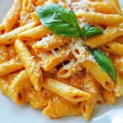 - 340 g Pasta (empfohlen: Penne oder Fusilli) - 2 große rote Paprika - 240 ml Schlagsahne Die Hauptzutaten sind einfach zu beschaffen. Die Pasta, ob Penne oder Fusilli, bringt die Soße gut zur Geltung. Rote Paprika sorgt für eine süße, rauchige Note. Schlagsahne macht die Soße schön cremig. - 3 Knoblauchzehen, fein gehackt - 2 Esslöffel Olivenöl - 50 g geriebener Parmesan Knoblauch gibt der Soße einen tollen Geschmack. Olivenöl sorgt für eine feine Note und hilft beim Anbraten. Parmesan rundet die Soße ab und macht sie besonders. - 1/4 Teelöffel rote Pfefferflocken (optional) - Salz und Pfeffer nach Geschmack - Frische Basilikumblätter zur Garnitur Rote Pfefferflocken bringen eine leichte Schärfe. Salz und Pfeffer heben die Aromen hervor. Frische Basilikumblätter sind perfekt als Garnitur und verleihen Farbe. Mit diesen Zutaten bereitest du eine leckere, cremige Pasta zu. {{ingredient_image_2}} Heize deinen Ofen auf 220°C vor. Schneide die roten Paprika der Länge nach durch. Entferne die Kerne. Lege die Paprika mit der Schnittfläche nach oben auf ein Backblech. Träufle etwas Olivenöl darüber. Röste die Paprika 25 bis 30 Minuten im Ofen. Die Haut sollte geröstet und blasig sein. Nehme die Paprika aus dem Ofen und lasse sie etwas abkühlen. Ziehe die Haut ab und schneide die Paprika in kleinere Stücke. Koche 340 g Pasta nach den Anweisungen auf der Packung. Achte darauf, dass die Pasta al dente ist. Gieße die Pasta ab und stelle sie beiseite. Bewahre 240 ml des Nudelwassers auf. Erhitze einen Esslöffel Olivenöl in einer großen Pfanne bei mittlerer Hitze. Füge die drei fein gehackten Knoblauchzehen hinzu. Brate den Knoblauch etwa eine Minute an, bis er duftet. Achte darauf, dass er nicht verbrennt. Gebe die klein geschnittenen, gerösteten Paprika in die Pfanne. Füge die 240 ml Schlagsahne hinzu. Wenn du magst, streue die roten Pfefferflocken hinein. Püriere die Mischung mit einem Stabmixer, bis sie glatt und cremig ist. Rühre 50 g geriebenen Parmesan unter, bis er geschmolzen ist. Wenn die Soße zu dick ist, füge etwas vom Nudelwasser hinzu. Schmecke die Soße mit Salz und Pfeffer ab. Gebe die gekochte Pasta in die Soße. Vermenge alles gründlich, sodass die Pasta gleichmäßig bedeckt ist. Serviere die Pasta warm. Garniere sie mit frischen Basilikumblättern für einen zusätzlichen Geschmacksakzent. Um eine tolle Soße zu bekommen, nutze das Nudelwasser. Es hat Stärke, die hilft, die Soße dick und cremig zu machen. Wenn du die Soße zubereitest, bewahre 240 ml des Nudelwassers auf. Füge bei Bedarf etwas Nudelwasser hinzu, um die gewünschte Konsistenz zu erreichen. So bleibt die Soße schön glatt und haftet gut an der Pasta. Es gibt viele Wege, den Geschmack zu verstärken. Du kannst frische Kräuter wie Oregano oder Thymian hinzufügen. Ein Spritzer Zitronensaft gibt der Soße eine frische Note. Für mehr Würze sind rote Pfefferflocken eine gute Wahl. Sie bringen ein wenig Schärfe ins Gericht. Experimentiere gern mit Zutaten, die dir gefallen, um deinen eigenen Twist zu kreieren. Das Anrichten kann das Gericht aufwerten. Verwende eine große Schüssel oder flache Teller, um die Pasta zu servieren. Garniere die Pasta mit frischen Basilikumblättern. Das sieht nicht nur schön aus, sondern gibt auch einen frischen Geschmack dazu. Ein wenig geriebener Parmesan oben drauf macht das Gericht noch ansprechender. So wird deine Pasta nicht nur lecker, sondern auch zum Hingucker auf dem Tisch! Pro Tipps Rösten für den besten Geschmack: Rösten Sie die Paprika gründlich, um die Süße zu intensivieren und den rauchigen Geschmack zu verstärken. Achten Sie darauf, dass die Haut schön blasig wird. Die richtige Konsistenz der Soße: Verwenden Sie das aufbewahrte Nudelwasser, um die Soße nach Bedarf zu verdünnen. Es fügt nicht nur Flüssigkeit hinzu, sondern auch zusätzliche Stärke, die die Soße besser an der Pasta haften lässt. Frische Kräuter für mehr Aroma: Garnieren Sie das Gericht nicht nur mit Basilikum, sondern auch mit frisch gehackten Kräutern wie Petersilie oder Thymian für einen zusätzlichen Frischekick. Pasta al dente kochen: Achten Sie darauf, die Pasta al dente zu kochen, da sie beim Mischen mit der Soße noch etwas nachgart und die Textur dadurch optimal bleibt. {{image_4}} Sie können die cremige Pasta leicht anpassen. Fügen Sie einfach mehr Gemüse hinzu. Hier sind einige Ideen: - Zucchini: In kleine Würfel schneiden und anbraten. - Spinat: Frisch oder gefroren, am Ende der Garzeit hinzufügen. - Pilze: Braune oder Champignon-Pilze für einen herzhaften Geschmack. Für glutenfreie Optionen nehmen Sie glutenfreie Pasta. Viele Marken bieten tolle Sorten an. Diese Pasta schmeckt oft genauso gut wie normale Pasta. Achten Sie beim Kauf auf die Zutatenliste. Möchten Sie mehr Eiweiß? Fügen Sie Hähnchen oder Garnelen hinzu. So geht's: - Hähnchen: In Würfel schneiden und in der Pfanne anbraten, bevor Sie die Paprika hinzufügen. - Garnelen: Diese können direkt in die Soße gegeben werden. Sie brauchen nur ein paar Minuten zum Garziehen. Mit diesen Variationen wird Ihr Gericht noch vielseitiger und leckerer! Um die Reste Ihrer Pasta gut aufzubewahren, lassen Sie sie zuerst abkühlen. Geben Sie die Pasta in einen luftdichten Behälter. So bleibt die Pasta frisch und lecker. Lagern Sie die Reste im Kühlschrank. Dort sind sie bis zu drei Tage haltbar. Wenn Sie die Sauce getrennt aufbewahren, bewahren Sie die Konsistenz besser. Beim Erhitzen der Pasta gibt es ein paar gute Methoden. Die beste Methode ist, die Pasta in einer Pfanne zu erwärmen. Fügen Sie etwas Wasser oder Öl hinzu, um ein Ankleben zu verhindern. Rühren Sie die Pasta gut um, bis sie heiß ist. Sie können auch die Mikrowelle nutzen. Stellen Sie sicher, dass Sie die Pasta in einem mikrowellengeeigneten Behälter erhitzen. Decken Sie den Behälter ab, damit die Feuchtigkeit bleibt. Die Haltbarkeit der Pasta ist wichtig, um sicher zu essen. Im Kühlschrank hält die Pasta etwa drei Tage. Achten Sie darauf, die Reste gut zu verpacken. Wenn Sie die Pasta länger aufbewahren möchten, können Sie sie einfrieren. Im Gefrierfach bleibt die Pasta bis zu zwei Monate frisch. Verpacken Sie die Pasta in einem gefrierfesten Behälter oder Beutel. So vermeiden Sie Gefrierbrand und behalten den Geschmack. Die Reste der Pasta können bis zu drei Tage im Kühlschrank aufbewahrt werden. Lagern Sie die Pasta in einem luftdichten Behälter. Achten Sie darauf, die Soße und die Nudeln getrennt zu lagern, wenn möglich. Dies hilft, die Textur der Pasta zu erhalten. Wenn Sie die Reste länger aufbewahren möchten, können Sie diese auch einfrieren. Gefrorene Pasta hält bis zu drei Monate. Ja, Sie können die Rezeptur nach Ihrem Geschmack anpassen. Hier sind einige Tipps: - Fügen Sie zusätzliches Gemüse wie Spinat oder Zucchini hinzu. - Ersetzen Sie die Schlagsahne durch eine pflanzliche Option für eine leichtere Variante. - Variieren Sie die Käsesorte. Feta oder Ziegenkäse geben einen neuen Geschmack. - Experimentieren Sie mit verschiedenen Kräutern, wie Oregano oder Thymian, um den Geschmack zu verändern. Zu dieser cremigen Pasta passen viele Beilagen. Hier sind einige Vorschläge: - Ein frischer grüner Salat mit einem leichten Dressing. - Knoblauchbrot ist immer eine tolle Wahl. - Gegrilltes Gemüse bringt mehr Farbe und Geschmack auf den Tisch. - Für Getränke passen ein trockener Weißwein oder ein spritziges Mineralwasser gut dazu. In diesem Blogbeitrag haben wir die Zutaten und die Zubereitung einer leckeren Pasta besprochen. Wir haben sowohl Hauptzutaten wie Pasta und Paprika als auch aromatische Zutaten und Gewürze behandelt. Die Schritt-für-Schritt-Anleitung zeigt, wie du die perfekte Soße machst. Mich interessieren auch deine Variationen und Tipps. Du kannst die Rezepte ganz nach deinem Geschmack anpassen. Probiere verschiedene Gemüsesorten oder Proteinquellen aus. So wird jedes Gericht einzigartig und schmackhaft. Guten Appetit und viel Spaß beim Kochen!