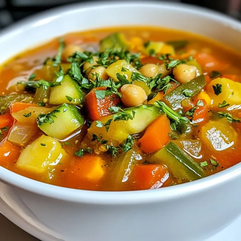 Um einen herzhaften vegetarischen Eintopf zu machen, brauchen Sie: - 2 Esslöffel Olivenöl - 1 mittlere Zwiebel, gewürfelt - 2 Karotten, in Scheiben geschnitten - 2 Stangen Sellerie, gewürfelt - 3 Knoblauchzehen, fein gehackt - 1 Zucchini, gewürfelt - 1 Paprika (jede Farbe), gehackt - 1 Tasse grüne Bohnen, putzbar und in mundgerechte Stücke geschnitten - 1 Dose (425 g) gewürfelte Tomaten (mit Saft) - 4 Tassen Gemüsebrühe - 1 Teelöffel getrockneter Thymian - 1 Teelöffel geräuchertes Paprikapulver - 1 Lorbeerblatt - Salz und Pfeffer nach Geschmack - 1 Dose (425 g) Kichererbsen, abgespült und abgetropft - 2 Tassen frischer Spinat oder Grünkohl - Frische Petersilie, zum Garnieren Diese Zutaten bringen viel Geschmack und Farbe in den Eintopf. Die Gewürze sind wichtig für den Geschmack. Ich benutze: - Getrockneter Thymian: Er gibt einen warmen, erdigen Geschmack. - Geräuchertes Paprikapulver: Es bringt eine leichte Rauchnote. - Lorbeerblatt: Es fügt Tiefe hinzu. - Salz und Pfeffer: Sie sind Grundgewürze, die alles abrunden. Diese Gewürze machen den Eintopf besonders lecker und aromatisch. Ein paar Dinge sind nützlich, um den Eintopf zu genießen: - Ein großer Topf: Um all das Gemüse gut zu kochen. - Tiefen Schalen: Für das Servieren des Eintopfs. - Knuspriges Brot: Ideal, um die Brühe aufzunehmen. - Frische Petersilie: Zum Garnieren und für den letzten Schliff. Diese Beilagen machen das Essen noch schöner und schmackhafter. {{ingredient_image_2}} Zuerst bereiten wir alle Zutaten vor. Das macht das Kochen einfacher und schneller. Hier ist, was du brauchst: - 2 Esslöffel Olivenöl - 1 mittlere Zwiebel, gewürfelt - 2 Karotten, in Scheiben geschnitten - 2 Stangen Sellerie, gewürfelt - 3 Knoblauchzehen, fein gehackt - 1 Zucchini, gewürfelt - 1 Paprika (jede Farbe), gehackt - 1 Tasse grüne Bohnen, putzbar und in mundgerechte Stücke geschnitten - 1 Dose (425 g) gewürfelte Tomaten (mit Saft) - 4 Tassen Gemüsebrühe - 1 Teelöffel getrockneter Thymian - 1 Teelöffel geräuchertes Paprikapulver - 1 Lorbeerblatt - Salz und Pfeffer nach Geschmack - 1 Dose (425 g) Kichererbsen, abgespült und abgetropft - 2 Tassen frischer Spinat oder Grünkohl - Frische Petersilie, zum Garnieren Ich empfehle, alles vorher zu schneiden und bereit zu stellen. So sparst du Zeit beim Kochen. Jetzt erhitzt du das Olivenöl in einem großen Topf bei mittlerer Hitze. Füge die gewürfelte Zwiebel hinzu und brate sie für 3-4 Minuten. Sie sollte glasig werden. Dann kommen die geschnittenen Karotten und der Sellerie dazu. Koche alles für weitere 5 Minuten. Die Gemüse sollten weich, aber nicht matschig sein. Jetzt rührst du den gehackten Knoblauch ein. Brate ihn für 1 Minute an, bis er duftet. Das bringt viel Geschmack in den Eintopf. Füge dann die gewürfelte Zucchini und die gehackte Paprika hinzu. Brate alles für 3-4 Minuten an. Nun kommt der spannende Teil! Gib die Dose gewürfelte Tomaten und die Gemüsebrühe in den Topf. Rühre alles gut um. Jetzt füge die grünen Bohnen, den Thymian, das geräucherte Paprikapulver, das Lorbeerblatt sowie Salz und Pfeffer hinzu. Bringe den Eintopf zum sanften Köcheln. Setze den Deckel auf und lasse ihn 20-25 Minuten köcheln. So können sich die Aromen gut vermischen. Nach dieser Zeit gibst du die Kichererbsen und den frischen Spinat oder Grünkohl dazu. Koche alles weitere 5-7 Minuten. Die Blätter sollten jetzt schön zart sein. Vergiss nicht, das Lorbeerblatt vor dem Servieren zu entfernen. Überprüfe die Gewürze und passe sie nach deinem Geschmack an. Serviere den Eintopf in tiefen Schalen und garniere ihn mit frisch gehackter Petersilie. Das macht ihn noch schöner! Um den Eintopf zu perfektionieren, achte auf die Frische der Zutaten. Nutze frisches Gemüse für mehr Geschmack. Schneide das Gemüse gleichmäßig, damit es gleichmäßig gart. Wenn du die Zwiebel zuerst brätst, wird der Eintopf süßer und voller Aromen. Ein weiterer Tipp ist, die Gewürze früh hinzuzufügen. So können sie ihre Aromen gut entfalten. Du kannst auch einen Schuss Zitronensaft kurz vor dem Servieren hinzufügen. Das bringt Frische in jeden Bissen. Ein häufiger Fehler ist, das Gemüse zu lange zu garen. Achte darauf, dass das Gemüse noch bissfest bleibt. Zu viel Salz kann den Eintopf ruinieren. Füge es langsam hinzu und probiere oft. Ein weiterer Fehler ist, die Brühe nicht ausreichend zu würzen. Achte darauf, dass die Brühe stark genug ist. Verwende Gemüsebrühe mit viel Geschmack. Wenn du die Kichererbsen hinzufügst, rühre sanft, um sie nicht zu zerdrücken. Serviere den Eintopf in tiefen Schalen, um die Brühe gut zu halten. Garniere mit frisch gehackter Petersilie für einen schönen Farbkontrast. Ein Stück knuspriges Brot dazu macht das Essen noch besser. Du kannst den Eintopf auch mit einem Spritzer Olivenöl verfeinern. Das gibt einen zusätzlichen Geschmackskick. Wenn du Gäste hast, richte den Eintopf in kleinen Portionen an. So sieht es appetitlicher aus und jeder kann probieren. Profi-Tipps Frische Zutaten: Verwenden Sie frisches Gemüse, um den besten Geschmack und die beste Nährstoffdichte zu erzielen. Saisonale Produkte sind oft am schmackhaftesten. Aromen intensivieren: Um den Eintopf noch aromatischer zu machen, lassen Sie ihn länger köcheln. Das gibt den Gewürzen und Zutaten Zeit, ihre Aromen vollständig zu entfalten. Variationen ausprobieren: Fühlen Sie sich frei, das Gemüse je nach Saison oder Vorliebe zu variieren. Fenchel, Kürbis oder Süßkartoffeln können ebenfalls großartige Ergänzungen sein. Einlegen für die Reste: Wenn Sie Reste haben, lassen Sie den Eintopf abkühlen und bewahren Sie ihn in luftdichten Behältern im Kühlschrank auf. Er schmeckt am nächsten Tag oft noch besser! {{image_4}} Wenn du es eilig hast, kannst du die Kochzeit verkürzen. Nutze vorgegarte oder gefrorene Gemüse. Du kannst auch eine Dose Bohnen hinzufügen, um Protein zu sparen. Hier sind schnelle Ideen: - Verwende Tiefkühlgemüse - Ersetze frische Bohnen durch Dosenbohnen - Füge einen Löffel Pesto hinzu Diese Variationen bringen Geschmack und reduzieren die Kochzeit. Dieser Eintopf ist von Natur aus vegan. Achte darauf, dass die Brühe glutenfrei ist, wenn nötig. Du kannst auch andere Zutaten verwenden: - Ersetze Kichererbsen durch Linsen für mehr Ballaststoffe. - Verwende Kokosmilch für eine cremige Note. Diese Anpassungen machen den Eintopf für alle geeignet. Nutze saisonales Gemüse für den besten Geschmack. Im Frühling passen junge Erbsen oder Spargel gut dazu. Im Herbst sind Kürbis oder Süßkartoffeln ideal. Hier sind einige Zutaten: - Frischer Spinat im Frühling - Kürbis im Herbst - Karotten und Sellerie im Winter Diese saisonalen Zutaten bringen Vielfalt und Frische in deinen Eintopf. Wenn Sie Eintopf übrig haben, lassen Sie ihn zuerst auf Zimmertemperatur abkühlen. Dann füllen Sie ihn in einen luftdichten Behälter. So bleibt er frisch. Sie können den Eintopf bis zu 4 Tage im Kühlschrank aufbewahren. Achten Sie darauf, dass der Behälter gut verschlossen ist. So schützen Sie den Eintopf vor Gerüchen und anderen Lebensmitteln. Sie können den Eintopf auch einfrieren. Füllen Sie ihn in gefriergeeignete Behälter oder Beutel. Lassen Sie dabei etwas Platz, denn der Eintopf dehnt sich aus. So bleibt er bis zu 3 Monate frisch. Zum Auftauen legen Sie den gefrorenen Eintopf einfach in den Kühlschrank. So taut er langsam auf und bleibt lecker. Um den Eintopf wieder zu erwärmen, geben Sie ihn in einen Topf. Erhitzen Sie ihn bei mittlerer Hitze, bis er heiß ist. Rühren Sie dabei regelmäßig um, damit er nicht anbrennt. Sie können auch etwas Wasser oder Brühe hinzufügen, wenn er zu dick ist. Eine andere Möglichkeit ist die Mikrowelle. Geben Sie den Eintopf in eine mikrowellengeeignete Schüssel. Erwärmen Sie ihn in kurzen Intervallen, bis er die gewünschte Temperatur erreicht. Der Eintopf bleibt im Kühlschrank etwa 3 bis 5 Tage frisch. Achten Sie darauf, ihn in einem luftdichten Behälter aufzubewahren. So bleibt er länger gut. Wenn Sie ihn länger aufbewahren möchten, können Sie ihn einfrieren. Tiefgefroren hält er bis zu 3 Monate. Denken Sie daran, ihn vor dem Servieren vollständig aufzutauen. Ja, gefrorenes Gemüse ist eine tolle Option. Es ist oft frisch eingefroren und behält viele Nährstoffe. Fügen Sie das gefrorene Gemüse einfach direkt in den Eintopf. Sie müssen keine zusätzliche Zeit zum Auftauen einplanen. Es wird beim Kochen zart und lecker. Zu diesem Eintopf passen viele Beilagen gut. Knuspriges Brot ist eine der besten Optionen. Es hilft, die Brühe aufzunehmen. Reis oder Quinoa sind ebenfalls gute Begleiter. Sie machen die Mahlzeit sättigender. Frischer Salat bringt einen schönen Kontrast. Auch ein einfacher grüner Salat passt hervorragend. Ein vegetarischer Eintopf ist einfach zuzubereiten. Wir haben die Hauptzutaten, Gewürze und Beilagen besprochen. Die Schritt-für-Schritt-Anleitung hilft Ihnen beim Garen und Finalisieren. Tipps helfen, häufige Fehler zu vermeiden und das Geschmackserlebnis zu verbessern. Variationen bieten Ihnen noch mehr Möglichkeiten, den Eintopf anzupassen. Denken Sie auch an die Lagerung, um Reste optimal zu nutzen. Testen Sie die Rezepte und bringen Sie Geschmack in Ihre Küche!