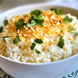 Um Kokosreis perfekt zuzubereiten, brauchen Sie einige einfache Zutaten. Hier ist, was Sie benötigen: - 1 Tasse Jasminreis - 1 Tasse Kokosmilch (Vollfett für extra Cremigkeit) - 1 Tasse Wasser - 1 Esslöffel Zucker - 1 Teelöffel Salz Jasminreis ist ideal, weil er weich und duftend wird. Die Kokosmilch macht den Reis cremig und gibt einen tollen Geschmack. Wasser sorgt für die richtige Konsistenz. Für einen besonders cremigen Reis sollten Sie ungesüßte, geröstete Kokosflocken hinzufügen. Diese Zutat bringt Textur und mehr Kokosgeschmack. Hier ist, was Sie brauchen: - 1/2 Tasse ungesüßte, geröstete Kokosflocken Die gerösteten Kokosflocken geben dem Gericht eine schöne Knusprigkeit. Sie können die Flocken auch als Topping verwenden. Um Ihren Kokosreis zu verfeinern, empfehle ich frischen Koriander. Er bringt Farbe und Frische auf den Teller. Hier ist die Garnierung, die Sie verwenden sollten: - 2 Esslöffel frischer Koriander (zum Garnieren) Ein wenig Koriander oben drauf macht den Reis noch leckerer und schöner. Probieren Sie es aus! {{ingredient_image_2}} Zuerst spülst du den Jasminreis ab. Das hilft, die überschüssige Stärke zu entfernen. Du willst, dass der Reis nicht zu klebrig wird. Fülle eine Schüssel mit kaltem Wasser. Gib den Reis hinein und rühre leicht um. Spüle ihn, bis das Wasser klar bleibt. Dies dauert etwa ein bis zwei Minuten. Jetzt ist es Zeit, die Zutaten in den Instant Pot zu geben. Gib den abgespülten Reis hinein. Füge die Kokosmilch, das Wasser, den Zucker und das Salz hinzu. Rühre gut, damit alles gleichmäßig verteilt ist. Achte darauf, dass der Reis nicht am Boden kleben bleibt. Das sorgt für ein besseres Kochen. Schließe den Deckel des Instant Pots. Versiegle die Ventilöffnung. Stelle den Kochmodus auf High Pressure ein und koche für 4 Minuten. Nach dem Kochen lass den Druck für 10 Minuten natürlich ab. Danach kannst du den restlichen Druck schnell ablassen. Öffne den Deckel vorsichtig. Lockere den Reis mit einer Gabel auf. Mische die gerösteten Kokosflocken unter. Bewahre eine kleine Menge für die Dekoration auf. Serviere den Kokosreis warm. Garniere ihn mit gerösteten Kokosflocken und frischem Koriander. So bekommst du ein tolles Gericht! Das Spülen des Jasminreises ist sehr wichtig. Es entfernt Stärke und macht den Reis lockerer. Spüle den Reis unter kaltem Wasser. Du solltest das Wasser so lange laufen lassen, bis es klar bleibt. Dies kann einige Minuten dauern, aber es lohnt sich! Die Konsistenz des Reises hängt von der Flüssigkeitsmenge ab. Ich empfehle, Vollfett-Kokosmilch zu verwenden. Diese verleiht dem Reis eine cremige Textur. Wenn du es lieber etwas fester magst, kannst du die Menge Wasser leicht reduzieren. Ein Esslöffel Zucker fügt eine süße Note hinzu und hilft, die Aromen zu balancieren. Es gibt viele Möglichkeiten, Kokosreis zu variieren. Du kannst frische Früchte wie Mango oder Ananas hinzufügen. Diese bringen eine fruchtige Frische. Auch Gewürze wie Zimt oder Kardamom können den Reis verfeinern. Experimentiere mit verschiedenen Zutaten, um deinen perfekten Kokosreis zu finden! Pro Tipps Reis gut spülen: Durch das gründliche Abspülen des Jasminreises wird überschüssige Stärke entfernt, was zu einem lockereren und weniger klebrigen Ergebnis führt. Vollfette Kokosmilch verwenden: Die Verwendung von Vollfett-Kokosmilch sorgt für eine cremigere und reichhaltigere Textur des Reises. Natürlicher Druckabbau: Lass den Druck nach dem Kochen 10 Minuten natürlich abfallen, um sicherzustellen, dass der Reis gleichmäßig gart und nicht matschig wird. Kokosflocken frisch rösten: Röste die Kokosflocken selbst, um den besten Geschmack und die frischeste Textur zu erzielen, bevor du sie unter den Reis mischst. {{image_4}} Kokosreis passt gut zu vielen Früchten. Mango, Ananas oder Papaya bringen Frische. Diese Früchte machen das Gericht noch interessanter. Schneide die Früchte in kleine Stücke. Füge sie nach dem Kochen hinzu. Mische sie vorsichtig unter den Reis. Du kannst auch ein paar Früchte als Garnitur verwenden. Dies sorgt für einen schönen Farbkontrast und zusätzlichen Geschmack. Möchtest du eine vegane Version? Verwende einfach Kokosmilch ohne Zusatzstoffe. Der Reis bleibt cremig und lecker. Du kannst auch Agavendicksaft anstelle von Zucker verwenden. So bleibt der Geschmack süß und rein. Achte darauf, dass die Kokosflocken ungesüßt sind. So bleibt dein Gericht gesund und vegan. Um den Kokosreis aufregender zu machen, füge Gewürze hinzu. Zimt oder Kardamom verleihen ein warmes Aroma. Du kannst auch eine Prise Muskatnuss probieren. Diese Gewürze passen gut zu Kokosmilch und Reis. Mische sie mit den anderen Zutaten im Instant Pot. So wird der Reis noch schmackhafter und aromatischer. Experimentiere mit verschiedenen Gewürzen, um deinen perfekten Geschmack zu finden. Um Kokosreis frisch zu halten, lasse ihn zuerst abkühlen. Fülle ihn dann in einen luftdichten Behälter. So bleibt er länger lecker. Du kannst auch Frischhaltefolie verwenden. Stelle den Behälter in den Kühlschrank. Dies schützt den Reis vor Gerüchen und Trockenheit. Wenn du den Reis aufwärmen willst, benutze die Mikrowelle oder den Herd. Bei der Mikrowelle gebe etwas Wasser hinzu. So bleibt der Reis feucht. Erwärme ihn in kurzen Intervallen und rühre zwischendurch um. Auf dem Herd kannst du den Reis in einem Topf mit etwas Wasser erhitzen. Decke den Topf ab, damit der Dampf hilft. Im Kühlschrank bleibt Kokosreis etwa 3 bis 5 Tage haltbar. Achte darauf, dass der Behälter gut verschlossen ist. Im Gefrierfach kannst du ihn bis zu 2 Monate lagern. Teile ihn in kleine Portionen auf, bevor du ihn einfrierst. So kannst du immer nur das auftauen, was du brauchst. Die gesamte Zubereitungszeit für Kokosreis beträgt etwa 25 Minuten. Dies schließt die Vorbereitungszeit von 10 Minuten und die Kochzeit von 4 Minuten ein. Nach dem Kochen lässt du den Druck für 10 Minuten natürlich ab. So bleibt der Reis schön zart und cremig. Ja, du kannst andere Reissorten verwenden, aber das Ergebnis kann variieren. Jasminreis gibt den besten Geschmack und die beste Textur. Du kannst auch Basmati oder Rundkornreis ausprobieren. Achte darauf, die Kochzeit und die Flüssigkeitsmenge anzupassen. Jeder Reis hat eigene Eigenschaften, die das Endergebnis beeinflussen. Um klebrigen Reis zu vermeiden, spüle den Reis gründlich ab. Dies entfernt überschüssige Stärke. Verwende kaltes Wasser, bis das Wasser klar bleibt. Mische die Zutaten gut im Instant Pot. Die richtige Flüssigkeitsmenge hilft auch. Halte dich an das Rezept und genieße fluffigen Kokosreis! Kokosreis ist einfach zuzubereiten und lecker. Wir haben die Haupt- und besonderen Zutaten besprochen. Zudem hast du erfahren, wie du den Reis im Instant Pot kochst. Denk daran, den Reis gut zu spülen für die beste Konsistenz. Du kannst viele Variationen ausprobieren, wie mit Früchten oder Gewürzen. Achte darauf, wie du Kokosreis lagerst und aufwärmst. Mit diesen Tipps machst du immer perfekten Kokosreis! Genieß die Vielfalt und lass deiner Kreativität freien Lauf.