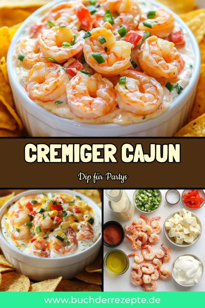 Entdecke unser köstliches Rezept für cremigen Cajun Garnelen-Dip, der perfekt für deine nächste Party ist! Dieser Garnelen-Dip Rezept kombiniert geschmackvolle Garnelen, frischen Frischkäse und würziges Cajun-Gewürz für einen unwiderstehlichen cremigen Dip mit Frischkäse. Serviere ihn mit Tortilla-Chips oder Gemüsesticks und mache deine Gäste glücklich. Probiere es aus und speichere das Rezept für deine nächste Feier! #GarnelenDip #CajunDip #DipRezept #CremigerDip
