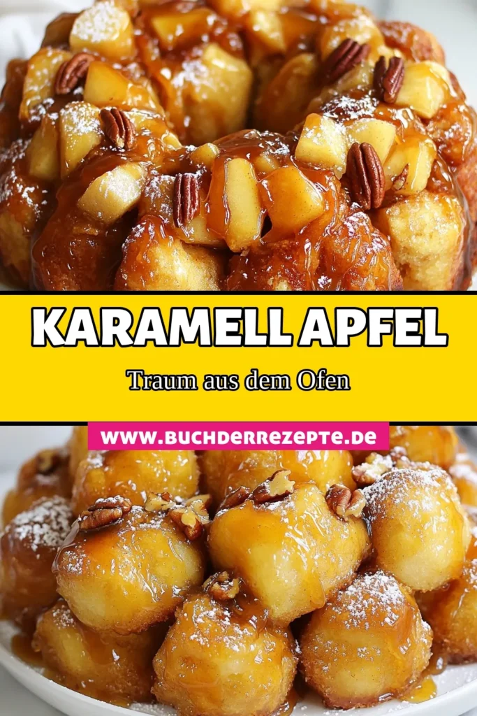 Entdecke das köstliche Karamell-Apfel-Monkey-Bread! Dieses einfaches Monkey Bread Rezept kombiniert die Süße von Äpfeln mit dem reichen Geschmack von Karamell zu einem unwiderstehlichen Apfel-Dessert. Perfekt für jede Gelegenheit und leicht zuzubereiten! Lass dich von der einfachen Zubereitung begeistern und genieße diesen leckeren Genuss. Probiere es jetzt aus und teile deine Kreation! #MonkeyBread #KaramellDessert #ApfelDessert #KaramellApfelMonkeyBread