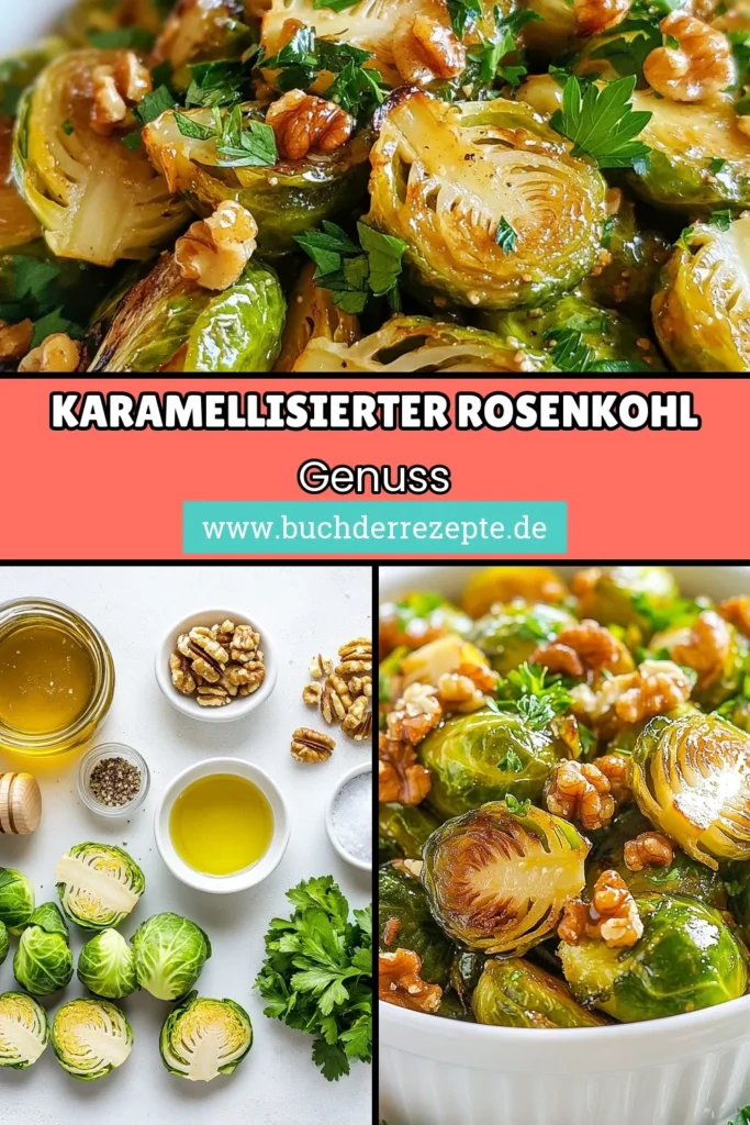 Entdecken Sie das köstliche Rezept für Honig-Senf Rosenkohl! Diese einfache Rosenkohl Zubereitung kombiniert gesunde Rosenkohl Gerichte mit einer süßen und würzigen Note. Perfekt als vegane Beilagen für jedes Gericht geeignet. Lassen Sie sich von diesem gesunden und schmackhaften Rosenkohl Rezept inspirieren. Speichern Sie es für Ihr nächstes Essen und genießen Sie den Geschmack! #HonigSenfRosenkohl #VeganeBeilagen #RosenkohlRezept #EinfacheZubereitung