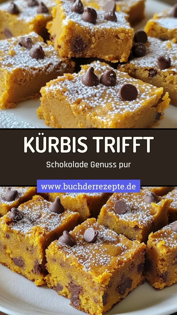 Entdecke unser köstliches Rezept für Kürbis-Schokoladenblondies! Diese einfachen Blondies sind das perfekte Herbstdessert und vereinen herzhaften Kürbis mit süßem Schokoladengenuss. Ideal für alle, die nach tollen Kürbisrezepten suchen. Bereite sie in nur 45 Minuten zu und verwöhne deine Liebsten! Jetzt ausprobieren und inspirieren lassen! #KürbisSchokoladenblondies #Kürbisrezepte #einfacheBlondies #Herbstdesserts