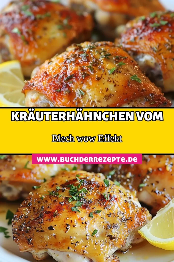 Entdecken Sie unser köstliches Rezept für Kräuterhähnchen – die perfekten gerösteten Hähnchenschenkel, die in einer aromatischen Hähnchenmarinade eingelegt werden. Dieses Ofengericht mit Hähnchen begeistert mit knusprigen Hähnchenschenkeln, die im Handumdrehen zubereitet sind. Ideal für ein einfaches Abendessen! Speichern Sie dieses Rezept für Ihr nächste Mahlzeit! #Kräuterhähnchen #OfengerichtmitHähnchen #gerösteteHähnchenschenkel #Hähnchenmarinade