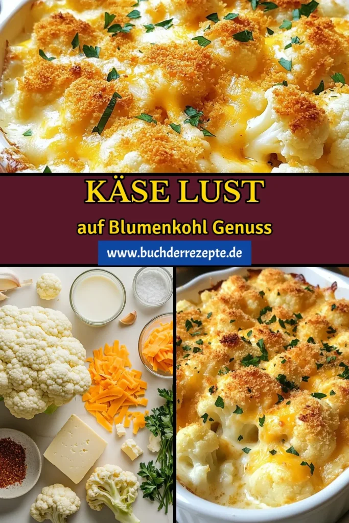 Entdecken Sie dieses köstliche Rezept für Käse Blumenkohl Auflauf! Perfekt als schneller Genuss, kombiniert dieser Blumenkohl Auflauf Rezept cremigen Cheddar mit frischem Gemüse. Ideal für alle, die nach vegetarischen Auflauf Rezepten suchen oder schnelle Käsegerichte lieben. Genießen Sie dieses einfache Gericht als Hauptspeise oder Beilage. Speichern Sie es für Ihr nächstes Dinner! #KäseBlumenkohlAuflauf #BlumenkohlAuflaufRezept #CheddarAuflauf #vegetarischeAuflaufRezepte