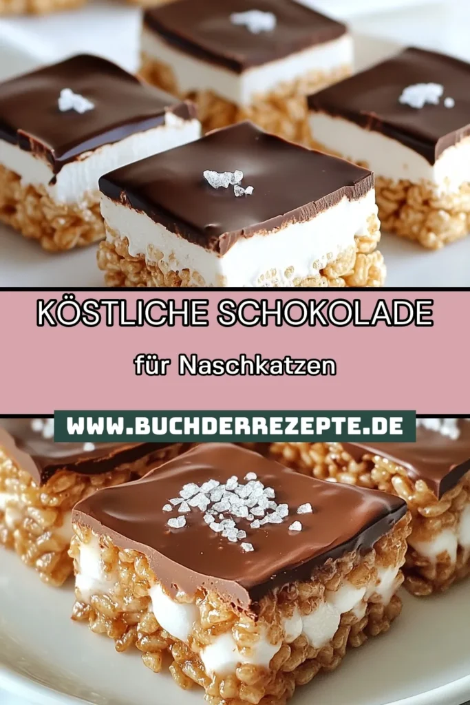 Entdecken Sie dieses köstliche Rezept für Schokoladen Rice Krispie Treats! Diese einfachen Rice Krispie Rezept sind perfekt für jede Gelegenheit und bringen Freude mit ihren schokoladendekorierten Snacks. Die Mini-Marshmallows sorgen für extra Geschmack, und sie sind schnell zubereitet. Genießen Sie diese Rice Krispies Desserts als süßen Snack oder Party-Leckerei. Speichern Sie das Rezept jetzt! #RiceKrispieTreats #DessertRezepte #SchokoladenSnacks #Leckereien