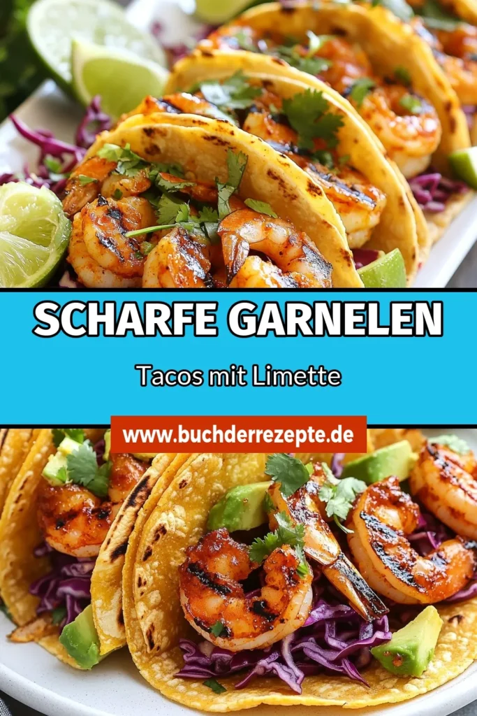 Entdecke das perfekte Rezept für Chili Limetten Garnelen Tacos! Diese gegrillten Garnelen bringen mexikanische Aromen auf deinen Teller. Mit zarten Garnelen, frischer Avocado und Koriander sind diese Tacos mit Avocado und Koriander ideal für ein schnelles Tacos Rezept. Bereite dieses leckere mexikanische Garnelen Tacos Gericht in nur 40 Minuten zu und verwöhne deine Gäste! Jetzt ausprobieren und speichern! #GarnelenTacos #MexikanischeKüche #SchnelleRezepte #GesundeEssgewohnheiten