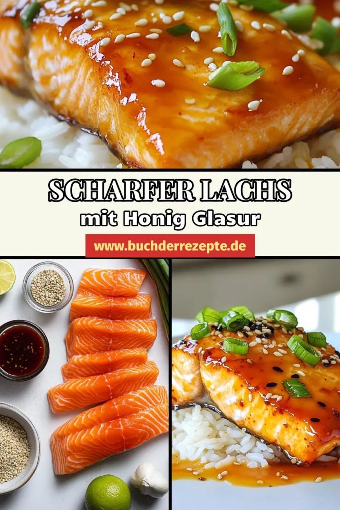 Entdecken Sie unser köstliches Rezept für Honig-Sriracha-Lachs, der perfekt für jede Gelegenheit ist. Dieser glasierte Lachs vereint die Aromen von süßem Honig und scharfer Sriracha und sorgt für ein beeindruckendes asiatisch inspiriertes Lachsgericht. Einfach zuzubereiten, sind diese Lachsfilets ein Hit bei jedem Essen. Probieren Sie es aus und bringen Sie würzige Geschmackserlebnisse auf den Tisch! Speichern Sie dieses Rezept! #HonigSrirachaLachs #GlasierterLachs #LachsfiletsRezept #scharf süßerLachs
