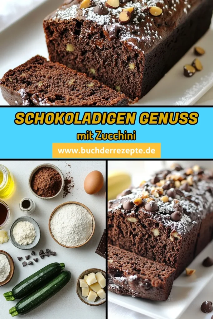 Entdecken Sie dieses köstliche Zucchini Brot Rezept für doppelt schokoladiges Brot, das sowohl lecker als auch gesund ist! Ideal für alle, die gesunde Schokoladenbrote genießen möchten. Mit unserem Zucchini Kuchen Rezept können Sie ein schokoladiges Backrezept kreieren, das nicht nur sättigt, sondern auch wunderbar saftig ist. Lassen Sie sich von diesem Rezept inspirieren und speichern Sie es für später! #ZucchiniBrot #Schokoladenliebe #GesundeLeckereien #BackenMitLiebe
