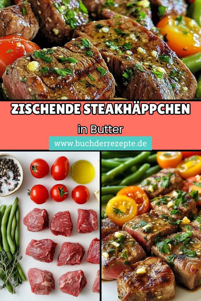 Entdecke dieses köstliche Knoblauch Butter Steak Rezept mit zischenden Steakhäppchen aus Rinderfilet! In nur 25 Minuten bereitest du einfache Steakgerichte zu, die jeden begeistern. Lerne, wie man Knoblauch Steaks marinieren kann, um den perfekten Geschmack zu erzielen. Probiere es aus und überrasche deine Familie mit einem herzhaften Genuss. Speichere dir das Rezept für später! #Steakrezept #Knoblauchbutter #Rinderfilet #einfacherezepte