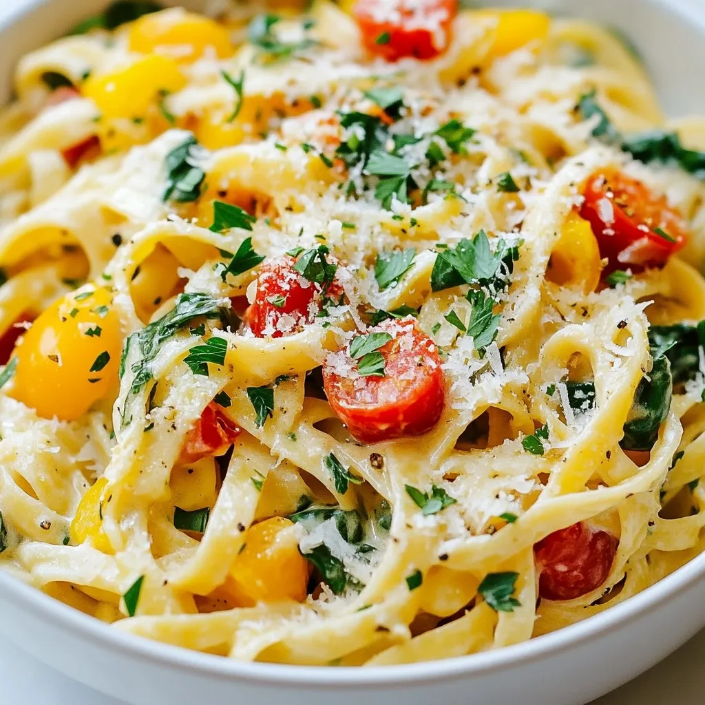 - 340 g Fettuccine oder Penne Pasta - 1 mittlere Zwiebel, gewürfelt - 1 rote Paprika, gewürfelt - 1 grüne Paprika, gewürfelt - 150 g Cherrytomaten, halbiert - 150 g frischer Spinat - 3 Knoblauchzehen, fein gehackt - 1 Teelöffel Cajun-Gewürzmischung - 1 Teelöffel geräuchertes Paprikapulver Die Wahl der Pasta ist wichtig. Fettuccine gibt eine schöne, cremige Basis. Penne hat die perfekte Form, um die Sauce zu halten. Ich liebe es, mit verschiedenen Sorten zu experimentieren. Gemüse bringt nicht nur Farbe, sondern auch Geschmack. Zwiebeln und Paprika geben eine süße Note. Die Cherrytomaten fügen einen frischen, saftigen Biss hinzu. Der Spinat sorgt für eine gesunde Komponente und einen tollen Farbkontrast. - 1 Esslöffel Olivenöl - 240 ml Schlagsahne - 475 ml Gemüsebrühe - Salz und Pfeffer nach Geschmack - Frische Petersilie, gehackt (zum Garnieren) - Geriebener Parmesan (zum Servieren) Das Olivenöl ist entscheidend für das Anbraten. Es verleiht dem Gemüse einen tollen Geschmack. Die Schlagsahne macht die Pasta cremig. Gemüsebrühe gibt zusätzlichen Geschmack. Die Gewürze sind der Schlüssel zu diesem Gericht. Cajun-Gewürzmischung bringt eine Würze, die perfekt mit der Sahne harmoniert. Achte darauf, gut abzuschmecken. Petersilie und Parmesan sind die perfekten Garnierungen. Sie fügen Frische und Tiefe hinzu. {{ingredient_image_2}} - Zuerst schneidest du die Zwiebel in kleine Würfel. - Dann hackst du den Knoblauch fein. - Jetzt schneide die rote und grüne Paprika ebenfalls in Würfel. - Stelle alle Zutaten bereit und messe sie genau ab. - Erhitze das Olivenöl in einem großen Topf bei mittlerer Hitze. - Füge die gewürfelte Zwiebel hinzu und brate sie etwa 3-4 Minuten an, bis sie glasig ist. - Gib den gehackten Knoblauch und die Paprika dazu. Füge die Cajun-Gewürzmischung und das geräucherte Paprikapulver hinzu. - Brate alles für weitere 3-4 Minuten, bis die Paprika weich sind. - Jetzt kommt die Pasta in den Topf. Gieße die Schlagsahne und die Gemüsebrühe darüber. - Rühre alles gut um, sodass die Pasta in der Flüssigkeit schwimmt. - Bringe die Mischung zum Köcheln und reduziere die Hitze. - Decke den Topf ab und koche die Pasta für 12-15 Minuten. Rühre gelegentlich um. - Füge die Cherrytomaten und den frischen Spinat hinzu. - Rühre alles sanft um, damit sich die Zutaten gut vermischen. - Koche weitere 2-3 Minuten, bis der Spinat verwelkt ist. - Schmecke die Pasta ab und würze sie nach Bedarf mit Salz und Pfeffer. - Wenn du eine cremigere Konsistenz willst, füge mehr Schlagsahne hinzu. - Nimm den Topf vom Herd und lasse das Gericht kurz ruhen. - Serviere die Pasta warm, garniert mit frischer Petersilie und geriebenem Parmesan. Um die perfekte Textur zu erreichen, achte auf die Kochzeit der Pasta. Koche die Pasta nicht zu lange. Halte dich an 12-15 Minuten, bis sie al dente ist. So bleibt sie bissfest und saugt die leckere Sauce gut auf. Passe die Gewürze an deinen Geschmack an. Magst du es schärfer? Füge mehr Cajun-Gewürz hinzu. Bevorzuge milde Aromen? Reduziere die Gewürze. Jeder hat einen anderen Geschmack, also experimentiere ruhig. Die Präsentation macht viel aus. Garniere dein Gericht mit frischer Petersilie. Das bringt Farbe und Frische. Streue auch etwas geriebenen Parmesan darüber. Das gibt einen tollen Geschmack und sieht gut aus. Serviere die Pasta in tiefen Tellern. So bleibt die Sauce schön darin und läuft nicht über den Rand. Ein gut angerichteter Teller macht das Essen noch leckerer. Für mehr Aroma kannst du frisches oder getrocknetes Basilikum verwenden. Basilikum passt gut zu dieser Pasta und gibt einen frischen Kick. Du kannst auch mehr Gemüse oder Protein hinzufügen. Probiere Brokkoli, Zucchini oder Hühnchen. So variierst du das Gericht und es bleibt spannend. Pro Tipps Pasta al dente kochen: Achten Sie darauf, die Pasta al dente zu kochen, damit sie beim weiteren Garen nicht zu weich wird und die Konsistenz der Sauce erhalten bleibt. Gewürze anpassen: Passen Sie die Menge der Cajun-Gewürzmischung an Ihren Geschmack an. Wenn Sie es schärfer mögen, fügen Sie etwas mehr hinzu. Frisches Gemüse: Verwenden Sie frisches Gemüse, um den Geschmack und die Nährstoffe zu maximieren. Gemüsesorten wie Zucchini oder Brokkoli können ebenfalls gut in dieses Gericht integriert werden. Käsevariationen: Experimentieren Sie mit verschiedenen Käsesorten wie Pecorino oder Gouda für einen anderen Geschmacksprofil und eine interessante Note. {{image_4}} Wenn du das Gericht vegetarisch gestalten möchtest, kannst du den Schinken ganz einfach durch Tofu oder Seitan ersetzen. Tofu hat eine tolle Textur und nimmt die Aromen gut auf. Seitan bietet einen herzhaften Geschmack und ist eine perfekte Wahl für Vegetarier. Schneide den Tofu in Würfel oder zerbrösel den Seitan. Brate sie zusammen mit den Zwiebeln und Paprika an, um den besten Geschmack zu erzielen. Du kannst auch Hühnchen, Garnelen oder Wurst hinzufügen, um mehr Protein zu bekommen. Brate das Fleisch zuerst an, bevor du die Zwiebeln und Paprika hinzufügst. Dadurch wird es zart und saftig. Eine andere tolle Option ist die Verwendung von Kichererbsen als pflanzliche Proteinquelle. Sie sind nahrhaft und geben dem Gericht eine schöne Textur. Füge sie einfach in der letzten Kochphase hinzu, damit sie warm werden. Die Cajun-Gewürzmischung kann nach deinem Geschmack angepasst werden. Wenn du es schärfer magst, füge mehr Cayennepfeffer hinzu. Für einen milderen Geschmack kannst du die Menge reduzieren. Du kannst auch italienische Kräuter wie Oregano oder Basilikum hinzufügen. Diese sorgen für eine interessante Geschmackskombination und bringen eine frische Note in das Gericht. Experimentiere mit den Gewürzen, um deine perfekte Mischung zu finden! Um die Reste der One-Pot Creamy Cajun Pasta richtig zu lagern, folge diesen Tipps: - Lass die Pasta vollständig abkühlen. Dies hilft, die Bildung von Kondenswasser zu vermeiden. - Fülle die Reste in einen luftdichten Behälter. So bleibt die Pasta frisch. - Stelle den Behälter in den Kühlschrank. Die Pasta hält sich dort bis zu drei Tage. - Für längere Haltbarkeit kannst du die Pasta auch einfrieren. Verwende gefriergeeignete Behälter oder Beutel. Wenn du die Pasta wieder aufwärmen möchtest, gibt es zwei gute Methoden: - In der Mikrowelle: Fülle die Pasta in eine mikrowellengeeignete Schüssel. Decke sie mit einem feuchten Tuch ab. Erhitze sie in kurzen Intervallen, bis sie warm ist. - Auf dem Herd: Gib die Pasta in einen Topf. Füge einen Schuss Gemüsebrühe oder Sahne hinzu, um die Cremigkeit zu bewahren. Erhitze sie bei niedriger Hitze und rühre dabei gut um. Um die Cremigkeit zu erhalten, füge beim Erwärmen etwas mehr Sahne hinzu. So bleibt die Pasta lecker und cremig. Die Zubereitung der One-Pot Creamy Cajun Pasta dauert insgesamt etwa 30 Minuten. Die Vorbereitungszeit liegt bei etwa 10 Minuten, während die Kochzeit rund 20 Minuten beträgt. In dieser kurzen Zeit erhältst du ein köstliches und cremiges Gericht, das deine Familie lieben wird. Ja, du kannst die Pasta im Voraus vorbereiten. Koche die Pasta und die Sauce bis zu dem Punkt, wo du die Cherrytomaten und den Spinat hinzufügst. Lass das Gericht abkühlen und bewahre es in einem luftdichten Behälter im Kühlschrank auf. So bleibt es bis zu drei Tage frisch. Wenn du bereit bist zu essen, erwärme es sanft und füge frische Zutaten hinzu. Du kannst die Rezeptur leicht anpassen. Für eine glutenfreie Variante verwende glutenfreie Pasta. Wenn du vegan essen willst, ersetze die Schlagsahne durch Kokosmilch oder eine pflanzliche Sahne. So kannst du die One-Pot Creamy Cajun Pasta nach deinen Bedürfnissen gestalten und trotzdem den vollen Geschmack genießen. Diese Blogpost hat Ihnen gezeigt, wie Sie eine köstliche One-Pot Creamy Cajun Pasta zubereiten. Wir haben die Zutaten besprochen, Schritt-für-Schritt-Anleitungen gegeben und Tipps zum perfekten Geschmack geteilt. Denken Sie daran: Variieren Sie das Rezept nach Ihrem Geschmack und lagern Sie Reste richtig. Dieses Gericht ist einfach zuzubereiten und vielseitig. Richtig gemacht, wird es immer ein Hit. Viel Spaß beim Kochen und Genießen!