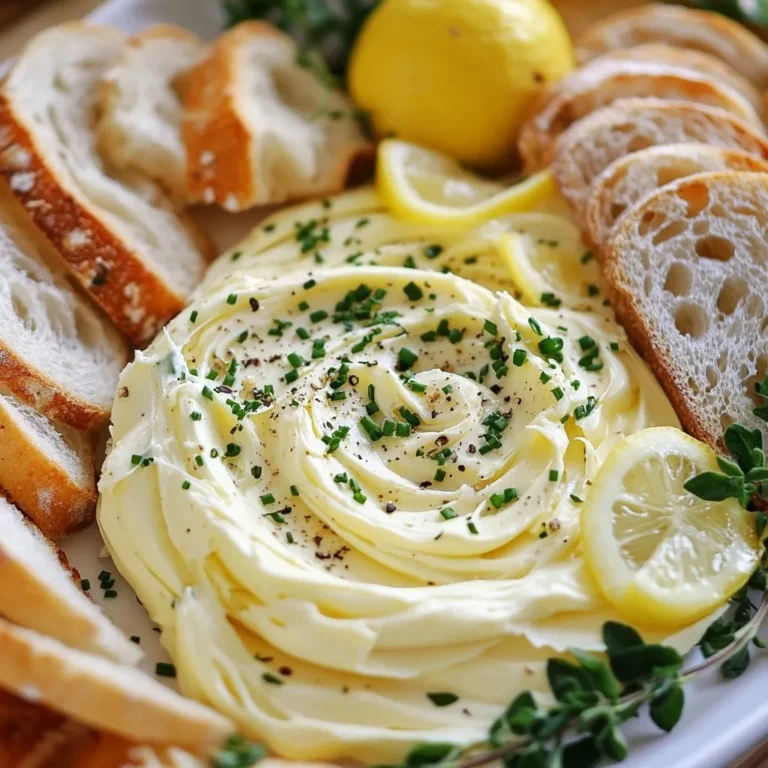 Für die Knoblauch-Kräuterbutter brauchen Sie: - 1 Tasse ungesalzene Butter, weich - 4 Knoblauchzehen, fein gehackt - 2 Esslöffel frische Petersilie, fein gehackt - 1 Esslöffel frische Schnittlauch, fein gehackt - 1 Esslöffel frische Thymianblätter - 1 Teelöffel Zitronenschale - 1/2 Teelöffel Meersalz - 1/4 Teelöffel frisch gemahlener schwarzer Pfeffer Diese Zutaten sind einfach zu finden. Sie bieten einen tollen Geschmack. Die ungesalzene Butter ist wichtig. Sie erlaubt den Kräutern, ihre Aromen gut zu entfalten. Für das Butterbrett empfehle ich verschiedene Brotsorten. Hier sind einige Optionen: - Baguettescheiben - Sauerteig - Crostini Diese Brote sind ideal zum Dippen. Sie haben die richtige Textur. Wählen Sie, was Ihnen am besten gefällt. Wenn Sie kreativ sein möchten, fügen Sie zusätzliche Kräuter hinzu. Hier sind einige Vorschläge: - Oregano - Dill Diese Kräuter bringen neue Aromen. Sie können sie einfach über die Butter streuen. So sieht das Gericht noch schöner aus. Denken Sie daran, die Mischung zu probieren. So finden Sie den besten Geschmack für Ihr Butterbrett. {{ingredient_image_2}} Um die perfekte Kräuterbutter zu machen, benötigst du frische Zutaten. Beginne mit einer Tasse weicher, ungesalzener Butter. Füge vier fein gehackte Knoblauchzehen hinzu. Dann kommen zwei Esslöffel frische Petersilie, ein Esslöffel Schnittlauch und ein Esslöffel Thymianblätter dazu. Diese Kräuter geben viel Geschmack. Gib auch einen Teelöffel Zitronenschale in die Mischung. Das bringt Frische. Du brauchst außerdem einen halben Teelöffel Meersalz und einen viertel Teelöffel frisch gemahlenen schwarzen Pfeffer. Diese Gewürze runden den Geschmack ab. Mische alles gut mit einer Gabel oder einem Spatel. Achte darauf, dass die Kräuter gleichmäßig verteilt sind. So schmeckt die Butter überall gleich gut. Jetzt kommt der kreative Teil. Übertrage die Kräuterbutter auf ein großes Holzbrett oder eine Platte. Verwende die Rückseite eines Löffels, um dekorative Muster in die Butter zu ziehen. Das sieht schön aus und macht Lust auf mehr. Wenn du magst, kannst du zusätzliche Kräuter darüber streuen. Oregano oder Dill sind tolle Optionen. Sie geben Farbe und extra Aroma. Richte die verschiedenen Brotsorten um das Butterbrett an. Baguettescheiben, Sauerteig oder Crostini eignen sich perfekt. Achte darauf, dass die Brote einladend aussehen. Serviere die Knoblauch-Kräuterbutter sofort bei Raumtemperatur. So entfaltet sich der beste Geschmack. Du kannst das Butterbrett auch als Teil eines Buffets nutzen. Denk daran, dass frisches Gemüse eine schöne Ergänzung ist. Karotten, Sellerie oder Paprika passen gut dazu. Sie bringen Farbe und Crunch. Wenn du Gäste hast, können sie selbst dippen. Das macht die Präsentation interaktiv und lustig. Achte darauf, dass alles gut aussieht. Ein ansprechendes Butterbrett macht jeden Appetit! Um die perfekte Konsistenz der Butter zu erreichen, achte darauf, dass die Butter weich ist. Lass sie vor der Zubereitung 30 Minuten bei Raumtemperatur stehen. So lässt sie sich leichter vermischen. Mit einer Gabel oder einem Spatel kannst du die Butter gut aufschlagen. Sie sollte cremig und luftig sein. Vermeide Klumpen, um eine gleichmäßige Verteilung der Aromen zu gewährleisten. Experimentiere mit verschiedenen Kräutern für neue Geschmäcker. Du kannst Rosmarin oder Basilikum verwenden. Diese Kräuter geben der Butter einen anderen Charakter. Füge auch verschiedene Gewürze hinzu, wie Paprika oder Chili, wenn du würziger magst. Zitrone bringt Frische, während Nüsse einen knackigen Biss hinzufügen. Sei kreativ und finde deine Lieblingskombination! Um die Kräuterbutter frisch zu halten, bewahre sie in einem luftdichten Behälter auf. Du kannst sie auch in Frischhaltefolie wickeln. So bleibt sie länger frisch. Lagere die Butter im Kühlschrank, wo sie bis zu zwei Wochen hält. Wenn du sie länger aufbewahren möchtest, friere sie ein. In einem Gefrierbeutel bleibt sie bis zu drei Monate gut. So hast du immer einen leckeren Dip bereit! Pro Tipps Buttertemperatur: Stellen Sie sicher, dass die Butter weich genug ist, um sie leicht zu vermischen. Lassen Sie sie bei Raumtemperatur stehen, bevor Sie mit der Zubereitung beginnen. Frische Kräuter: Verwenden Sie frische Kräuter, um den besten Geschmack zu erzielen. Trockenkräuter können einen anderen Geschmack und Aroma haben. Knoblauchintensität: Sie können die Menge an Knoblauch je nach Vorliebe anpassen. Für einen milderen Geschmack verwenden Sie weniger oder blanchieren Sie den Knoblauch kurz. Präsentation: Um das Butterbrett ansprechender zu gestalten, ziehen Sie mit der Rückseite eines Löffels dekorative Muster in die Butter und fügen Sie zusätzliche Kräuter als Garnitur hinzu. {{image_4}} Du kannst die Kräuter in diesem Rezept ändern. Petersilie, Schnittlauch und Thymian sind lecker, aber du kannst auch andere Kräuter verwenden. Basilikum gibt der Butter einen frischen Geschmack. Rosmarin bringt ein erdiges Aroma. Oregano hat einen starken, würzigen Geschmack. Experimentiere mit Kräutern, die du magst. So machst du deine eigene, einzigartige Mischung. Wenn du eine vegane Option möchtest, tausche die Butter gegen pflanzliche Butter aus. Es gibt viele gute Marken, die einen ähnlichen Geschmack haben. So bleibt das Rezept lecker und gesund. Achte darauf, dass die pflanzliche Butter weich ist, damit sie sich gut vermischen lässt. Du kannst auch andere Zutaten hinzufügen, um die Butter noch besser zu machen. Füge geriebenen Parmesan oder Feta-Käse hinzu. Das verleiht der Butter eine schöne Cremigkeit. Nüsse wie Walnüsse oder Mandeln bringen einen tollen Crunch. Diese Kombinationen machen dein Knoblauch Kräuter Butter Board noch spannender. Probiere verschiedene Zutaten aus, um deinen eigenen Geschmack zu finden. Die Knoblauch-Kräuterbutter ist einfach zu lagern. Du kannst sie in einem luftdichten Behälter aufbewahren. Stelle sicher, dass der Behälter gut verschlossen ist. So bleibt die Butter frisch und aromatisch. Im Kühlschrank hält die Knoblauch-Kräuterbutter etwa eine Woche. Wenn du sie länger aufbewahren möchtest, friere sie ein. Im Gefrierschrank bleibt sie bis zu drei Monate frisch. Du kannst die Butter in kleinen Portionen einfrieren. So taust du nur die Menge auf, die du brauchst. Hast du Reste? Nutze sie, um anderen Gerichten Geschmack zu verleihen. Du kannst die Butter auf Gemüse, Fisch oder Fleisch verwenden. Sie eignet sich auch hervorragend für Pasta oder Risotto. Einfach die Reste unterrühren, um dein Gericht zu verfeinern. Du kannst getrocknete Kräuter nutzen. Ersetze jede frische Kräuterportion durch ein Drittel der Menge getrockneter Kräuter. Mische dann die getrockneten Kräuter mit der weichen Butter und dem Knoblauch. Die Aromen sind etwas anders, aber immer noch lecker. Probiere es aus, um einen neuen Geschmack zu entdecken. Ja, du kannst die Knoblauch-Kräuterbutter im Voraus machen. Bereite sie einfach nach dem Rezept vor und lege sie in den Kühlschrank. Sie bleibt dort frisch für bis zu zwei Wochen. Du kannst sie auch einfrieren. Teile die Butter in Portionen und lege sie in einen luftdichten Behälter. So hast du immer eine Portion bereit. Die Kräuterbutter passt gut zu vielen Speisen. Du kannst sie zu Gemüse, Fleisch oder Meeresfrüchten servieren. Verteile sie auf gegrilltem Gemüse oder verwende sie als Dip für Kartoffeln. Auch frischer Fisch schmeckt großartig mit dieser Butter. Experimentiere und finde deine Lieblingskombination! Knoblauch-Kräuterbutter ist einfach und lecker. Wir haben die besten Zutaten, die Zubereitung und verschiedene Tipps behandelt. Du kannst die Butter anpassen und kreativ sein. Achte auf die Frische und die richtigen Lagerbedingungen. So bleibt der Geschmack immer großartig. Egal, ob du sie zu Brot oder anderen Gerichten servierst, deine Gäste werden sie lieben. Nutze diese Ideen, um deine nächste Mahlzeit zu bereichern!