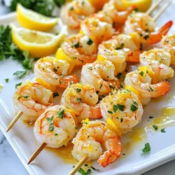 Für dieses Rezept benötigen Sie die folgenden Zutaten: - 450 g große Garnelen, geschält und entdarmt - 4 Esslöffel ungesalzene Butter, geschmolzen - 4 Zehen Knoblauch, fein gehackt - 1 Esslöffel frischer Zitronensaft - Schale von 1 Zitrone - 1 Teelöffel Paprikapulver - 1 Teelöffel getrockneter Oregano - Salz und Pfeffer nach Geschmack - Frische Petersilie, gehackt (zur Garnitur) - Bambus- oder Metallspieße Diese Zutaten bilden die Basis für die köstlichen Garnelen-Spieße. Die Garnelen sind der Star des Gerichts. Achten Sie darauf, große, frische Garnelen zu wählen. Neben den Hauptzutaten können Sie auch weitere Gewürze und Kräuter hinzufügen. Zum Beispiel: - Chili-Flocken für einen scharfen Kick - Frischer Thymian für ein erdiges Aroma - Zitronenmelisse für einen frischen Geschmack Spielen Sie mit den Aromen, um die Spieße nach Ihrem Geschmack anzupassen. Wählen Sie beim Einkauf frische Garnelen. Achten Sie auf diese Punkte: - Sie sollten klar und glänzend sein. - Der Geruch sollte frisch und nicht fischig sein. - Achten Sie auf die Größe: große Garnelen sind ideal für Spieße. Wenn Sie gefrorene Garnelen verwenden, tauen Sie diese langsam im Kühlschrank auf. So bleiben sie saftig und zart. {{ingredient_image_2}} Bevor wir mit dem Grillen beginnen, müssen wir die Spieße vorbereiten. Wenn Sie Bambusspieße verwenden, weichen Sie sie für etwa 30 Minuten in Wasser ein. Das hilft, ein Verbrennen zu verhindern. Metallspieße sind sofort einsatzbereit. Stellen Sie sicher, dass alle Garnelen geschält und entdarmt sind. So sind sie bereit für die Marinade. Jetzt kommen wir zur Marinade. Nehmen Sie eine große Rührschüssel und geben Sie die geschmolzene Butter hinein. Fügen Sie die fein gehackten Knoblauchzehen, den Zitronensaft und die Zitronenschale hinzu. Streuen Sie Paprikapulver, Oregano, Salz und Pfeffer darüber. Mischen Sie alles gut mit einem Schneebesen. Es sollte eine glatte Marinade entstehen. Geben Sie die Garnelen in die Marinade und schwenken Sie sie gut durch. Lassen Sie sie 15 bis 20 Minuten marinieren. So nehmen die Garnelen den vollen Geschmack auf. Heizen Sie Ihren Grill oder eine Grillpfanne bei mittlerer bis hoher Hitze vor. Stecken Sie 4 bis 5 Garnelen auf jeden Spieß. Achten Sie darauf, sie gleichmäßig zu verteilen. Legen Sie die Spieße auf den Grill. Grillen Sie die Garnelen für etwa 2 bis 3 Minuten pro Seite. Sie sind fertig, wenn sie rosa und undurchsichtig sind. Nehmen Sie die Spieße vom Grill und lassen Sie sie eine Minute ruhen. Garnieren Sie die Spieße mit frisch gehackter Petersilie, bevor Sie sie servieren. Die richtige Temperatur ist wichtig für leckere Garnelen. Du möchtest die Garnelen bei mittlerer bis hoher Hitze grillen. Dies bedeutet etwa 200 bis 230 Grad Celsius. So garen sie schnell und bleiben saftig. Wenn die Hitze zu niedrig ist, werden die Garnelen zäh. Du kannst auch einen Grillthermometer nutzen, um sicher zu sein. Das Marinieren gibt den Garnelen tollen Geschmack. Mische die Marinade gut, bevor du die Garnelen hinzufügst. Lass die Garnelen 15 bis 20 Minuten marinieren. So nehmen sie die Aromen auf. Zu langes Marinieren kann sie jedoch zäh machen. Denke daran, die Marinade gut zu verteilen. So wird jede Garnele gleichmäßig gewürzt. Die Präsentation macht viel aus. Serviere die Spieße auf einer langen Platte. Träufle etwas extra Knoblauchbutter darüber für mehr Geschmack. Füge frische Zitronenschnitze dazu, um Farbe und Frische zu bringen. Ein wenig gehackte Petersilie obendrauf sieht toll aus und gibt einen frischen Kick. Das Auge isst mit! Pro Tipps Garnelen richtig marinieren: Lassen Sie die Garnelen nicht länger als 20 Minuten in der Marinade, da sie sonst zu weich werden können. Grilltemperatur: Stellen Sie sicher, dass der Grill richtig vorgeheizt ist, um ein gleichmäßiges Garen und eine schöne Grillmarkierung zu erzielen. Holen Sie den besten Geschmack: Verwenden Sie frische Zitronen und frische Kräuter für die Marinade, um den Geschmack zu intensivieren. Servieren mit Stil: Ergänzen Sie die Spieße mit einer Zitronenbuttersauce, um zusätzliche Aromen zu bieten und das Gericht aufzuwerten. {{image_4}} Um die Garnelen-Spieße noch bunter und gesünder zu machen, fügen Sie Gemüse hinzu. Paprika, Zucchini und rote Zwiebeln passen gut. Schneiden Sie das Gemüse in gleich große Stücke. Stecken Sie dann abwechselnd Garnelen und Gemüse auf die Spieße. So erhalten Sie einen tollen Geschmack und eine schöne Präsentation. Das Gemüse wird zart und nimmt die Aromen der Marinade auf. Variieren Sie die Gewürze, um neue Geschmäcker zu entdecken. Statt Paprikapulver können Sie Chili verwenden, wenn Sie es scharf mögen. Für eine herzhaftere Note probieren Sie Kreuzkümmel oder Curry. Frische Kräuter wie Thymian oder Rosmarin bringen ebenfalls einen neuen Twist. Experimentieren Sie, um Ihr persönliches Lieblingsrezept zu finden. Sie können die Garnelen auch im Ofen oder in der Pfanne zubereiten. Heizen Sie den Ofen auf 200 Grad vor. Legen Sie die Spieße auf ein Backblech und garen Sie sie 8-10 Minuten lang. In der Pfanne erhitzen Sie etwas Öl bei mittlerer Hitze und braten die Spieße 3-4 Minuten pro Seite. Beide Methoden sind schnell und einfach und bringen die Aromen der Garnelen gut zur Geltung. Wenn Sie Garnelen-Spieße übrig haben, bewahren Sie sie in einem luftdichten Behälter auf. Legen Sie sie in den Kühlschrank. So bleiben sie frisch für bis zu zwei Tage. Achten Sie darauf, die Spieße nicht zu lange stehen zu lassen. Das kann den Geschmack und die Textur beeinträchtigen. Vor dem Essen können Sie die Spieße leicht aufwärmen. Für längere Lagerung können Sie die Garnelen-Spieße einfrieren. Wickeln Sie sie in Frischhaltefolie oder legen Sie sie in einen Gefrierbeutel. Achten Sie darauf, die Luft herauszudrücken. So vermeiden Sie Gefrierbrand. Gefrorene Spieße können bis zu drei Monate haltbar sein. Wenn Sie bereit sind, sie zu genießen, tauen Sie sie im Kühlschrank auf. Um die Garnelen-Spieße aufzuwärmen, verwenden Sie einen Grill oder eine Pfanne. Erhitzen Sie die Spieße bei mittlerer Hitze. Grillen Sie sie für etwa zwei Minuten pro Seite. So bleiben sie saftig und zart. Sie können auch einen Mikrowellenherd verwenden, aber die Garnelen könnten dabei trocken werden. Achten Sie darauf, sie nur kurz zu erhitzen. Die Garnelen sollten etwa 15-20 Minuten marinieren. Diese Zeit reicht aus, um die Aromen der Marinade gut aufzunehmen. Wenn du sie länger marinierst, können sie zu salzig werden. Ja, gefrorene Garnelen sind eine gute Wahl. Achte darauf, sie vorher gut aufzutauen. Spüle sie unter kaltem Wasser ab und tupfe sie trocken, bevor du sie marinierst. Frische Garnelen sind toll, aber gefrorene sind oft genauso lecker und praktisch. Zu den Garnelen-Spießen passen viele Beilagen. Hier sind einige Ideen: - Reis oder Quinoa - Frischer Salat mit Zitrus-Dressing - Gegrilltes Gemüse, wie Paprika und Zucchini - Knoblauchbrot oder Baguette Diese Beilagen ergänzen den Geschmack der Garnelen perfekt und machen das Essen noch bunter! In diesem Blogbeitrag haben wir die besten Zutaten für Knoblauch-Zitronen-Garnelen-Spieße erkundet. Du hast Tipps zur Grillvorbereitung sowie Varianten mit Gemüse und Gewürzen erhalten. Wichtige Informationen zur Lagerung und häufige Fragen wurden ebenfalls behandelt. Denke daran, frische Garnelen zu wählen und sie gut zu marinieren. So macht das Grillen doppelt Spaß! Nutze die Tipps, um deine Spieße perfekt zu präsentieren und zu genießen. Viel Erfolg beim Ausprobieren!