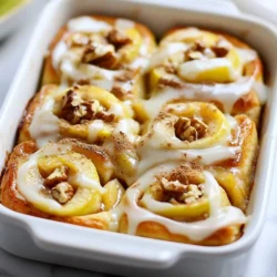 - 2 Dosen gekühlter Zimtschnecken-Teig - 3 mittlere Äpfel (z.B. Granny Smith) - 1 Teelöffel gemahlener Zimt - 1/2 Teelöffel Muskatnuss - 1/4 Tasse brauner Zucker - 1/2 Tasse Walnüsse (optional) - 1/2 Tasse Rosinen (optional) - 1 Tasse Puderzucker - 2 Esslöffel Milch - 1/2 Teelöffel Vanilleextrakt Ich liebe es, wie einfach die Zutaten für den Apfel-Zimt-Brötchen Auflauf sind. Die Hauptzutaten sind Zimtschnecken-Teig und frische Äpfel. Ich empfehle Granny Smith Äpfel, weil sie einen tollen, frischen Geschmack haben. Die Zimt- und Muskatnuss-Kombination bringt diesen warmen, heimeligen Duft in dein Zuhause. Wenn du Walnüsse oder Rosinen magst, füge sie hinzu. Sie geben dem Auflauf eine schöne Textur. Für den Zuckerguss brauchst du nur drei einfache Zutaten. Puderzucker, Milch und Vanilleextrakt sorgen für den perfekten süßen Hauch. Das wird dein Dessert auf die nächste Stufe bringen! {{ingredient_image_2}} - Ofen auf 190°C (375°F) vorheizen - 9x13 Zoll große Auflaufform einfetten Zuerst heizt du den Ofen auf 190°C vor. Das sorgt dafür, dass der Auflauf gleichmäßig backt. Fette dann die Auflaufform leicht ein. So klebt nichts fest und der Auflauf lässt sich einfach herausnehmen. - Äpfel schälen, entkernen und würfeln - Gewürze und Zucker hinzufügen und mischen Nimm dir die Äpfel und schäle sie. Danach entferne die Kerne und würfle die Äpfel in kleine Stücke. In einer großen Schüssel vermischst du die gewürfelten Äpfel mit Zimt, Muskatnuss und braunem Zucker. Wenn du magst, kannst du auch Walnüsse und Rosinen hinzufügen. Das gibt dem Auflauf eine tolle Textur und Geschmack. - Dosen mit Zimtschnecken-Teig öffnen - Zimtschnecken in Viertel schneiden Öffne die Dosen mit dem Zimtschnecken-Teig. Trenne die einzelnen Brötchen und schneide jedes in Viertel. So hast du kleine Stücke, die die Basis für deinen Auflauf bilden. - Zimtschneckenstücke und Apfelmischung schichten - Im Ofen 25-30 Minuten backen Jetzt wird geschichtet! Lege die Hälfte der Zimtschneckenstücke gleichmäßig auf den Boden der Auflaufform. Darauf kommt die Apfelmischung. Schließlich verteilst du die restlichen Zimtschneckenstücke oben drauf. Backe das Ganze für 25 bis 30 Minuten. Achte darauf, dass die Zimtschnecken goldbraun sind. - Puderzucker mit Milch und Vanille verrühren Während der Auflauf im Ofen ist, kannst du den Zuckerguss vorbereiten. Vermische Puderzucker, Milch und Vanilleextrakt in einer kleinen Schüssel. Rühre gut um, bis eine glatte Konsistenz entsteht. - Auflauf aus dem Ofen nehmen und auskühlen lassen - Mit Zuckerguss beträufeln und servieren Nimm den Auflauf nach dem Backen aus dem Ofen. Lass ihn ein paar Minuten auskühlen. Dann beträufle ihn mit dem Zuckerguss und serviere ihn warm. So schmeckt der Auflauf am besten! Die Auswahl der richtigen Äpfel ist wichtig. Granny Smith ist die beste Wahl. Diese Äpfel sind fest und sauer, was gut mit dem Zimt harmoniert. Du kannst auch eine Mischung aus Äpfeln wählen. Andere gute Sorten sind Honeycrisp oder Fuji. Sie bringen Süße und Crunch in den Auflauf. Wenn du nach alternativen Süßungsmitteln suchst, probiere Honig oder Agavendicksaft. Diese Süßstoffe fügen eine andere Note hinzu. Sie sind auch gesünder als brauner Zucker. Du kannst die Menge anpassen, um den Geschmack zu variieren. Um matschige Äpfel zu vermeiden, schneide die Äpfel nicht zu klein. Größere Stücke behalten ihre Form besser beim Backen. Achte auch darauf, die Äpfel gut abzutrocknen. Zu viel Feuchtigkeit kann den Auflauf matschig machen. Die optimale Backzeit für den Auflauf liegt bei 25-30 Minuten. Backe ihn bei 190°C. Überprüfe den Auflauf regelmäßig. Er sollte goldbraun aussehen und fest sein. Lass den Auflauf nach dem Backen ein paar Minuten auskühlen. Um den Auflauf gut zu präsentieren, serviere ihn direkt aus der Form. Du kannst ihn mit Puderzucker bestäuben. Das sieht schön aus und gibt einen süßen Kick. Füge frische Äpfel oder Zimtstangen als Deko hinzu. Diese kleinen Extras machen viel aus. Du kannst auch einen Klecks Sahne oder ein bisschen Eis servieren. Das schmeckt köstlich dazu! Pro Tipps Äpfel wählen: Verwende saure Äpfel wie Granny Smith, um einen schönen Kontrast zur Süße der Zimtschnecken zu schaffen. Zimt und Muskatnuss: Experimentiere mit den Gewürzmengen, um den gewünschten Geschmack zu erreichen. Mehr Zimt sorgt für mehr Würze! Vorbereitung der Form: Stelle sicher, dass die Auflaufform gut gefettet ist, damit der Auflauf nicht anklebt und sich leicht herausnehmen lässt. Zuckerguss-Anpassung: Für einen intensiveren Geschmack kannst du dem Zuckerguss etwas mehr Vanilleextrakt hinzufügen oder mit verschiedenen Aromen experimentieren. {{image_4}} Wenn du einen anderen Geschmack willst, probiere Honig oder Agavendicksaft. Diese Süßungsmittel geben deinem Auflauf eine besondere Note. Sie sind auch gut für die Gesundheit. Für Low-Carb-Alternativen kannst du Erythrit oder Stevia verwenden. Diese Optionen sind perfekt, wenn du Zucker reduzieren willst. Karamellsoße ist ein toller Zusatz. Sie macht den Auflauf noch süßer und leckerer. Du kannst auch Nüsse oder Trockenfrüchte hinzufügen. Walnüsse passen gut dazu, aber auch Mandeln schmecken fein. Trockenfrüchte wie Cranberries oder Aprikosen bringen eine fruchtige Note. Wenn du glutenfrei kochen möchtest, nutze glutenfreien Zimtschnecken-Teig. Es gibt viele Marken, die guten Teig anbieten. Für die Auflaufform kannst du auch eine aus Glas oder Keramik benutzen. Diese Materialien sind ideal für glutenfreies Backen und halten die Hitze gut. Um deinen Apfel-Zimt-Brötchen Auflauf frisch zu halten, lagere ihn in einem luftdichten Behälter. So bleibt er saftig und lecker. Du kannst ihn auch mit Frischhaltefolie abdecken, wenn du keinen Behälter hast. Im Kühlschrank bleibt der Auflauf bis zu 3 Tage haltbar. Achte darauf, ihn gut abzudecken, um ein Austrocknen zu verhindern. Wenn du mehr Auflauf gemacht hast, kannst du ihn einfrieren. Lass den Auflauf zuerst ganz auskühlen. Schneide ihn dann in Portionen. Wickel jede Portion in Frischhaltefolie ein und lege sie in einen Gefrierbeutel. So bleibt der Geschmack erhalten. Der Auflauf kann bis zu 3 Monate im Gefrierfach bleiben. Beim Aufwärmen nimm eine Portion aus dem Gefrierfach. Lass sie über Nacht im Kühlschrank auftauen. Du kannst den Auflauf auch direkt im Ofen aufwärmen. Heize den Ofen auf 175°C vor und backe den Auflauf für etwa 15-20 Minuten. So wird er wieder warm und lecker. Der Apfel-Zimt-Brötchen Auflauf bleibt im Kühlschrank etwa 3 bis 4 Tage frisch. Achte darauf, ihn in einem luftdichten Behälter zu lagern. Wenn du ihn länger aufbewahren möchtest, kannst du ihn einfrieren. Im Gefrierschrank hält er bis zu 3 Monate. Um ihn wieder aufzutauen, lasse ihn einfach über Nacht im Kühlschrank stehen. Ja, du kannst frische Zimtschnecken verwenden. Sie geben dem Auflauf einen besonderen Geschmack. Achte darauf, dass du sie in kleine Stücke schneidest. Das hilft, sie gut zu verteilen. Du kannst auch andere Teigsorten ausprobieren, wie Brioche oder Croissants, wenn du etwas anderes möchtest. Zu deinem Apfel-Zimt-Brötchen Auflauf passen viele leckere Beilagen. Hier sind einige Vorschläge: - Eine Tasse frisch gebrühter Kaffee. - Ein Glas kalte Milch. - Eine Portion Vanilleeis für extra Genuss. - Ein leichtes Obstsalat für Frische. Um den Auflauf gesünder zu gestalten, kannst du einige Anpassungen vornehmen: - Verwende weniger Zucker oder ersetze ihn durch Honig. - Nutze Vollkorn-Zimtschnecken-Teig. - Füge mehr Äpfel hinzu, um den Fruchtgehalt zu erhöhen. - Reduziere die Menge der Walnüsse oder lasse sie ganz weg. Zusammengefasst haben wir einen leckeren Apfel-Zimt-Brötchen-Auflauf erstellt. Wir haben die Zutaten und die Schritte klar beschrieben. Die Tipps und Variationen helfen, das Rezept anzupassen. Dieser Auflauf ist perfekt für jeden Anlass. Er ist einfach und schmeckt großartig! Probiere ihn aus und genieße die Mischung aus Äpfeln und Zimt. Mit den richtigen Zutaten wird dein Dessert ein Hit!