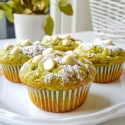 Um köstliche Matcha White Chocolate Muffins zu backen, benötigen Sie: - 1 ½ Tassen Allzweckmehl - 1 Esslöffel Matcha-Grüntee-Pulver - 1 Teelöffel Backpulver - ½ Teelöffel Natron - ¼ Teelöffel Salz - ½ Tasse ungesalzene Butter, geschmolzen - ½ Tasse Kristallzucker - ¼ Tasse brauner Zucker, fest gepackt - 2 große Eier - 1 Teelöffel Vanilleextrakt - 1 Tasse griechischer Joghurt (oder fettfreier Joghurt) - 1 Tasse weiße Schokoladenstückchen - 2 Esslöffel Puderzucker (zum Bestäuben, optional) Beim Kauf von Matcha sollten Sie auf Qualität achten. Hochwertiger Matcha hat eine leuchtend grüne Farbe und einen feinen, süßen Geschmack. Achten Sie darauf, dass der Matcha aus Japan stammt. Für die weiße Schokolade wählen Sie Marken, die echten Kakao verwenden. So erhalten die Muffins einen reichen, cremigen Geschmack. Falls Sie keine weißen Schokoladenstückchen haben, können Sie auch Zartbitterschokolade verwenden. Das gibt einen tollen Kontrast zum Matcha. Für eine glutenfreie Option ersetzen Sie das Allzweckmehl durch eine glutenfreie Mehlmischung. Dies funktioniert gut, aber achten Sie darauf, die Konsistenz zu prüfen. {{ingredient_image_2}} Heize deinen Ofen auf 175°C vor. Das ist die perfekte Temperatur für saftige Muffins. Bereite dein Muffinblech vor, indem du Papierförmchen einsetzt oder es leicht mit Butter einfettest. So lösen sich die Muffins später gut. Nimm eine mittelgroße Schüssel und gib das Allzweckmehl, das Matcha-Pulver, das Backpulver, das Natron und das Salz hinein. Vermische alles gründlich mit einem Schneebesen. Das Matcha-Pulver gibt den Muffins eine schöne grüne Farbe und einen tollen Geschmack. Stelle die Mischung beiseite. In einer großen Rührschüssel schmelze die Butter und füge den Kristall- und den braunen Zucker hinzu. Rühre die Mischung glatt und cremig. Danach kommen die Eier dazu. Schlage sie einzeln ein und rühre gut um. Füge dann den Vanilleextrakt und den griechischen Joghurt hinzu. Rühre alles, bis es gut vermischt ist. Jetzt wird es spannend! Füge die trockenen Zutaten langsam zu den feuchten Zutaten hinzu. Benutze einen Spatel und hebe die Mischung vorsichtig an. Rühre nur so lange, bis alles gerade vermischt ist. Das sorgt für luftige Muffins. Füge die weißen Schokoladenstückchen hinzu und falte sie vorsichtig ein. Verteile den Teig gleichmäßig in das Muffinblech. Fülle jede Vertiefung etwa zu zwei Dritteln. Backe die Muffins für 18 bis 20 Minuten. Du kannst einen Zahnstocher verwenden, um zu testen, ob sie fertig sind. Wenn er sauber herauskommt, sind die Muffins gut. Lass sie für etwa 5 Minuten im Blech abkühlen. Danach lege sie auf ein Kuchengitter, um vollständig abzukühlen. Optional kannst du die Muffins mit Puderzucker bestäuben. So sehen sie besonders schön aus! Ein häufiger Fehler ist, die Muffins zu lange zu rühren. Rühren Sie nur, bis die Zutaten gerade vermischt sind. So bleiben die Muffins locker und fluffig. Ein weiterer Fehler ist, den Ofen nicht vorzuheizen. Ein heißer Ofen sorgt für eine gleichmäßige Backung. Überprüfen Sie auch, ob Sie frische Zutaten verwenden. Alte Backpulver oder Joghurt können die Muffins ruinieren. Die Temperatur der Zutaten spielt eine große Rolle. Lassen Sie die Eier und Joghurt auf Raumtemperatur kommen. Das hilft, eine gleichmäßige Mischung zu erzielen. Rühren Sie die feuchten Zutaten nicht zu lange, um das Volumen zu erhalten. Nutzen Sie einen Spatel, um die trockenen Zutaten vorsichtig unterzuheben. So bleiben die Muffins luftiger. Griechischer Joghurt bringt viele Vorteile. Er macht die Muffins saftig und weich. Zudem fügt er einen leichten Geschmack hinzu. Joghurt hat auch weniger Fett als Butter, was die Muffins gesünder macht. Sie können auch fettfreien Joghurt verwenden. So reduzieren Sie die Kalorien und erhöhen den Proteinanteil. Pro Tipps Frische Zutaten verwenden: Stellen Sie sicher, dass Ihre Eier und Milch frisch sind, um die besten Ergebnisse zu erzielen. Matcha richtig lagern: Bewahren Sie das Matcha-Pulver in einem luftdichten Behälter an einem kühlen, dunklen Ort auf, um den Geschmack zu bewahren. Teig nicht übermixen: Rühren Sie den Teig nur so lange, bis die Zutaten gerade so kombiniert sind, um luftige Muffins zu erhalten. Anpassen der Süße: Passen Sie die Zuckermenge nach Ihrem Geschmack an, insbesondere wenn Sie die Schokoladenstückchen bevorzugen. {{image_4}} Du kannst viel mit den Matcha White Chocolate Muffins spielen. Zum Beispiel, füge einige Nüsse hinzu, um mehr Crunch zu bekommen. Walnüsse oder Mandeln passen gut. Du kannst auch Trockenfrüchte wie Cranberries oder Aprikosen verwenden. Sie bringen eine süße Note in die Muffins. Eine Prise Zimt oder Kardamom gibt den Muffins eine warme, aromatische Tiefe. Sei kreativ und finde deine Lieblingskombination! Wenn du glutenfrei kochen möchtest, gibt es tolle Optionen. Du kannst das Allzweckmehl durch glutenfreies Mehl ersetzen. Achte darauf, eine Mischung zu wählen, die gut bindet. Oft hilft auch Xanthan oder Guarkernmehl, um die Textur zu verbessern. Diese Mehle funktionieren gut und halten die Muffins locker und luftig. Es ist wichtig, die Backzeit etwas zu beobachten, da glutenfreies Mehl anders reagiert. Für vegane Muffins kann man Eier durch Apfelmus oder Bananen ersetzen. Verwende etwa 1/4 Tasse Apfelmus für ein Ei. Statt Milch kannst du pflanzliche Milch wie Mandel- oder Hafermilch verwenden. Achte darauf, vegane Butter oder Kokosöl zu nutzen. Auch die weiße Schokolade muss vegan sein. Viele Marken bieten tolle Alternativen. Mit diesen Anpassungen bekommst du leckere, vegane Muffins! Um die Muffins frisch zu halten, bewahre sie in einem luftdichten Behälter auf. Verwende am besten einen Behälter aus Glas oder Kunststoff. Lege ein Stück Küchenpapier am Boden des Behälters, um Feuchtigkeit aufzunehmen. So bleibt der Teig lange weich und lecker. Stelle den Behälter an einen kühlen, dunklen Ort, weit weg von Sonne und Wärme. Die Muffins sind bei richtiger Lagerung bis zu fünf Tage haltbar. Nach dem Backen lasse sie zuerst abkühlen, bevor du sie in den Behälter legst. Achte darauf, dass sie nicht zu feucht sind. Wenn du die Muffins länger aufbewahren möchtest, ziehe das Einfrieren in Betracht. Um die Muffins einzufrieren, lasse sie zunächst komplett abkühlen. Wickele jede Muffin einzeln in Frischhaltefolie. Dies schützt sie vor Frostschäden. Lege die eingewickelten Muffins in einen gefrierfesten Beutel. Achte darauf, die Luft herauszudrücken, bevor du den Beutel schließt. So bleiben sie bis zu drei Monate frisch. Wenn du sie essen möchtest, lasse die Muffins einfach im Kühlschrank auftauen oder erwärme sie kurz in der Mikrowelle. Um den Matcha-Geschmack zu intensivieren, verwenden Sie mehr Matcha-Pulver. Fügen Sie zwei Esslöffel statt einem hinzu. Achten Sie darauf, die Menge an Zucker entsprechend anzupassen. Sie können auch hochwertigen Matcha wählen, um den Geschmack zu verbessern. Ein feinerer Matcha hat oft eine bessere Farbe und einen stärkeren Geschmack. Ja, Sie können die weiße Schokolade weglassen. Die Muffins schmecken auch ohne sie gut. Alternativ können Sie dunkle Schokolade oder Nüsse verwenden. Diese Optionen geben den Muffins einen anderen, aber leckeren Geschmack. Matcha hat viele gesundheitliche Vorteile. Es enthält Antioxidantien, die gut für die Haut sind. Matcha kann den Stoffwechsel ankurbeln und die Konzentration steigern. Außerdem hat es weniger Koffein als Kaffee, was einen sanfteren Energieschub gibt. Um die Muffins gesünder zu machen, verwenden Sie Vollkornmehl statt Allzweckmehl. Sie können auch den Zucker reduzieren. Ersetzen Sie einen Teil der Butter durch Apfelmus oder griechischen Joghurt. Diese Änderungen halten die Muffins feucht und lecker, während sie weniger Kalorien enthalten. Diese Anleitung half dir, köstliche Matcha-Muffins zu backen. Wir haben die Zutaten besprochen, Alternativen aufgezeigt und wichtige Schritte erklärt. Du weißt nun, wie du häufige Fehler vermeidest und perfekte Muffins zubereitest. Von Variationen bis zur Lagerung, du hast alle Infos. Experimentiere mit neuen Geschmäckern und verbessere dein Rezept. Mit diesen Tipps gelingen dir immer leckere Muffins. Viel Spaß beim Backen und Genießen deiner Kreationen!