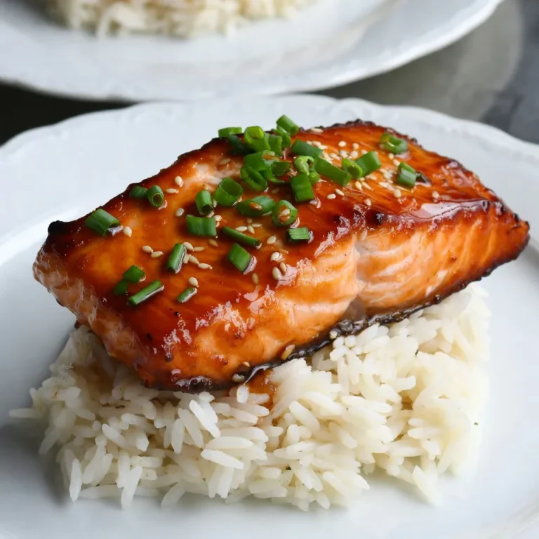 Für dieses Rezept benötigen Sie frische und einfache Zutaten. Diese Zutaten verbinden sich gut und bringen viel Geschmack. Hier sind die Hauptzutaten: - 4 Lachsfilets (jeweils 170 g) - 60 ml Honig - 3 Knoblauchzehen, fein gehackt - 30 ml Sojasauce (niedriger Natriumgehalt) - 15 ml Dijon-Senf - 15 g frischer Ingwer, gerieben - 30 ml Olivenöl - Salz und Pfeffer nach Geschmack - 2 Frühlingszwiebeln, gehackt (zum Garnieren) - Sesamkörner (zum Garnieren) Die Marinade ist das Herzstück des Rezepts. Sie gibt dem Lachs seinen besonderen Geschmack. Für die Marinade verwenden Sie: - 60 ml Honig, um Süße hinzuzufügen - 3 Knoblauchzehen, die einen starken, würzigen Geschmack liefern - 30 ml Sojasauce für eine salzige Note - 15 ml Dijon-Senf für einen leichten, scharfen Kick - 15 g frischer Ingwer, der Frische bringt Diese Mischung sorgt für eine köstliche Glasur. Die Garnierungen machen das Gericht nicht nur schön, sondern verbessern auch den Geschmack. Verwenden Sie: - 2 Frühlingszwiebeln, gehackt. Sie bringen Farbe und Frische. - Sesamkörner, die für eine knusprige Textur sorgen. Diese Zutaten sind einfach, aber sie heben das Gericht auf ein neues Level. {{ingredient_image_2}} Um die Marinade zu machen, nimmst du eine kleine Schüssel. Mische dort den Honig, den gehackten Knoblauch und die Sojasauce. Füge den Dijon-Senf und den geriebenen Ingwer hinzu. Rühre alles gut um, bis es eine glatte Mischung ist. Diese Marinade bringt viel Geschmack. Du kannst sie auch für andere Fische nutzen. Jetzt bereitest du die Lachsfilets vor. Würze sie mit Salz und Pfeffer auf beiden Seiten. Erhitze in einer großen Pfanne das Olivenöl bei mittlerer Hitze. Wenn das Öl heiß ist, lege die Lachsfilets mit der Hautseite nach unten in die Pfanne. Brate sie etwa 4-5 Minuten. Die Haut wird schön knusprig. Achte darauf, dass sie nicht anbrennen. Wende vorsichtig die Lachsfilets. Gieße die vorbereitete Honig-Knoblauch-Mischung über die Filets. Lass den Lachs für weitere 4-5 Minuten garen. Während dieser Zeit wird die Marinade dicker. Der Lachs sollte leicht zerfallen, wenn du ihn mit einer Gabel testest. Nimm die Pfanne vom Herd, wenn er gar ist. Träufle etwas von der restlichen Sauce über die Filets und garniere sie mit den gehackten Frühlingszwiebeln und Sesamkörnern. Um die beste Glasur zu bekommen, achte auf die richtige Temperatur. Erhitze das Olivenöl, bis es schön schimmert. Wenn du die Lachsfilets in die Pfanne legst, sollten sie mit der Hautseite nach unten beginnen. Das macht die Haut knusprig. Gieße die Honig-Knoblauch-Mischung erst nach dem Wenden der Filets auf. So kann der Lachs gleichmäßig garen und die Glasur klebt besser. Ein häufiger Fehler ist das Überkochen des Lachses. Achte darauf, dass du die Filets nicht zu lange brätst. Der Lachs sollte leicht mit einer Gabel zerfallen, aber nicht trocken sein. Ein weiterer Fehler ist das Vernachlässigen der Würze. Salz und Pfeffer sind wichtig für den Geschmack. Vergiss nicht, die Glasur gleichmäßig zu verteilen, damit jeder Bissen lecker ist. Hier sind einige nützliche Geräte, die du brauchst: - Eine große Pfanne - Eine kleine Schüssel für die Marinade - Einen Schneebesen oder Löffel zum Mischen - Ein scharfes Messer für den Knoblauch und Ingwer - Eine Gabel, um den Lachs zu prüfen Mit den richtigen Utensilien macht das Kochen viel mehr Spaß! Pro Tipps Frische Zutaten: Verwenden Sie frischen Knoblauch und Ingwer für den besten Geschmack. Die Aromen sind intensiver und verleihen dem Gericht mehr Tiefe. Marinade einziehen lassen: Wenn Sie Zeit haben, lassen Sie die Lachsfilets in der Marinade für mindestens 30 Minuten ziehen, um die Aromen zu intensivieren. Haut knusprig zubereiten: Braten Sie den Lachs zuerst mit der Hautseite nach unten, um eine schöne, knusprige Textur zu erhalten. Dies hilft auch, den Lachs saftig zu halten. Restliche Sauce nutzen: Verwenden Sie die restliche Marinade als Sauce für gedämpften Reis oder Gemüse. Achten Sie darauf, sie vor der Verwendung gründlich zu kochen. {{image_4}} Wenn du eine vegetarische Option suchst, probiere Tofu oder Tempeh. Diese Quellen sind proteinreich und nehmen die Marinade gut auf. Schneide sie in Stücke und mariniere sie wie den Lachs. Brate sie dann in der Pfanne, bis sie goldbraun sind. Du kannst auch Blumenkohlsteaks verwenden. Diese sind herzhaft und halten gut die Glasur. Du kannst mit verschiedenen Gewürzen spielen, um den Geschmack zu ändern. Probiere geräucherten Paprika für einen rauchigen Touch. Oder füge etwas Chili hinzu, wenn du es schärfer magst. Kreuzkümmel und Koriander geben dem Lachs eine interessante Note. Experimentiere mit diesen Gewürzen, um deinen eigenen Stil zu finden. Serviere den Honig-Knoblauch-Glasierten Lachs mit gedämpftem Reis oder Quinoa. Diese Beilagen nehmen die Aromen auf. Sautiertes Gemüse wie Brokkoli oder grüne Bohnen sind auch eine gute Wahl. Sie bringen Farbe und Frische auf den Teller. Für einen besonderen Touch kannst du auch einen leichten Salat mit Zitrus-Vinaigrette hinzufügen. Wenn du Reste von Honig-Knoblauch-Glasiertem Lachs hast, bewahre sie in einem luftdichten Behälter auf. So bleibt der Lachs frisch. Stelle sicher, dass der Lachs abgekühlt ist, bevor du ihn im Kühlschrank lagerst. Du kannst die Reste bis zu drei Tage im Kühlschrank aufbewahren. Um den Lachs wieder aufzuwärmen, nutze eine Pfanne oder den Ofen. Erhitze ihn bei niedriger Temperatur. Vermeide die Mikrowelle, da sie den Lachs austrocknen kann. Füge etwas Wasser oder Brühe hinzu, um den Lachs saftig zu halten. Im Kühlschrank bleibt der Lachs bis zu drei Tage frisch. Wenn du ihn länger aufbewahren möchtest, friere ihn ein. Im Gefrierschrank hält er bis zu drei Monate. Achte darauf, den Lachs gut einzupacken, um Gefrierbrand zu vermeiden. Wenn du bereit bist, ihn zu essen, taue ihn im Kühlschrank auf, um die beste Textur zu erhalten. Sie können die Marinade leicht anpassen. Fügen Sie mehr Honig für Süße hinzu. Mögen Sie es schärfer? Geben Sie etwas rote Chili oder Cayennepfeffer dazu. Für einen frischeren Geschmack empfehlen sich Limetten- oder Zitronensaft. Diese sauren Zutaten bringen mehr Tiefe in die Marinade. Experimentieren Sie mit verschiedenen Kräutern wie Koriander oder Petersilie. So finden Sie Ihre perfekte Mischung. Ja, gefrorener Lachs ist eine gute Wahl. Achten Sie darauf, ihn richtig aufzutauen. Legen Sie ihn über Nacht in den Kühlschrank. So bleibt der Lachs frisch und saftig. Wenn Sie es eilig haben, tauen Sie ihn in kaltem Wasser auf. Verwenden Sie den Lachs dann wie frisch. Achten Sie darauf, die Garzeit anzupassen. Gefrorener Lachs kann etwas länger brauchen. Zu diesem Lachs passen viele Beilagen. Gedämpfter Reis ist eine einfache und leckere Wahl. Sautiertes Gemüse bringt Farbe und Nährstoffe auf den Teller. Brokkoli oder Zucchini sind besonders gut geeignet. Auch ein frischer Salat ergänzt das Gericht klasse. Wenn Sie es herzhaft mögen, probieren Sie Kartoffeln. Süßkartoffeln sind eine tolle Option. Sie harmonieren gut mit der süßen Glasur. Wir haben die wichtigen Zutaten für den Lachs und seine Marinade besprochen. Ich habe dir Schritt für Schritt gezeigt, wie du Lachs perfekt zubereitest und glasierst. Zudem habe ich nützliche Tipps gegeben, um Fehler zu vermeiden. Denk auch an Variationen für mehr Abwechslung. Um Reste richtig zu lagern, habe ich hilfreiche Informationen bereitgestellt. Du bist nun bestens gerüstet, um leckeren Honig-Knoblauch-Glasierten Lachs zu kochen. Viel Spaß beim Ausprobieren in deiner Küche!