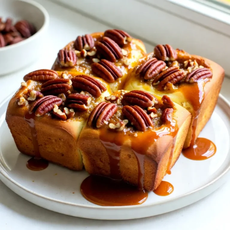 - 2 Tassen Allzweckmehl - 1/4 Tasse Zucker - 1 Päckchen (2 1/4 Teelöffel) Instanthefe - 1/2 Teelöffel Salz - 1/2 Tasse Milch, erwärmt - 1/4 Tasse ungesalzene Butter, geschmolzen - 1 großes Ei - 1 Teelöffel Vanilleextrakt - 1/2 Tasse brauner Zucker, fest gepackt - 1/4 Tasse Maissirup - 1/4 Tasse Schlagsahne - 1 Tasse Pekannüsse, grob gehackt - 1 Teelöffel gemahlener Zimt Die Wahl der Zutaten ist wichtig für den Geschmack. Verwende frische Pekannüsse. Sie geben den besten Crunch. Achte darauf, ungesalzene Butter zu nehmen. Dies hilft, die Süße des Rezepts zu betonen. Verwende echte Vanilleextrakt für den besten Aroma. Instanthefe macht den Teig schnell und einfach. Achte darauf, dass die Milch warm ist, aber nicht heiß. Du kannst mit verschiedenen Nüssen spielen. Walnüsse sind eine gute Alternative. Für eine schokoladige Note fügen gehackte Schokolade hinzu. Ein bisschen Muskatnuss oder Ingwer kann auch spannend sein. Wenn du mehr Fruchtigkeit magst, probiere getrocknete Früchte wie Cranberries. Sie bringen eine schöne Süße und Farbe. {{ingredient_image_2}} Zuerst mische ich das Mehl, den Zucker, die Instanthefe und das Salz in einer großen Schüssel. In einer anderen Schüssel verquirle ich die warme Milch, die geschmolzene Butter, das Ei und den Vanilleextrakt. Dann gebe ich die feuchten Zutaten langsam zu den trockenen Zutaten. Ich rühre alles, bis ein glatter Teig entsteht. Anschließend knete ich den Teig auf einer bemehlten Fläche für etwa fünf Minuten. Der Teig sollte glatt und elastisch sein. Jetzt lege ich den Teig in eine leicht gefettete Schüssel. Ich decke ihn mit einem feuchten Tuch ab. Dann lasse ich ihn an einem warmen Ort für etwa eine Stunde gehen. Der Teig sollte sich in dieser Zeit verdoppeln. Das ist wichtig für die Luftigkeit der Sticky Buns. In einer kleinen Schüssel vermische ich den braunen Zucker, den Maissirup, die Schlagsahne und den Zimt. Ich rühre alles gut um, bis die Mischung gleichmäßig ist. Diese Füllung ist der Schlüssel zu meinen klebrigen Brötchen. Danach bereite ich eine 9x13 Zoll große Backform vor. Ich lege die grob gehackten Pekannüsse gleichmäßig in die Form. Dann gieße ich die Karamellmischung über die Pekannüsse. Das sorgt für einen tollen Geschmack, wenn die Buns gebacken sind. Ein großer Fehler ist, die Zutaten nicht richtig abzuwiegen. Zu viel Mehl macht den Teig trocken. Achte darauf, die Zutaten genau zu messen. Ein weiterer Fehler ist, den Teig nicht lange genug gehen zu lassen. Der Teig sollte sich verdoppeln, um schön fluffig zu werden. Überprüfe auch die Temperatur der Milch. Sie sollte warm, aber nicht heiß sein. Zu heiße Milch kann die Hefe töten. Für den perfekten Teig verwende frische Hefe. Diese sorgt für einen guten Aufgang. Du kannst auch einen Teil des Zuckers durch Honig ersetzen. Das gibt dem Teig einen besonderen Geschmack. Für die Füllung nutze frische Pekannüsse. Sie sollten grob gehackt sein, damit sie beim Essen knusprig bleiben. Mische die Füllung gut, damit alle Zutaten gleichmäßig verteilt sind. Beim Backen ist die Ofentemperatur entscheidend. Vorheize den Ofen genau auf 180°C. Achte darauf, dass die Sticky Buns gleichmäßig braun werden. Wenn du sie aus dem Ofen nimmst, lasse sie kurz abkühlen. So bleibt die Karamellsauce schön klebrig. Serviere sie warm für den besten Genuss. Wenn du magst, streue weitere Pekannüsse darüber für den extra Crunch. Pro Tipps Teig richtig kneten: Achten Sie darauf, den Teig lange genug zu kneten, bis er glatt und elastisch ist. Dies sorgt für eine bessere Textur der Brötchen. Gehzeit optimal nutzen: Lassen Sie den Teig an einem warmen Ort gehen. Wenn Ihre Küche kühl ist, können Sie den Ofen bei niedriger Temperatur vorheizen und den Teig darin aufgehen lassen. Variationen ausprobieren: Experimentieren Sie mit verschiedenen Nüssen oder Trockenfrüchten in der Füllung, um den Sticky Buns eine persönliche Note zu verleihen. Perfekte Karamellsauce: Stellen Sie sicher, dass die Karamellmischung gleichmäßig über die Pekannüsse verteilt ist, damit jeder Biss die köstliche Süße hat. {{image_4}} Du kannst die Karamell-Pekannuss-Sticky Buns ganz nach deinem Geschmack anpassen. Hier sind einige tolle Ideen für Füllungen: - Schokoladenstückchen: Füge ein paar Schokoladenstückchen hinzu. Sie schmelzen und machen die Buns noch leckerer. - Äpfel: Klein geschnittene Äpfel geben einen fruchtigen Kick. Sie passen gut zu Zimt und Karamell. - Rosinen oder Cranberries: Diese getrockneten Früchte bringen eine süße und saftige Note ins Spiel. - Nüsse: Neben Pekannüssen kannst du auch Walnüsse oder Mandeln verwenden. Sie geben zusätzliche Textur. Die Toppings können die Sticky Buns wirklich verändern. Hier sind einige Vorschläge: - Frischkäseglasur: Eine süße Frischkäseglasur passt perfekt. Sie macht die Buns cremig. - Schokoladenglasur: Ein Schuss Schokoladenglasur auf den warmen Buns bringt einen tollen Geschmack. - Karamellsoße: Du kannst die Karamellsoße einfach nochmal warm über die Buns gießen. Das macht sie extra klebrig und süß. - Puderzucker: Eine leichte Staubschicht aus Puderzucker gibt einen schönen Kontrast zur Karamelligkeit. Wenn du glutenfreie oder vegane Sticky Buns machen möchtest, gibt es einige einfache Anpassungen: - Glutenfreies Mehl: Du kannst eine glutenfreie Mehlmischung verwenden. Achte darauf, dass sie für Backen geeignet ist. - Pflanzenmilch: Ersetze die Milch durch Mandel- oder Hafermilch. Das funktioniert gut im Rezept. - Vegane Butter: Nutze vegane Butter anstelle von normaler Butter. So bleibt die Konsistenz gleich. - Austausch des Eis: Verwende einen „Ersatz“ aus einer Banane oder Apfelmus. Das macht die Buns fluffig. Um deine Karamell-Pekannuss-Sticky Buns frisch zu halten, lege sie in einen luftdichten Behälter. Du kannst sie auch in Frischhaltefolie wickeln. Stelle sicher, dass sie gut abgedeckt sind. So bleiben sie weich und klebrig. Lagere die Buns bei Raumtemperatur, wenn du sie innerhalb von zwei Tagen isst. Wenn du die Sticky Buns wieder aufwärmen möchtest, benutze die Mikrowelle. Erhitze sie für etwa 10-15 Sekunden. Achte darauf, sie nicht zu lange zu erhitzen. So bleiben sie saftig und lecker. Alternativ kannst du sie im Ofen bei 150°C für 5-10 Minuten aufwärmen. Bedecke sie mit Alufolie, um ein Austrocknen zu verhindern. Im Kühlschrank halten die Sticky Buns etwa eine Woche. Sie verlieren jedoch etwas von ihrer Frische. Im Gefrierfach bleiben sie bis zu drei Monate haltbar. Wickele sie gut ein, um Frostschäden zu vermeiden. Wenn du sie aufgetaut hast, erhitze sie wie oben beschrieben, um den besten Geschmack zu genießen. Die erste Gehzeit für den Teig beträgt etwa 1 Stunde. Der Teig sollte sich verdoppeln. Die zweite Gehzeit dauert 30 bis 45 Minuten. Während dieser Zeit wachsen die geformten Brötchen, bevor sie in den Ofen kommen. Ja, du kannst die Menge verdoppeln. Stelle sicher, dass du eine größere Schüssel verwendest. Auch eine größere Backform ist nötig. Achte darauf, die Gehzeiten nicht zu verkürzen. So bleiben die Brötchen locker und fluffig. Wenn der Teig nicht aufgeht, kann es an der Hefe liegen. Überprüfe das Haltbarkeitsdatum deiner Hefe. Wenn sie alt ist, funktioniert sie nicht gut. Stelle den Teig an einen warmen Ort. Manchmal hilft es, den Teig länger gehen zu lassen. Wenn alles andere fehlschlägt, probiere es beim nächsten Mal mit frischer Hefe. Um köstliche Karamell-Pekannuss-Sticky Buns zu backen, sind die richtigen Zutaten entscheidend. Ich habe dir die besten Auswahlmöglichkeiten und Variationen gezeigt. Die Schritt-für-Schritt-Anleitung macht das Backen einfach. Vermeide häufige Fehler und folge meinen Tipps für die perfekte Konsistenz. Du kannst die Buns auch nach deinem Geschmack anpassen. Achte auf die richtige Lagerung für frischen Genuss. Denk daran, dass Geduld und Genauigkeit wichtig sind. Jetzt bist du bereit, diese süßen Teilchen in deiner Küche zu zaubern!