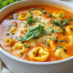 Für die cremige Tomate Basilikum Tortellini Suppe brauchst du: - 2 Esslöffel Olivenöl - 1 mittelgroße Zwiebel, gewürfelt - 3 Knoblauchzehen, fein gehackt - 1 Dose (28 oz) zerdrückte Tomaten - 4 Tassen Gemüsebrühe - 1 Teelöffel getrockneter Oregano - 1/2 Teelöffel rote Pfefferflocken (optional für Schärfe) - Salz und Pfeffer nach Geschmack - 2 Tassen frische Basilikumblätter, grob gehackt - 1 Tasse Schlagsahne - 1 Packung (9 oz) Käse-Tortellini - Frisches Basilikum und Parmesan für die Garnitur Hier sind die genauen Mengen für die Zutaten: - Olivenöl: 2 Esslöffel - Zwiebel: 1, mittelgroß - Knoblauch: 3 Zehen - Zerdrückte Tomaten: 28 oz (1 Dose) - Gemüsebrühe: 4 Tassen - Getrockneter Oregano: 1 Teelöffel - Rote Pfefferflocken: 1/2 Teelöffel (optional) - Salz und Pfeffer: nach Geschmack - Basilikumblätter: 2 Tassen, grob gehackt - Schlagsahne: 1 Tasse - Käse-Tortellini: 9 oz (1 Packung) - Frisches Basilikum und Parmesan: für die Garnitur Frische Basilikumblätter sollten grün und knackig sein. Lagere sie in einem Glas Wasser, wie Blumen. Du kannst sie auch in ein feuchtes Papiertuch wickeln und in den Kühlschrank legen. So bleiben sie frisch. Verwende frische Kräuter immer schnell, um den besten Geschmack zu genießen. {{ingredient_image_2}} Zuerst sammeln wir alle Zutaten. Du brauchst: - 2 Esslöffel Olivenöl - 1 mittelgroße Zwiebel, gewürfelt - 3 Knoblauchzehen, fein gehackt - 1 Dose (28 oz) zerdrückte Tomaten - 4 Tassen Gemüsebrühe - 1 Teelöffel getrockneter Oregano - 1/2 Teelöffel rote Pfefferflocken (optional) - Salz und Pfeffer nach Geschmack - 2 Tassen frische Basilikumblätter, grob gehackt - 1 Tasse Schlagsahne - 1 Packung (9 oz) Käse-Tortellini - Frisches Basilikum und Parmesan für die Garnitur Sorge dafür, dass alles bereitsteht. So geht es schnell und ohne Stress. Beginne mit einem großen Topf. Erhitze das Olivenöl bei mittlerer Hitze. Gib die gewürfelte Zwiebel hinein und brate sie fünf Minuten lang, bis sie glasig ist. Füge den gehackten Knoblauch hinzu. Brate ihn für eine Minute, bis er duftet. Jetzt kommen die zerdrückten Tomaten und die Gemüsebrühe in den Topf. Rühre gut um und bringe die Mischung zum Kochen. Dann füge den Oregano, die roten Pfefferflocken, Salz und Pfeffer hinzu. Reduziere die Hitze und lasse die Suppe 15 Minuten köcheln. Rühre nun die frischen Basilikumblätter und die Schlagsahne ein. Vermenge alles gut. Dann kommen die Käse-Tortellini dazu. Koche sie gemäß der Packungsanweisung, etwa 5-7 Minuten, bis sie zart sind. Schmecke die Suppe ab und passe die Würze an. Füge mehr Salz oder Pfeffer hinzu, wenn nötig. Wenn du es schärfer magst, gib mehr rote Pfefferflocken dazu. Du kannst auch mehr frisches Basilikum hinzufügen, um den Geschmack zu intensivieren. Nimm die Suppe vom Herd und lasse sie kurz abkühlen. Jetzt ist sie bereit zum Servieren. Um die beste cremige Tomate Basilikum Tortellini Suppe zu machen, achte auf die Zwiebel. Sie sollte glasig sein, aber nicht braun. So bleibt der Geschmack frisch. Füge den Knoblauch erst später hinzu, damit er nicht verbrennt. Die frischen Basilikumblätter geben der Suppe das beste Aroma. Hacke sie grob, damit sie gut sichtbar bleiben. Wenn du die Suppe richtig würzen willst, taste die Mischung während des Kochens ab. So kannst du die Gewürze perfekt anpassen. Ein Spritzer Zitronensaft am Ende kann die Aromen aufhellen. Garnierungen machen die Suppe schön und lecker. Verwende frisches Basilikum und frisch geriebenen Parmesan. Diese Zutaten sorgen für einen tollen Look und zusätzlichen Geschmack. Du könntest auch einen Spritzer Olivenöl darauf geben. Das macht die Suppe noch reichhaltiger. Ein paar geröstete Brotwürfel oben drauf geben auch einen guten Crunch. Das sorgt für Abwechslung in der Textur. Wenn du Reste hast, lagere sie in einem luftdichten Behälter. So bleibt die Suppe frisch. Du kannst die Suppe bis zu drei Tage im Kühlschrank aufbewahren. Wenn du sie aufwärmst, füge etwas Wasser oder Gemüsebrühe hinzu. So bleibt die Konsistenz cremig. Die Suppe lässt sich auch gut einfrieren. Teile sie in Portionen auf und lagere sie im Gefrierbeutel. So hast du immer eine leckere Mahlzeit bereit. Pro Tipps Basilikum frisch hinzufügen: Füge das frische Basilikum erst kurz vor dem Servieren hinzu, um den besten Geschmack und die frische grüne Farbe zu bewahren. Variiere die Brühe: Experimentiere mit verschiedenen Gemüsebrühen oder sogar Hühnerbrühe, um den Geschmack der Suppe zu intensivieren. Crème fraîche statt Sahne: Für eine etwas säuerliche Note kannst du Crème fraîche anstelle von Schlagsahne verwenden. Resteverwertung: Diese Suppe lässt sich hervorragend aufbewahren. Du kannst sie bis zu 3 Tage im Kühlschrank lagern oder einfrieren. {{image_4}} Um eine vegane Version dieser Suppe zu machen, ersetze die Schlagsahne durch Kokosmilch oder Cashewcreme. Diese Alternativen geben deiner Suppe eine cremige Textur, ohne tierische Produkte zu verwenden. Statt Käse-Tortellini kannst du auch Tortellini aus Gemüse oder Hülsenfrüchten wählen. So bleibt das Gericht komplett pflanzenbasiert und lecker. Für mehr Protein kannst du Bohnen oder Linsen in die Suppe geben. Kidneybohnen oder Kichererbsen passen gut zu den Aromen. Wenn du Fleisch magst, füge gekochte Hähnchenstücke oder Wurst hinzu. Diese Optionen machen die Suppe sättigender und voller Geschmack. Um die Suppe glutenfrei zu machen, wähle glutenfreie Tortellini. Viele Marken bieten diese heute an, oft aus Reis- oder Linsenmehl. Achte darauf, die Packungsanweisungen zu befolgen, um die richtige Kochzeit einzuhalten. So kannst du die Suppe genießen, ohne auf Gluten zu achten. Nach dem Kochen lässt sich die Suppe einfach lagern. Fülle die Suppe in einen luftdichten Behälter. Stelle sicher, dass die Suppe vollständig abgekühlt ist. So bleibt der Geschmack frisch. Du kannst die Suppe bis zu fünf Tage im Kühlschrank aufbewahren. Wenn du die Suppe länger aufbewahren möchtest, friere sie ein. Die Suppe hält sich bis zu drei Monate im Gefrierfach. Um sie aufzuwärmen, lasse sie über Nacht im Kühlschrank auftauen. Erhitze sie dann in einem Topf bei mittlerer Hitze. Rühre oft um, damit sie gleichmäßig warm wird. Achte darauf, die Suppe nicht zu überhitzen, um die Cremigkeit zu bewahren. Restliche Suppe kann kreativ genutzt werden. Du kannst sie als Sauce für Pasta verwenden oder in ein Auflaufrezept einfügen. Eine weitere Idee ist, sie mit frischem Gemüse oder Reis zu mischen. So hast du schnell eine gesunde Mahlzeit. Experimentiere mit verschiedenen Kräutern, um neue Geschmäcker zu entdecken. Um die Suppe würziger zu machen, füge mehr rote Pfefferflocken hinzu. Du kannst auch frischen Pfeffer verwenden. Ein Spritzer Zitronensaft kann den Geschmack ebenfalls heben. Wenn du es wirklich scharf magst, probiere eine Prise Cayennepfeffer. Die Aromen werden sich beim Kochen gut vermischen. Ja, du kannst frische Tomaten verwenden. Nimm etwa 1,5 kg frische Tomaten. Würfle sie klein und koche sie etwas länger. Du kannst sie auch vorher blanchieren, damit die Haut leichter abgeht. Der Geschmack wird frischer und lebendiger sein. Die Suppe hält sich gut im Kühlschrank für etwa 3 bis 5 Tage. Stelle sicher, dass du sie in einem luftdichten Behälter aufbewahrst. Wenn du die Suppe länger aufbewahren möchtest, friere sie ein. So bleibt sie bis zu 3 Monate frisch. In diesem Artikel haben wir die besten Zutaten für eine tolle Suppe besprochen. Ich habe erklärt, wie man die Zutaten vorbereitet und die Suppe kocht. Zudem gab es nützliche Tipps, um den Geschmack zu verbessern und schöne Garnierungen zu wählen. Variationen sind wichtig, um die Suppe anzupassen, egal ob vegan oder glutenfrei. Schützen Sie die Suppe durch richtige Lagerung, damit sie länger frisch bleibt. Mit diesen einfachen Schritten und Anleitungen können Sie tolle Suppen kreieren!