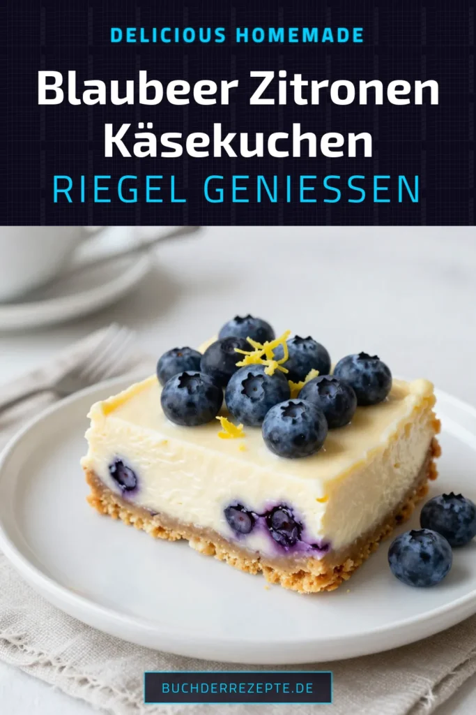 Entdecken Sie das perfekte Rezept für Blaubeer-Zitronen-Käsekuchen-Riegel! Diese einfachen Käsekuchen-Riegel sind ein köstliches Zitronen Dessert, ideal für jeden Anlass. Verwenden Sie frische Blaubeeren, um jedem Bissen einen fruchtigen Touch zu verleihen. Bereiten Sie sich auf eine Geschmacksexplosion vor und holen Sie sich noch heute das Käsekuchen Rezept! Jetzt ausprobieren und pinnen! #Käsekuchen #ZitronenDessert #BlaubeerenVerwenden #einfachesKäsekuchenRezept
