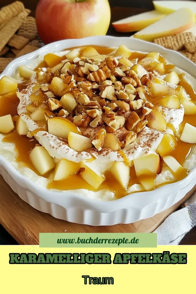 Entdecke dieses köstliche Karamell-Apfel-Dip Rezept, das deinen nächsten Snack perfekt macht. Dieser Frischkäse-Cheesecake-Dip vereint die süßen und herzhaften Aromen von Äpfeln und Karamell in einem einfachen Apfel-Dip. Ideal als gesunder Snack mit Äpfeln für die ganze Familie. Probiere dieses Karamell-Dessert-Rezept aus und beeindrucke deine Gäste! Jetzt ausprobieren und genießen! #KaramellApfelDip #FrischkäseCheesecakeDip #KaramellDessertRezept #GesunderSnack