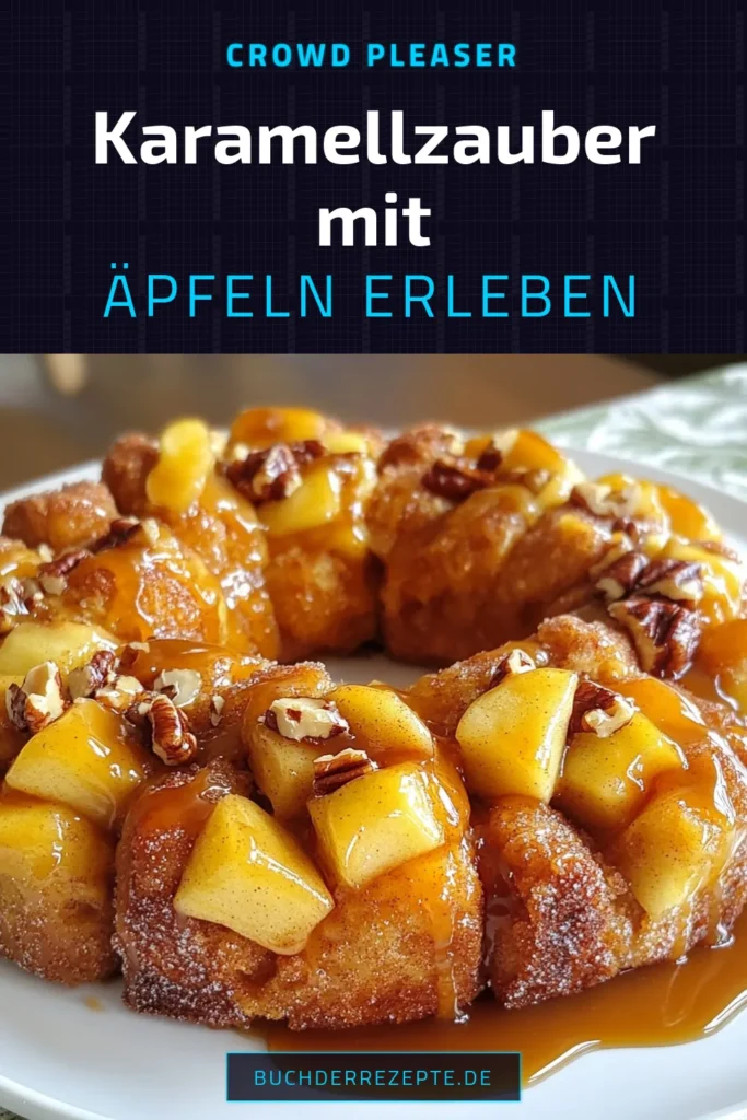Entdecken Sie das Rezept für Karamellisierten Apfel-Monkey Bread – ein einfaches Rezept Monkey Bread, das Ihre Gäste begeistern wird! Dieses Apfelgebäck Rezept kombiniert saftige Äpfel und köstliche Karamellsoße zu einem unwiderstehlichen Karamell Apfel Dessert. Ideal für jeden Anlass, ist unser Monkey Bread mit Äpfeln einfach zuzubereiten und sorgt für strahlende Gesichter. Speichern Sie dieses Rezept und verwöhnen Sie Ihre Lieben! #MonkeyBread #KaramellApfel #Apfelrezepte #DessertRezept