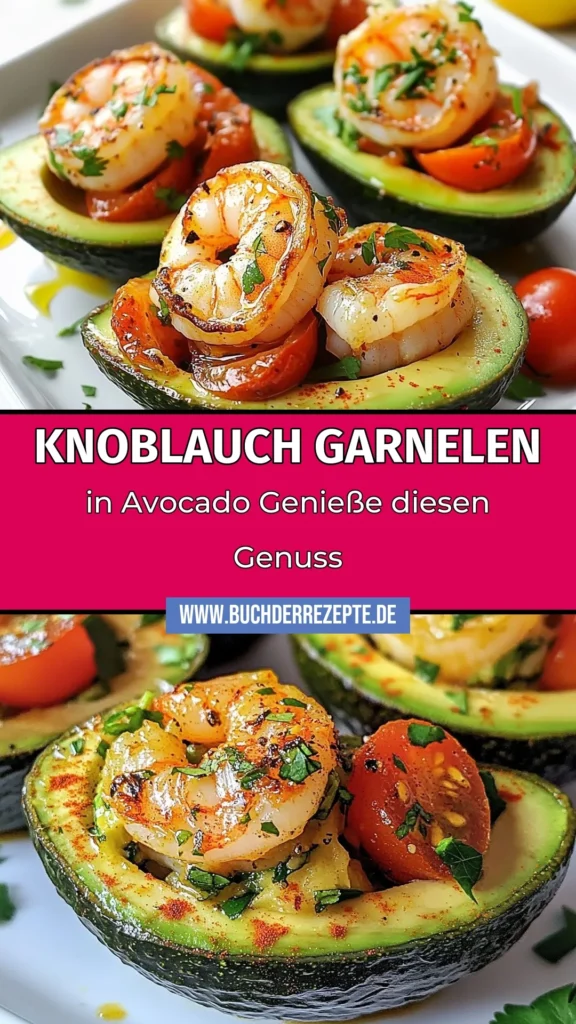 Entdecke dieses köstliche Rezept für Knoblauch-Garnelen Avocado, eine perfekte Kombination aus geschmackvollen gefüllten Avocados und gesunden Snacks mit Garnelen. Unser gefüllte Avocados Rezept ist einfach und schnell zubereitet, ideal für ein leckeres Mittagessen oder ein einfaches Abendessen. Probiere unseren Garnelen Avocado Salat und erlebe, wie Avocado gefüllt mit Meeresfrüchten zum Genuss wird. Lass dich inspirieren und speichere dieses Rezept! #KnoblauchGarnelenAvocado #GefüllteAvocados #GarnelenAvocadoSalat #GesundeSnacksMitGarnelen