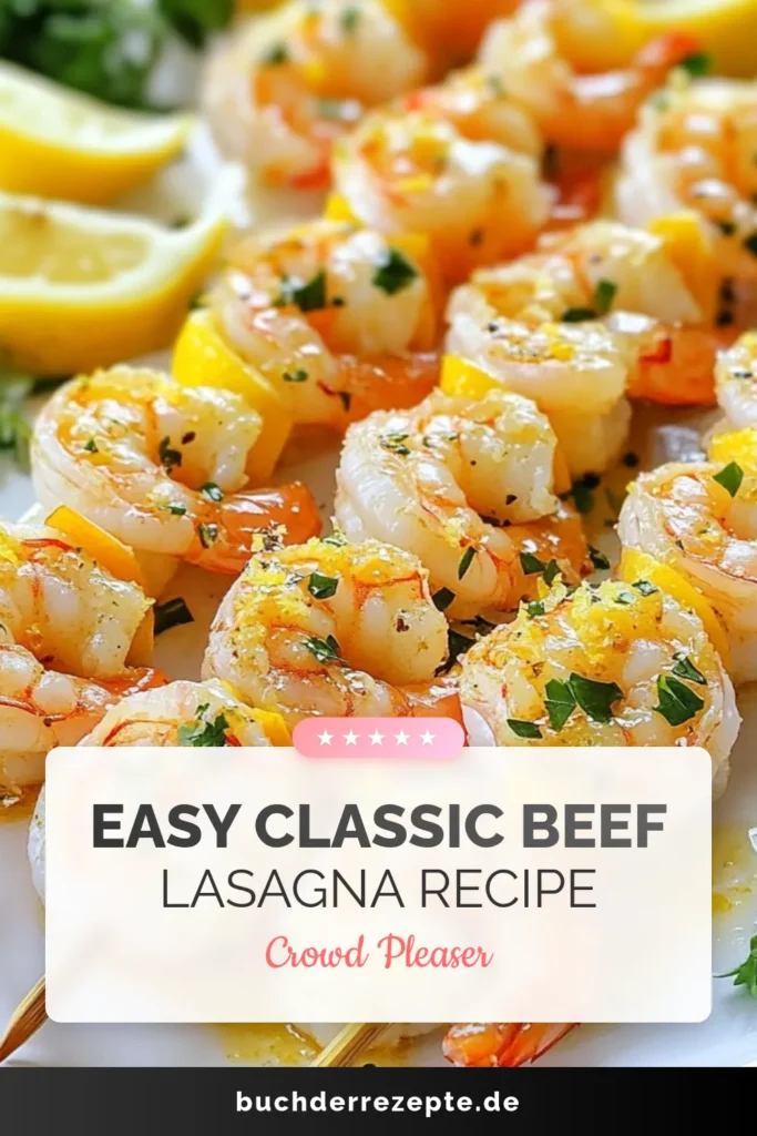 Entdecken Sie unser köstliches Rezept für Knoblauch Zitronen Garnelen! Diese Garnelen Spieße sind perfekt für Grillabende und einfach zuzubereiten. Mit einer einfachen Garnelen Marinade aus Knoblauchbutter und frischer Zitrone werden Ihre Gäste begeistert sein. Ideal für Grillrezepte mit Garnelen, lassen Sie sich nicht entgehen, diese saftigen Spieße auszuprobieren! Speichern Sie dieses Rezept für Ihre nächste Grillparty! #KnoblauchZitronenGarnelen #GarnelenSpießeRezept #GrillrezepteMitGarnelen #EinfacheGarnelenMarinade