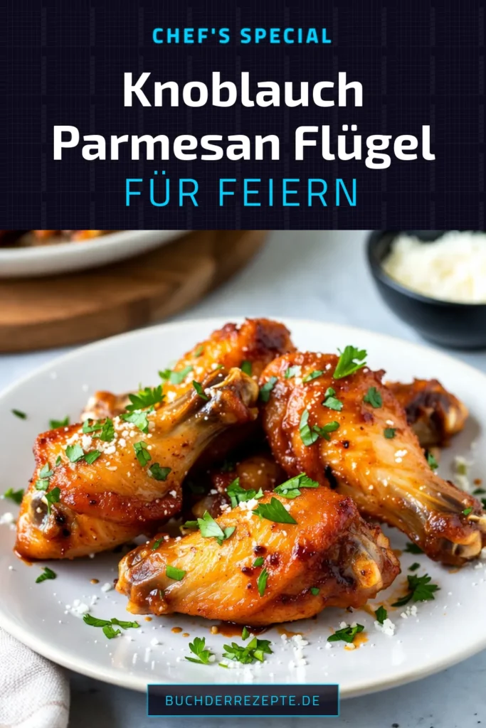 Entdecke mit diesem knusprigen Hähnchenflügel Rezept die köstlichen Knoblauch Parmesan Hähnchenflügel! Einfach zubereitet im Ofen, werden diese Hähnchenflügel mit Parmesan im Handumdrehen zu deinem neuen Favoriten. Ideal für Parties oder als Snack, überzeugen sie mit einem wunderbaren Knoblauchgeschmack. Probiere das einfache Hähnchenflügel Rezept aus und genieße die perfekte Kombination aus Knoblauch und Parmesan. Speichere es dir jetzt! #KnoblauchParmesan #HähnchenflügelRezept #OfenHähnchenflügel #Snack Ideen