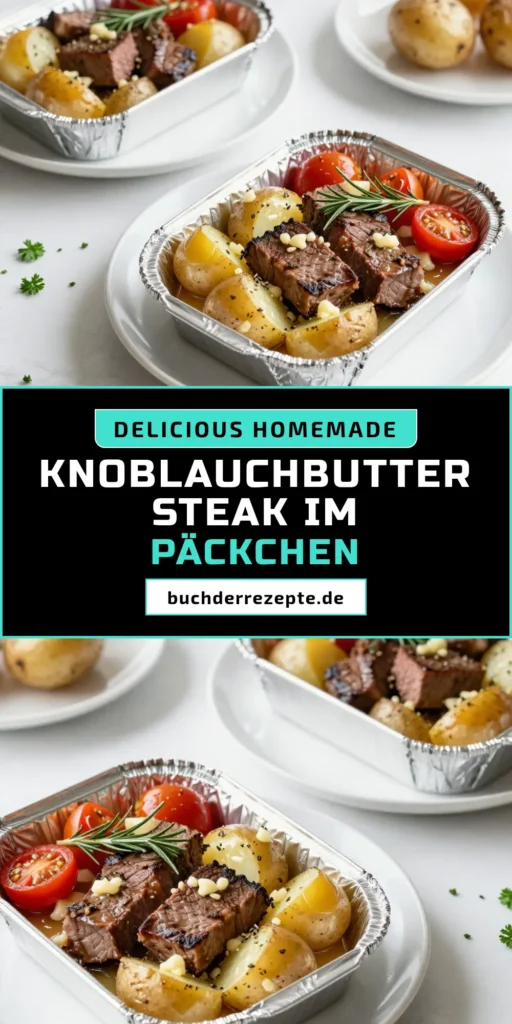 Entdecken Sie unser köstliches Knoblauchbutter Steak Rezept mit Steak und Kartoffeln Päckchen, das einfach in Ihrem Ofen zubereitet werden kann! Diese einfache Steakgerichte bringen Geschmack und Freude auf Ihren Tisch. Ideal für ein gemütliches Abendessen oder das Grillen im Freien. Lassen Sie sich von der perfekten Kombination aus zartem Steak und würzigen Kartoffeln begeistern. Probieren Sie es aus und teilen Sie es! #SteakUndKartoffeln #OfenSteakRezept #KnoblauchbutterKüche #EinfacheRezepte
