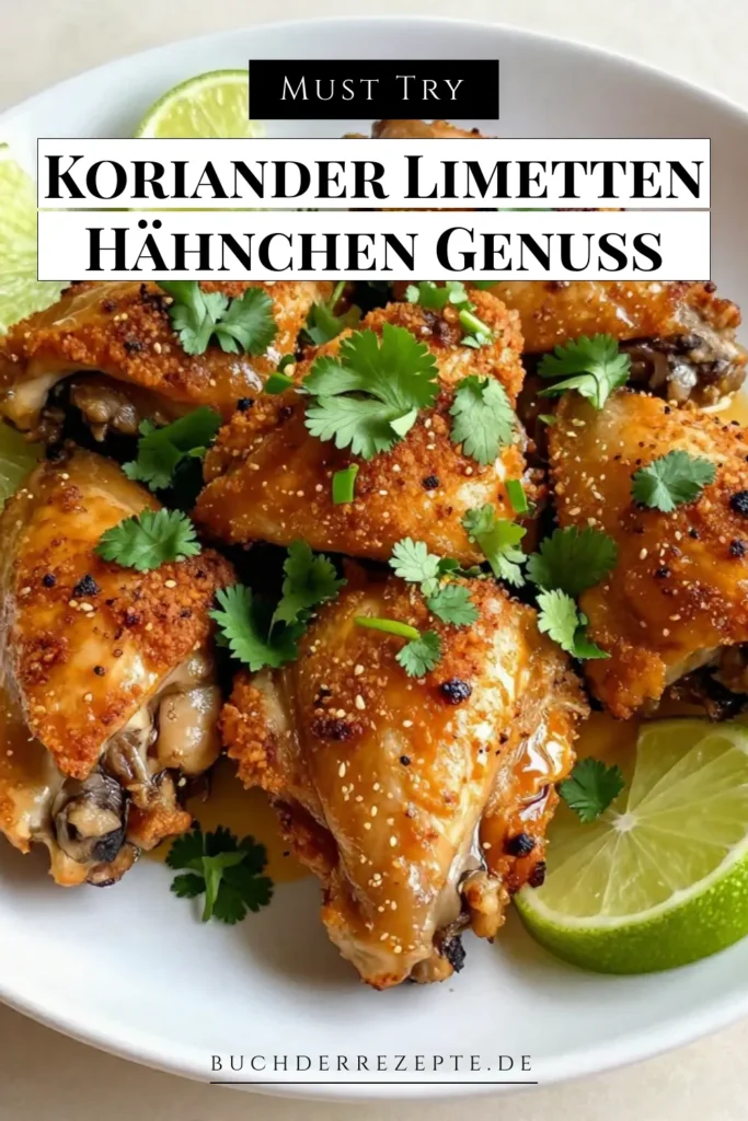 Entdecken Sie unser köstliches Rezept für Koriander-Limetten-Hähnchen, das Ihre Grillpartys revolutionieren wird! Diese marinierte Hähnchenkeulen sind voller Geschmack und einfach zuzubereiten. Perfekt für das Grillen oder im Ofen, genießen Sie die perfekte Kombination aus Koriander und Limetten. Holen Sie sich das Rezept und beleben Sie Ihre nächste Mahlzeit. Speichern Sie es für später! #KorianderLimettenHähnchen #Grillrezepte #HähnchenmitKoriander #LimettenHähnchenGrillen