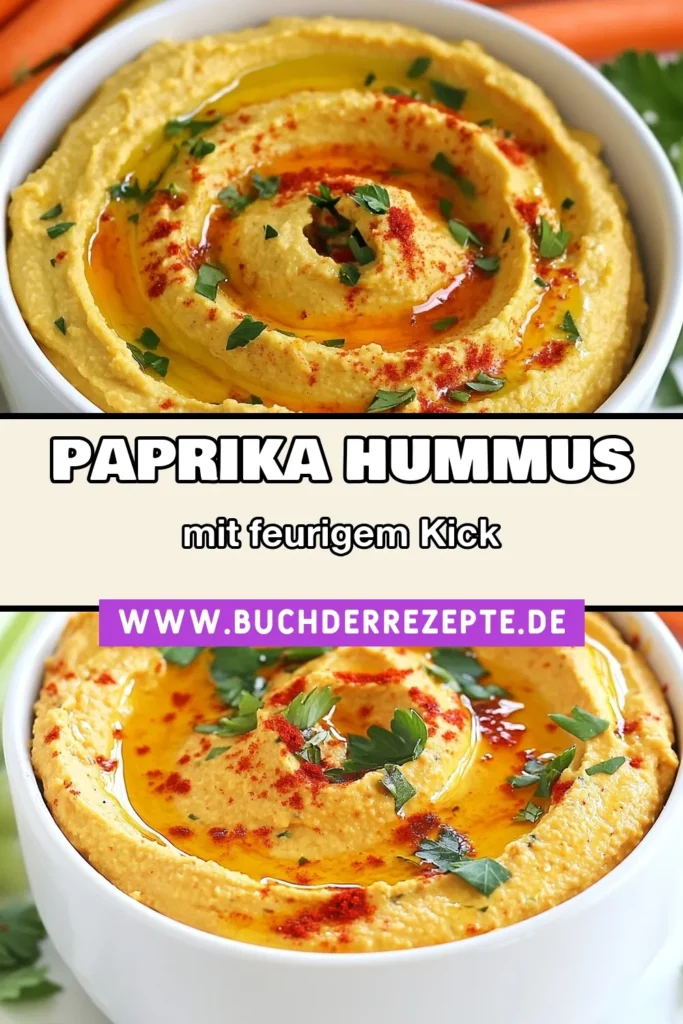 Entdecke unser Rezept für Rote Paprika Hummus - der perfekte Kichererbsen Dip für jeden Anlass! Dieser geröstete Hummus Rezept kombiniert Aromen von gerösteter roter Paprika und ist ganz leicht zu machen. Ideal als vegane Snack Rezepte oder als mediterrane Vorspeise. Bereite dir diesen köstlichen Hummus zu und genieße ihn mit frischem Gemüse oder Pita-Brot! Speichere das Rezept für später! #RotePaprikaHummus #KichererbsenDip #VeganeSnackRezepte #MediterraneVorspeise