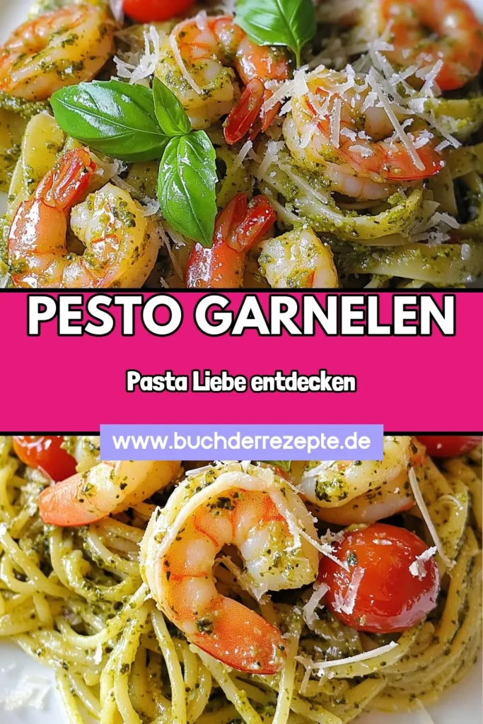 Entdecke das perfekte Rezept für Pesto Garnelen Pasta! Diese einfache und köstliche Linguine mit Garnelen bringt Abwechslung auf deinen Tisch. Mit frischem Basilikumpesto und saftigen Kirschtomaten ist dieses schnelle Garnelen Gericht der Hit für jeden Anlass. Bereite dir in nur 25 Minuten eine genussvolle Mahlzeit zu. Probiere es aus und speichere es für später! #PestoGarnelenPasta #SchnelleGerichte #PastaLovers #EinfacheRezepte