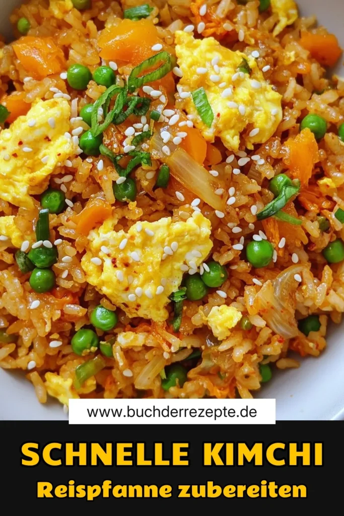 Lust auf eine schnelle Reispfanne? Diese köstliche Kimchi Reispfanne ist das perfekte asiatische Reisrezept für eilige Tage. Mit wenigen Zutaten zaubern Sie ein einfaches Wokgericht, das sowohl gesund als auch lecker ist. Ideal für jede Gelegenheit! Entdecken Sie unser einfaches Kimchi Rezept und lassen Sie sich von den Aromen verzaubern. Jetzt ausprobieren und speichern! #KimchiReispfanne #schnelleReispfanne #asiatischeReisrezepte #einfacheWokgerichte