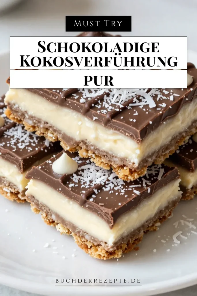 Entdecken Sie das Rezept für köstliche Schokoladen-Kokos-Riegel! Diese einfachen Magie-Riegel sind die perfekte Kombination aus Graham-Cracker-Riegeln, Kokosraspeln und Schokoladenstückchen. Ideal für Partys oder als süßer Snack! Bereiten Sie diese gebackene Süßigkeit schnell zu und genießen Sie ein unwiderstehliches Schokoladen-Kokos-Dessert. Probieren Sie es jetzt aus! #SchokoladenKokosRiegel #DessertRezepte #BackenMitLiebe #SüßigkeitenInspirations