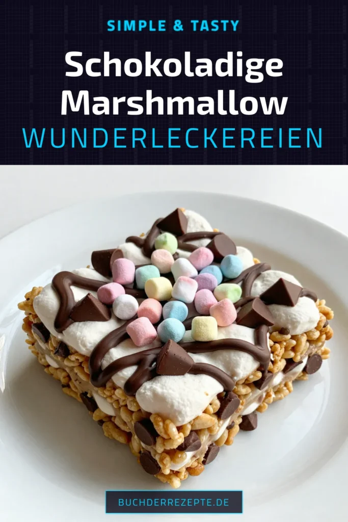 Entdecken Sie dieses köstliche Rice Krispies Rezept für schokoladige Marshmallow Rice Krispie Leckereien! Mit nur 15 Minuten Zubereitungszeit ist dieses Rezept für einfache Süßigkeiten perfekt für jede Gelegenheit. Verwöhnen Sie sich mit diesen schokoladen Snacks, die mit Mini-Marshmallows und Zartbitterschokolade überzogen sind. Ideal für Partys oder einfach als Snack zwischendurch. Jetzt ausprobieren und genießen! #schokolade #ricekrispie #leckereien #snacks