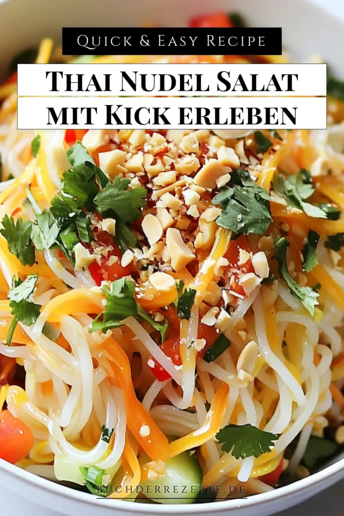 Entdecke den köstlichen Thai Nudelsalat mit süßer Chilisauce! Dieses Rezept für einen frischen Reisnudeln Salat kombiniert knackiges Gemüse, darunter Karotten und Gurken, und ein aromatisches Dressing. Ideal für warme Tage oder als leichter Snack. Probiere es aus und veröffentlicht deine Kreationen! Verpasse nicht unser Süße Chilisauce Rezept und genieße diesen asiatischen Salat mit Gemüse! #ThaiNudelsalat #ReisnudelnSalat #AsiatischerSalat #KorianderRezept