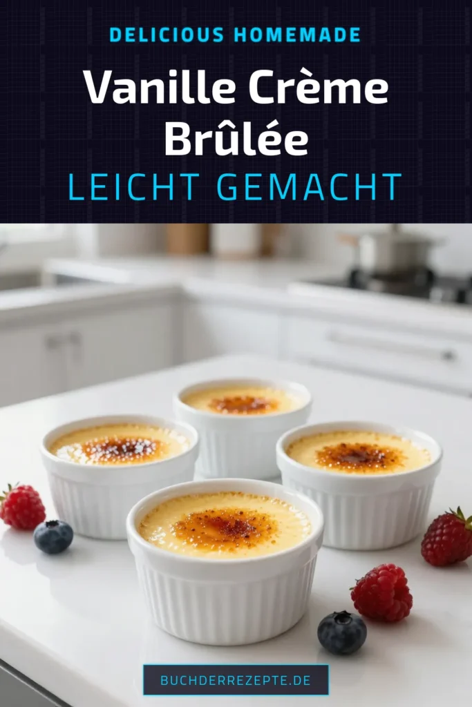 Entdecken Sie unser köstliches Crème Brûlée Rezept für ein perfektes Dessert mit Vanille! Diese klassische Crème Brûlée kombiniert den rich Geschmack von Vanille mit einer knusprigen Zuckerkreation oben drauf. Ideal für besondere Anlässe oder einfach so! Verwöhnen Sie Ihre Gäste mit dieser Vanille Traummousse. Probieren Sie unser süße Nachspeise rezept und genießen Sie eine himmlische Geschmacksexplosion. Jetzt pinnen und nachmachen! #CremeBrulee #VanilleDessert #SuesseNachspeisen #DessertRezept