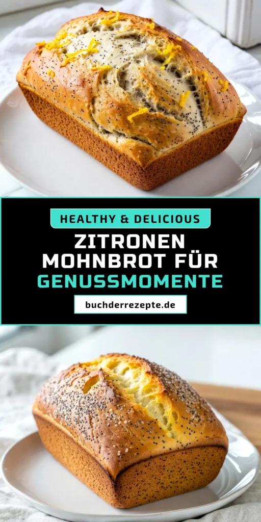 Entdecken Sie dieses köstliche Zitronen Mohnbrot, das perfekt für jeden Anlass ist! Mit diesem einfachen Zitronenbrot Rezept zaubern Sie ein leckeres Brot mit Joghurt, das frisch und saftig ist. Die Mohnsamen im Gebäck verleihen einen besonderen Crunch. Ideal für Frühstück oder als Snack! Probieren Sie es aus und teilen Sie Ihre Ergebnisse! #ZitronenMohnbrot #ZitronenbrotRezept #MohnsamenGebäck #einfachesZitronenbrot