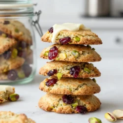 Für die Pistazien-Cranberry-Biscotti brauchen wir einige einfache Zutaten. Hier sind die Hauptbestandteile: - 1 Tasse geschälte Pistazien - 1 Tasse getrocknete Cranberries - 2 Tassen Weizenmehl - 1 Teelöffel Backpulver - 1/2 Teelöffel Natron - 1/4 Teelöffel Salz - 1/2 Tasse ungesalzene Butter, zimmerwarm - 3/4 Tasse Kristallzucker - 2 große Eier - 1 Teelöffel Vanilleextrakt - 1/2 Teelöffel Mandelextrakt Diese Zutaten ergeben einen leckeren, knusprigen Biss. Zusätzlich zu den Hauptzutaten gibt es einige wichtige Zusatzstoffe. Diese helfen, die Biscotti perfekt zu machen. Backpulver und Natron sorgen für die richtige Konsistenz. Das Salz verstärkt die Aromen. Die Butter bringt eine schöne Textur und Geschmack. Eier binden alles zusammen. Vanille- und Mandelextrakt geben den Biscotti einen besonderen Kick. Beim Kauf der Zutaten sollten Sie auf Qualität achten. Wählen Sie frische Pistazien und Cranberries. Diese sollten nicht zu trocken oder hart sein. Für die Butter ist ungesalzen die beste Wahl, da Sie den Salzgehalt kontrollieren können. Verwenden Sie frische Eier für den besten Geschmack. Schauen Sie auch nach hochwertigen Extrakten. Diese können den Unterschied in Ihrem Rezept ausmachen. Je besser die Zutaten, desto besser das Endprodukt! {{ingredient_image_2}} Heizen Sie Ihren Ofen auf 175 °C vor. Das ist wichtig für eine gleichmäßige Backzeit. Nehmen Sie ein Backblech und legen Sie es mit Backpapier aus. So verhindern Sie, dass die Biscotti kleben bleiben. In einer mittelgroßen Schüssel vermengen Sie das Weizenmehl, Backpulver, Natron und Salz. Diese Mischung ist die Basis für den Teig. In einer großen Schüssel schlagen Sie die zimmerwarme Butter mit dem Kristallzucker. Verwenden Sie einen elektrischen Mixer auf mittlerer Geschwindigkeit. Rühren Sie, bis die Mischung leicht und luftig ist. Fügen Sie dann die Eier, Vanilleextrakt und Mandelextrakt hinzu. Mixen Sie weiter, bis alles gut vermischt ist. Geben Sie die trockenen Zutaten nach und nach in die feuchte Mischung. Rühren Sie vorsichtig, bis alles verbunden ist. Heben Sie die geschälten Pistazien und getrockneten Cranberries unter den Teig. So verteilen sich die Zutaten gleichmäßig. Teilen Sie den Teig in zwei Hälften. Formen Sie jede Portion zu einem Log, etwa 30 cm lang und 5 cm breit. Legen Sie die Logs auf das vorbereitete Backblech. Backen Sie sie für 25-30 Minuten, bis sie leicht goldbraun sind. Sie sollten sich fest anfühlen, wenn Sie sanft darauf drücken. Nehmen Sie die Logs aus dem Ofen und lassen Sie sie etwa 10 Minuten abkühlen. Schneiden Sie die Logs schräg in etwa 1,5 cm dicke Stücke. Legen Sie die Biscotti mit der Schnittseite nach unten auf das Backblech. Backen Sie sie für weitere 10-12 Minuten, bis die Ränder goldbraun sind. Lassen Sie die Biscotti auf einem Kuchengitter vollständig abkühlen, bevor Sie sie servieren. Der Teig für die Biscotti ist wichtig. Achte darauf, die Zutaten gut zu mischen. Verwende zimmerwarme Butter. So wird der Teig luftig und leicht. Mische die trockenen Zutaten gut, bevor du sie hinzufügst. Das sorgt für einen gleichmäßigen Teig. Wenn du die Pistazien und Cranberries unterhebst, mach das vorsichtig. So bleiben die Stücke ganz und sehen schön aus. Die Temperatur ist entscheidend. Heize deinen Ofen auf 175 °C vor. Backe die Logs für 25-30 Minuten. Sie sollten goldbraun und fest sein. Lasse die Logs nach dem Backen kurz abkühlen, bevor du sie schneidest. Dies hilft, die Biscotti nicht zu zerbrechen. Backe die geschnittenen Biscotti dann für 10-12 Minuten. So werden sie knusprig und lecker. Kühlen ist wichtig! Warte etwa 10 Minuten nach dem Backen. Dann schneide die Logs schräg in 1,5 cm dicke Stücke. Ein scharfes Messer hilft dir, saubere Schnitte zu machen. Lege die Biscotti mit der Schnittseite nach unten auf das Blech. So werden sie gleichmäßig knusprig. Lass sie auf einem Kuchengitter auskühlen. So bleiben sie frisch und lecker. Pro Tipps Frische Zutaten: Verwenden Sie frische Pistazien und Cranberries, um den besten Geschmack und die beste Textur zu erzielen. Teig kühlen: Lassen Sie den Teig vor dem Formen für 15-20 Minuten im Kühlschrank ruhen, um eine bessere Handhabung zu gewährleisten. Schneidetechnik: Schneiden Sie die Logs, wenn sie leicht abgekühlt sind, damit sie nicht zerbröckeln. Aufbewahrung: Bewahren Sie die Biscotti in einem luftdichten Behälter auf, um ihre Knusprigkeit zu erhalten. {{image_4}} Wenn Sie keine Pistazien oder Cranberries mögen, gibt es viele Alternativen. Walnüsse oder Mandeln sind tolle Nüsse. Sie bringen ebenfalls einen schönen Crunch. Statt Cranberries können Sie getrocknete Kirschen oder Aprikosen verwenden. Diese Früchte geben einen süßen und fruchtigen Geschmack. Fügen Sie Zimt oder Muskatnuss hinzu, um die Biscotti zu verfeinern. Diese Gewürze machen das Gebäck warm und einladend. Schokolade ist eine weitere großartige Option. Dunkle oder weiße Schokolade passt perfekt zu den Nüssen und Früchten. Für eine vegane Version ersetzen Sie die Eier durch Leinsamen oder Apfelmus. Diese Zutaten halten den Teig zusammen. Nutzen Sie glutenfreies Mehl, um die Biscotti glutenfrei zu machen. Achten Sie darauf, dass alle anderen Zutaten ebenfalls glutenfrei sind. So können alle das Rezept genießen. Um die Biscotti frisch zu halten, lege sie in einen luftdichten Behälter. Das schützt sie vor Feuchtigkeit. Ein Keksbehälter aus Metall funktioniert gut. Du kannst auch ein Glas mit einem Deckel nutzen. So bleibt der Geschmack lange erhalten. Die Biscotti halten sich bei richtiger Lagerung bis zu zwei Wochen. Sie bleiben knusprig und lecker. Nach ein paar Tagen könnten sie weicher werden. Das passiert, wenn Luft eindringt. Achte darauf, dass du den Behälter immer gut schließt. Wenn du mehr Biscotti machst, kannst du sie einfrieren. Lege die geschnittenen Biscotti in einen Gefrierbeutel. Achte darauf, die Luft herauszudrücken. So bleiben sie bis zu drei Monate frisch. Zum Auftauen lege die Biscotti einfach auf einen Teller. Lass sie bei Raumtemperatur auftauen. Sie schmecken fast wie frisch gebacken! Die Biscotti sind gut für etwa zwei Wochen. Lagern Sie sie in einem luftdichten Behälter. So bleiben sie frisch und knusprig. Sie können die Biscotti auch länger aufbewahren, wenn Sie sie einfrieren. Im Gefrierschrank halten sie bis zu drei Monate. Lassen Sie sie einfach vor dem Servieren bei Raumtemperatur auftauen. Ja, Sie können die Biscotti ohne Butter machen. Ersetzen Sie die Butter durch Kokosöl oder Pflanzenmargarine. Diese Alternativen geben den Biscotti eine andere Textur, sind aber immer noch lecker. Achten Sie darauf, die Menge gleich zu halten. Die Biscotti passen gut zu Kaffee oder Tee. Sie können auch ein Glas Milch dazu servieren. Für einen besonderen Genuss probieren Sie sie mit einer Schokolade oder einem fruchtigen Dip. Diese Begleitungen machen Ihr Erlebnis noch besser. Fassen wir zusammen. Wir haben die besten Zutaten für Pistazien-Cranberry-Biscotti besprochen. Ich gab Tipps zur Teigzubereitung und optimalen Backzeit. Außerdem lernten wir verschiedene Variationen und Lagerinformationen kennen. Egal ob süß oder salzig, diese Biscotti sind vielfältig. Experimentiere mit Aromen. Genieße deinen eigenen köstlichen Backtraum!