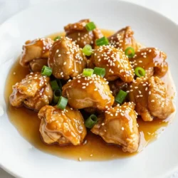 Für die Honig-Knoblauch-Hühnchenbissen brauchst du folgende Zutaten: - 450 g Hähnchenbrustfilet, gewürfelt - 60 ml Honig - 45 ml Sojasauce - 3 Knoblauchzehen, fein gehackt - 1 Esslöffel frischer Ingwer, gerieben - 1 Esslöffel Speisestärke - 30 ml Pflanzenöl - Salz und Pfeffer nach Geschmack - Sesamsamen und geschnittene Frühlingszwiebeln zur Garnierung Wenn du die besten Zutaten für dieses Rezept suchst, achte auf frische. Wähle Hähnchenbrustfilets, die fest und rosa sind. Sie sollten keinen unangenehmen Geruch haben. Für den Honig wähle eine Sorte, die naturbelassen ist. Sojasauce sollte dunkel und aromatisch sein. Frischer Knoblauch und Ingwer geben dem Gericht den besten Geschmack. Du kannst auch Bio-Zutaten wählen, um die Qualität zu verbessern. Hier sind einige Nährwertinformationen zu den Hauptzutaten: - Hähnchenbrustfilet: Hoch in Protein, fettarm. - Honig: Liefert natürliche Süße, enthält Antioxidantien. - Sojasauce: Gibt Umami, enthält Natrium. - Knoblauch: Gut für das Immunsystem, senkt Cholesterin. - Ingwer: Hilft bei der Verdauung, hat entzündungshemmende Eigenschaften. Die Kombination dieser Zutaten macht die Honig-Knoblauch-Hühnchenbissen nicht nur lecker, sondern auch nahrhaft. {{ingredient_image_2}} Für die Honig-Knoblauch-Sauce mische ich in einer großen Schüssel zuerst die folgenden Zutaten: - 60 ml Honig - 45 ml Sojasauce - 3 fein gehackte Knoblauchzehen - 1 Esslöffel geriebenen Ingwer - 1 Esslöffel Speisestärke Ich rühre alles gut um, bis die Sauce glatt ist. Dann stelle ich sie beiseite. Diese Sauce gibt dem Hähnchen einen tollen Geschmack. Jetzt würze ich die Hähnchenstücke. Ich nehme 450 g Hähnchenbrustfilet und schneide es in mundgerechte Stücke. Dann gebe ich etwas Salz und Pfeffer dazu. Das macht das Hähnchen noch schmackhafter. In einer großen Pfanne erhitze ich 30 ml Pflanzenöl bei mittlerer bis hoher Hitze. Ich gebe die gewürzten Hähnchenstücke in die Pfanne. Nach etwa 5-7 Minuten sind sie goldbraun und durchgegart. Ich achte darauf, dass sie gleichmäßig garen. Das sorgt für eine schöne Textur. Wenn das Hähnchen fertig ist, reduziere ich die Hitze auf mittlere Stufe. Jetzt gieße ich die vorbereitete Honig-Knoblauch-Sauce gleichmäßig über das Hähnchen. Ich wende die Stücke vorsichtig in der Sauce, damit sie die Aromen gut aufnehmen. Nach 2-3 Minuten dickt die Sauce etwas ein. Nach dem Kochen lasse ich das Hähnchen ein bis zwei Minuten ruhen. So nehmen die Stücke die Aromen besser auf. Jetzt sind die Honig-Knoblauch-Hühnchenbissen bereit, serviert zu werden! Die Garzeit für Hähnchen ist wichtig. Jedes Stück sollte gleichmäßig gekocht werden. In der Pfanne braten Sie die Hähnchenstücke für 5-7 Minuten. Dann sind sie goldbraun und durchgegart. Verwenden Sie ein Fleischthermometer, um sicherzustellen, dass die Innentemperatur 75 °C erreicht. So bleibt das Hähnchen saftig und zart. Ein häufiger Fehler ist, das Hähnchen zu früh zu wenden. Lassen Sie es in der Pfanne, bis es goldbraun ist. Wenn Sie die Stücke zu oft bewegen, werden sie nicht knusprig. Ein weiterer Fehler ist zu viel Hitze. Zu hohe Temperaturen können dazu führen, dass das Hähnchen außen verbrennt, aber innen roh bleibt. Kochen Sie bei mittlerer Hitze. Jeder hat einen anderen Geschmack. Passen Sie die Süße an, indem Sie mehr oder weniger Honig verwenden. Mögen Sie es würziger? Fügen Sie etwas mehr Ingwer oder sogar Chili hinzu. Experimentieren Sie mit den Aromen, um Ihre perfekte Mischung zu finden. Das macht das Gericht einzigartig und lecker. Pro Tipps Hähnchen marinieren: Lassen Sie das Hähnchen mindestens 30 Minuten in der Honig-Knoblauch-Sauce marinieren, um noch intensivere Aromen zu erzielen. Knoblauch richtig verwenden: Verwenden Sie frischen Knoblauch anstelle von Knoblauchpulver für einen intensiveren Geschmack. Gesunde Variante: Sie können das Pflanzenöl durch Olivenöl ersetzen, um eine gesündere Version dieses Gerichts zu erhalten. Gemüse hinzufügen: Fügen Sie Ihrem Gericht geschnittenes Gemüse wie Paprika oder Brokkoli hinzu, um eine vollständige Mahlzeit zu kreieren. {{image_4}} Für gebackene Honig-Knoblauch-Hühnchenbissen benutze ich den Ofen. Du musst zuerst die Hähnchenstücke in die Honig-Knoblauch-Sauce tauchen. Danach lege sie auf ein Backblech. Stelle den Ofen auf 200 Grad Celsius ein. Backe die Stücke 20-25 Minuten lang. Drehe sie nach der Hälfte der Zeit um. So werden sie schön knusprig. Diese Methode macht die Hähnchenbissen leichter und gesünder. Die luftfrittierte Version ist ebenfalls lecker. Du nimmst die marinierten Hähnchenstücke und legst sie in die Luftfritteuse. Stelle die Temperatur auf 180 Grad Celsius ein. Frittiere sie für 12-15 Minuten. Schüttle den Korb während des Garens. So werden die Hähnchenbissen gleichmäßig knusprig. Diese Variante spart Öl und macht das Gericht fettärmer, ohne den Geschmack zu verlieren. Du kannst das Rezept anpassen, um neue Geschmäcker zu entdecken. Füge eine Prise Chili hinzu, wenn du es scharf magst. Auch Ananasstücke passen gut zur Honig-Knoblauch-Sauce. Für mehr Frische gib Limettensaft oder Koriander hinzu. Diese kleinen Änderungen bringen Abwechslung und eignen sich gut für besondere Anlässe. Experimentiere mit Aromen, um deine perfekten Hähnchenbissen zu kreieren. Um die Reste von den Honig-Knoblauch-Hühnchenbissen frisch zu halten, lege sie in einen luftdichten Behälter. So bleiben sie bis zu drei Tage im Kühlschrank gut. Vor dem Kühlen lasse die Hühnchenbissen auf Raumtemperatur abkühlen. Das hilft, Feuchtigkeit zu vermeiden. Wenn du die Hühnchenbissen länger aufbewahren möchtest, friere sie ein. Lege die abgekühlten Stücke in einen gefrierfesten Beutel. Drücke so viel Luft wie möglich heraus, um Gefrierbrand zu vermeiden. So bleiben sie bis zu drei Monate frisch. Wenn du die Reste aufwärmen möchtest, benutze den Ofen oder die Mikrowelle. Im Ofen bei 180 Grad Celsius für etwa 10-15 Minuten aufwärmen. Das macht die Hühnchenbissen schön knusprig. In der Mikrowelle erwärmst du sie für 1-2 Minuten. Achte darauf, dass sie gleichmäßig heiß werden. So schmecken sie fast wie frisch zubereitet! Ja, du kannst das Rezept glutenfrei machen. Ersetze einfach die Sojasauce durch eine glutenfreie Variante. Viele Marken bieten glutenfreie Sojasaucen an. So bleibt der Geschmack der Honig-Knoblauch-Sauce gleich. Du kannst auch Tamari verwenden, das glutenfrei ist und gut schmeckt. Die Reste kannst du in einem luftdichten Behälter im Kühlschrank bis zu drei Tage aufbewahren. Lass die Hähnchenbissen zuerst abkühlen, bevor du sie in den Behälter gibst. So bleibt die Frische erhalten. Wenn du die Reste länger lagern willst, kannst du sie auch einfrieren. Zu den Hähnchenbissen passen viele leckere Beilagen. Hier sind einige Ideen: - Gedämpfter Reis: Er nimmt die Sauce gut auf. - Gebratenes Gemüse: Brokkoli oder Paprika sind tolle Optionen. - Knusprige Salate: Ein frischer Salat bringt Farbe und Frische. - Kartoffeln: Ob püriert oder geröstet, sie passen wunderbar. Dieses Rezept zeigt dir, wie du köstliche Honig-Knoblauch-Hähnchen zubereitest. Wir haben alle benötigten Zutaten aufgelistet und Tipps zur Auswahl gegeben. Die Schritt-für-Schritt-Anleitung führt dich sicher durch den Kochprozess. Außerdem findest du viele nützliche Tipps, um häufige Fehler zu vermeiden. Variationen und Aufbewahrungstipps helfen dir, die besten Ergebnisse zu erzielen. Letztlich brauchst du keine Angst vor Anpassungen zu haben. Koche mit Freude und genieße jede Biss!