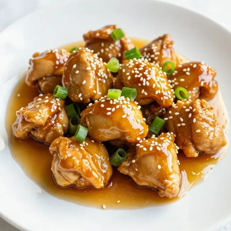 Für die Honig-Knoblauch-Hühnchenbissen brauchst du folgende Zutaten: - 450 g Hähnchenbrustfilet, gewürfelt - 60 ml Honig - 45 ml Sojasauce - 3 Knoblauchzehen, fein gehackt - 1 Esslöffel frischer Ingwer, gerieben - 1 Esslöffel Speisestärke - 30 ml Pflanzenöl - Salz und Pfeffer nach Geschmack - Sesamsamen und geschnittene Frühlingszwiebeln zur Garnierung Wenn du die besten Zutaten für dieses Rezept suchst, achte auf frische. Wähle Hähnchenbrustfilets, die fest und rosa sind. Sie sollten keinen unangenehmen Geruch haben. Für den Honig wähle eine Sorte, die naturbelassen ist. Sojasauce sollte dunkel und aromatisch sein. Frischer Knoblauch und Ingwer geben dem Gericht den besten Geschmack. Du kannst auch Bio-Zutaten wählen, um die Qualität zu verbessern. Hier sind einige Nährwertinformationen zu den Hauptzutaten: - Hähnchenbrustfilet: Hoch in Protein, fettarm. - Honig: Liefert natürliche Süße, enthält Antioxidantien. - Sojasauce: Gibt Umami, enthält Natrium. - Knoblauch: Gut für das Immunsystem, senkt Cholesterin. - Ingwer: Hilft bei der Verdauung, hat entzündungshemmende Eigenschaften. Die Kombination dieser Zutaten macht die Honig-Knoblauch-Hühnchenbissen nicht nur lecker, sondern auch nahrhaft. {{ingredient_image_2}} Für die Honig-Knoblauch-Sauce mische ich in einer großen Schüssel zuerst die folgenden Zutaten: - 60 ml Honig - 45 ml Sojasauce - 3 fein gehackte Knoblauchzehen - 1 Esslöffel geriebenen Ingwer - 1 Esslöffel Speisestärke Ich rühre alles gut um, bis die Sauce glatt ist. Dann stelle ich sie beiseite. Diese Sauce gibt dem Hähnchen einen tollen Geschmack. Jetzt würze ich die Hähnchenstücke. Ich nehme 450 g Hähnchenbrustfilet und schneide es in mundgerechte Stücke. Dann gebe ich etwas Salz und Pfeffer dazu. Das macht das Hähnchen noch schmackhafter. In einer großen Pfanne erhitze ich 30 ml Pflanzenöl bei mittlerer bis hoher Hitze. Ich gebe die gewürzten Hähnchenstücke in die Pfanne. Nach etwa 5-7 Minuten sind sie goldbraun und durchgegart. Ich achte darauf, dass sie gleichmäßig garen. Das sorgt für eine schöne Textur. Wenn das Hähnchen fertig ist, reduziere ich die Hitze auf mittlere Stufe. Jetzt gieße ich die vorbereitete Honig-Knoblauch-Sauce gleichmäßig über das Hähnchen. Ich wende die Stücke vorsichtig in der Sauce, damit sie die Aromen gut aufnehmen. Nach 2-3 Minuten dickt die Sauce etwas ein. Nach dem Kochen lasse ich das Hähnchen ein bis zwei Minuten ruhen. So nehmen die Stücke die Aromen besser auf. Jetzt sind die Honig-Knoblauch-Hühnchenbissen bereit, serviert zu werden! Die Garzeit für Hähnchen ist wichtig. Jedes Stück sollte gleichmäßig gekocht werden. In der Pfanne braten Sie die Hähnchenstücke für 5-7 Minuten. Dann sind sie goldbraun und durchgegart. Verwenden Sie ein Fleischthermometer, um sicherzustellen, dass die Innentemperatur 75 °C erreicht. So bleibt das Hähnchen saftig und zart. Ein häufiger Fehler ist, das Hähnchen zu früh zu wenden. Lassen Sie es in der Pfanne, bis es goldbraun ist. Wenn Sie die Stücke zu oft bewegen, werden sie nicht knusprig. Ein weiterer Fehler ist zu viel Hitze. Zu hohe Temperaturen können dazu führen, dass das Hähnchen außen verbrennt, aber innen roh bleibt. Kochen Sie bei mittlerer Hitze. Jeder hat einen anderen Geschmack. Passen Sie die Süße an, indem Sie mehr oder weniger Honig verwenden. Mögen Sie es würziger? Fügen Sie etwas mehr Ingwer oder sogar Chili hinzu. Experimentieren Sie mit den Aromen, um Ihre perfekte Mischung zu finden. Das macht das Gericht einzigartig und lecker. Pro Tipps Hähnchen marinieren: Lassen Sie das Hähnchen mindestens 30 Minuten in der Honig-Knoblauch-Sauce marinieren, um noch intensivere Aromen zu erzielen. Knoblauch richtig verwenden: Verwenden Sie frischen Knoblauch anstelle von Knoblauchpulver für einen intensiveren Geschmack. Gesunde Variante: Sie können das Pflanzenöl durch Olivenöl ersetzen, um eine gesündere Version dieses Gerichts zu erhalten. Gemüse hinzufügen: Fügen Sie Ihrem Gericht geschnittenes Gemüse wie Paprika oder Brokkoli hinzu, um eine vollständige Mahlzeit zu kreieren. {{image_4}} Für gebackene Honig-Knoblauch-Hühnchenbissen benutze ich den Ofen. Du musst zuerst die Hähnchenstücke in die Honig-Knoblauch-Sauce tauchen. Danach lege sie auf ein Backblech. Stelle den Ofen auf 200 Grad Celsius ein. Backe die Stücke 20-25 Minuten lang. Drehe sie nach der Hälfte der Zeit um. So werden sie schön knusprig. Diese Methode macht die Hähnchenbissen leichter und gesünder. Die luftfrittierte Version ist ebenfalls lecker. Du nimmst die marinierten Hähnchenstücke und legst sie in die Luftfritteuse. Stelle die Temperatur auf 180 Grad Celsius ein. Frittiere sie für 12-15 Minuten. Schüttle den Korb während des Garens. So werden die Hähnchenbissen gleichmäßig knusprig. Diese Variante spart Öl und macht das Gericht fettärmer, ohne den Geschmack zu verlieren. Du kannst das Rezept anpassen, um neue Geschmäcker zu entdecken. Füge eine Prise Chili hinzu, wenn du es scharf magst. Auch Ananasstücke passen gut zur Honig-Knoblauch-Sauce. Für mehr Frische gib Limettensaft oder Koriander hinzu. Diese kleinen Änderungen bringen Abwechslung und eignen sich gut für besondere Anlässe. Experimentiere mit Aromen, um deine perfekten Hähnchenbissen zu kreieren. Um die Reste von den Honig-Knoblauch-Hühnchenbissen frisch zu halten, lege sie in einen luftdichten Behälter. So bleiben sie bis zu drei Tage im Kühlschrank gut. Vor dem Kühlen lasse die Hühnchenbissen auf Raumtemperatur abkühlen. Das hilft, Feuchtigkeit zu vermeiden. Wenn du die Hühnchenbissen länger aufbewahren möchtest, friere sie ein. Lege die abgekühlten Stücke in einen gefrierfesten Beutel. Drücke so viel Luft wie möglich heraus, um Gefrierbrand zu vermeiden. So bleiben sie bis zu drei Monate frisch. Wenn du die Reste aufwärmen möchtest, benutze den Ofen oder die Mikrowelle. Im Ofen bei 180 Grad Celsius für etwa 10-15 Minuten aufwärmen. Das macht die Hühnchenbissen schön knusprig. In der Mikrowelle erwärmst du sie für 1-2 Minuten. Achte darauf, dass sie gleichmäßig heiß werden. So schmecken sie fast wie frisch zubereitet! Ja, du kannst das Rezept glutenfrei machen. Ersetze einfach die Sojasauce durch eine glutenfreie Variante. Viele Marken bieten glutenfreie Sojasaucen an. So bleibt der Geschmack der Honig-Knoblauch-Sauce gleich. Du kannst auch Tamari verwenden, das glutenfrei ist und gut schmeckt. Die Reste kannst du in einem luftdichten Behälter im Kühlschrank bis zu drei Tage aufbewahren. Lass die Hähnchenbissen zuerst abkühlen, bevor du sie in den Behälter gibst. So bleibt die Frische erhalten. Wenn du die Reste länger lagern willst, kannst du sie auch einfrieren. Zu den Hähnchenbissen passen viele leckere Beilagen. Hier sind einige Ideen: - Gedämpfter Reis: Er nimmt die Sauce gut auf. - Gebratenes Gemüse: Brokkoli oder Paprika sind tolle Optionen. - Knusprige Salate: Ein frischer Salat bringt Farbe und Frische. - Kartoffeln: Ob püriert oder geröstet, sie passen wunderbar. Dieses Rezept zeigt dir, wie du köstliche Honig-Knoblauch-Hähnchen zubereitest. Wir haben alle benötigten Zutaten aufgelistet und Tipps zur Auswahl gegeben. Die Schritt-für-Schritt-Anleitung führt dich sicher durch den Kochprozess. Außerdem findest du viele nützliche Tipps, um häufige Fehler zu vermeiden. Variationen und Aufbewahrungstipps helfen dir, die besten Ergebnisse zu erzielen. Letztlich brauchst du keine Angst vor Anpassungen zu haben. Koche mit Freude und genieße jede Biss!