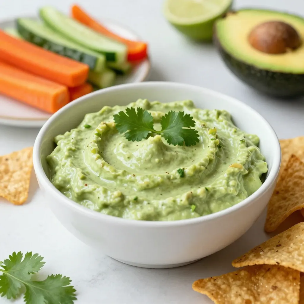 Für diesen leckeren Avocado Lime Crema Dip brauchst du: - 2 reife Avocados - 1/2 Tasse griechischer Joghurt - 1 Limette, ausgepresst - 1 Knoblauchzehe, fein gehackt - 1/4 Teelöffel gemahlener Kreuzkümmel - Salz und Pfeffer nach Geschmack - Optional: frische Korianderblätter zur Garnitur Wähle die Avocados mit Bedacht aus. Sie sollten weich, aber nicht matschig sein. Drücke sanft auf die Haut. Wenn sie leicht nachgeben, sind sie perfekt reif. Wenn sie zu hart sind, lasse sie bei Raumtemperatur liegen. Das dauert ein paar Tage. Überprüfe sie täglich. Du kannst den Dip leicht anpassen. Für mehr Geschmack füge etwas frischen Limettensaft hinzu. Auch Jalapeños können eine scharfe Note bringen. Für eine vegane Variante nimm einfach den griechischen Joghurt weg. Ersetze ihn durch pflanzlichen Joghurt oder Avocado. Das gibt dir eine tolle Konsistenz und bleibt cremig. {{ingredient_image_2}} Zuerst musst du die Avocados vorbereiten. Nimm zwei reife Avocados. Halbiere sie und entferne den Kern vorsichtig. Mit einem Löffel löffelst du das grüne Fruchtfleisch in einen Mixer. Achte darauf, dass du nichts verschwendest. Reife Avocados haben eine cremige Textur und sind perfekt für unseren Dip. Jetzt kommt der Spaß! Füge die folgenden Zutaten in den Mixer: - 1/2 Tasse griechischer Joghurt - 1 Limette, ausgepresst - 1 Knoblauchzehe, fein gehackt - 1/4 Teelöffel gemahlener Kreuzkümmel - Salz und Pfeffer nach Geschmack Mixe alles auf höchster Stufe. Du willst eine glatte und cremige Mischung haben. Wenn der Dip zu dick ist, füge einen Esslöffel Wasser hinzu. Mixe weiter, bis die gewünschte Konsistenz erreicht ist. Jetzt ist es Zeit, den Dip zu probieren. Füge nach Bedarf mehr Salz und Pfeffer hinzu. Du kannst auch mehr Limettensaft für extra Frische hinzufügen. Wenn du etwas mehr Kick willst, probiere einen Hauch von scharfer Sauce. Mixe kurz durch, um alles gut zu vermengen. Jetzt hast du eine leckere Avocado Lime Crema, die perfekt zu Gemüsesticks oder Tortillachips passt! Um die perfekte Cremigkeit zu erreichen, achte auf die Reife der Avocados. Wähle reife Avocados, die leicht auf Druck nachgeben. Mische die Avocados mit griechischem Joghurt. Dieser Joghurt macht den Dip schön cremig. Wenn der Dip zu dick ist, füge langsam einen Esslöffel Wasser hinzu. Mixe gut, bis der Dip die gewünschte Konsistenz hat. Bewahre den Dip in einem luftdichten Behälter auf. So bleibt er frisch und lecker. Im Kühlschrank hält er sich etwa 3 Tage. Um die grüne Farbe zu bewahren, drücke etwas Limettensaft oben drauf. Das hilft gegen das Braunwerden. Serviere den Dip in einer bunten Schüssel. Umrahme ihn mit frischem Gemüse wie Paprika und Karotten. Tortillachips passen auch gut dazu. Diese Farben machen das Gericht ansprechend. Garnieren kannst du mit frischen Korianderblättern. Das sieht schön aus und schmeckt frisch. Pro Tipps Avocados richtig auswählen: Achte darauf, dass die Avocados reif sind, indem du leicht auf die Schale drückst. Sie sollten sich leicht eindrücken lassen, aber nicht zu weich sein. Für mehr Frische: Füge zusätzlich einen Spritzer Limettensaft nach dem Mischen hinzu, um die Aromen aufzufrischen und die Farbe des Dips zu bewahren. Experimentiere mit Gewürzen: Probiere verschiedene Gewürze wie Paprikapulver oder Chili aus, um dem Dip eine besondere Note zu verleihen. Servieren mit Stil: Verwende eine hübsche Schüssel und dekorative Gemüsesticks oder Tortillachips, um den Dip optisch ansprechend zu präsentieren. {{image_4}} Um deinem Dip mehr Kick zu geben, kannst du scharfe Zutaten hinzufügen. Ich empfehle, 1 kleine Jalapeño oder einige Spritzer scharfe Soße einzufügen. Entferne die Samen, um die Schärfe zu reduzieren. Mixe alles gut, bis es cremig ist. So erhältst du einen Dip mit viel Geschmack und einem kleinen Feuer. Wenn du eine vegane Option suchst, ersetze den griechischen Joghurt. Eine gute Alternative ist Kokosjoghurt oder Cashewcreme. Diese Optionen bieten eine ähnliche Textur, sind aber pflanzlich. Achte darauf, ungesüßte Sorten zu wählen. So bleibt der Geschmack frisch und lecker. Du kannst den Dip einfach verfeinern. Frische Kräuter wie Petersilie oder Dill geben neuen Geschmack. Füge einen Teelöffel Paprika oder geräucherte Paprika für eine rauchige Note hinzu. Sei kreativ und finde deine Lieblingskombination. Diese Variationen machen den Dip noch interessanter und schmackhafter. Um deinen Avocado Lime Crema Dip frisch zu halten, lege ihn in einen luftdichten Behälter. Das verhindert, dass der Dip braun wird. Du kannst auch etwas Limettensaft obenauf geben. Der Saft wirkt wie eine Schutzschicht. So bleibt der Dip bis zu drei Tage im Kühlschrank gut. Ja, du kannst den Dip einfrieren. Fülle ihn in einen gefrierfesten Behälter. Achte darauf, etwas Platz zu lassen, da der Dip beim Einfrieren expandiert. Der Dip kann bis zu drei Monate eingefroren werden. Zum Auftauen stelle ihn einfach über Nacht in den Kühlschrank. Rühre ihn gut durch, bevor du ihn servierst. Hast du Reste? Das ist kein Problem! Du kannst den Dip als Aufstrich für Sandwiches nutzen. Er passt auch gut zu Wraps oder als Topping für Nachos. Eine weitere Idee ist, ihn in einen Salat zu mischen. Er gibt dem Salat eine cremige Textur und einen frischen Geschmack. Der Avocado Lime Crema Dip bleibt im Kühlschrank etwa 2 bis 3 Tage frisch. Um die Farbe zu schützen, decke ihn gut ab. Verwende Frischhaltefolie oder ein luftdichtes Behältnis. Wenn der Dip etwas bräunlich wird, rühre ihn einfach um. Der Geschmack bleibt toll! Ja, du kannst die Avocados einen Tag vorher zubereiten. Halbiere sie, entferne den Kern und bewahre das Fruchtfleisch in einem luftdichten Behälter. Füge etwas Limettensaft hinzu, um die Bräunung zu verhindern. So sparst du Zeit an deinem Serviertag! Der Dip ist nicht scharf. Er hat einen milden, frischen Geschmack. Wenn du es schärfer magst, füge einen kleinen Chili oder etwas Cayennepfeffer hinzu. Probiere es aus und finde die perfekte Schärfe für deinen Geschmack! Dieser Blogpost zeigt, wie man einen leckeren Avocado-Dip macht. Zuerst besprechen wir die Zutaten und ihre Auswahl. Dann folgen klare Schritte zur Zubereitung. Ich gebe nützliche Tipps für die perfekte Konsistenz und Haltbarkeit. Außerdem gibt es spannende Variationen für jeden Geschmack. Schließlich klären wir wichtige Fragen zu Lagerung und Haltbarkeit. Ich hoffe, du bist bereit, diesen Dip selbst zu probieren. Genieße die frischen Aromen und die Vielseitigkeit!