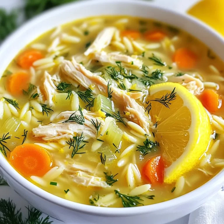 Um die perfekte griechische Zitronen-Hühnchensuppe zu machen, brauchst du: - 1 Esslöffel Olivenöl - 1 mittelgroße Zwiebel, gewürfelt - 2 Knoblauchzehen, gehackt - 2 mittelgroße Karotten, gewürfelt - 2 Selleriestangen, gewürfelt - 450 g Hähnchenbrust, gekocht und zerrupft - 1,5 Liter Hühnerbrühe - 240 g Orzo-Pasta - 2 große Eier - 60 ml frischer Zitronensaft (ca. 2 Zitronen) - 1 Teelöffel getrockneter Oregano - Salz und Pfeffer nach Geschmack - Frischer Dill oder Petersilie, zum Garnieren Die Auswahl der richtigen Zutaten macht einen großen Unterschied. Hier sind einige Tipps: - Hähnchen: Frisches Hähnchen gibt den besten Geschmack. Wenn du Reste hast, nutze sie. - Gemüse: Wähle frisches Gemüse. Achte darauf, dass die Karotten und der Sellerie knackig sind. - Zitronen: Verwende frische Zitronen für den Saft. Der Geschmack ist viel besser als aus der Flasche. - Brühe: Eine gute Hühnerbrühe ist entscheidend. Selbstgemacht ist am besten, aber eine hochwertige gekaufte Brühe tut es auch. Manchmal brauchst du Alternativen. Hier sind einige Optionen: - Hühnchen: Du kannst auch Truthahn verwenden. Das gibt einen ähnlichen Geschmack. - Pasta: Statt Orzo kannst du kleine Teigwaren wie Reis verwenden. - Eier: Wenn du die Eier weglassen möchtest, probiere Kokosmilch für eine cremige Textur. - Gemüse: Füge Spinat oder Erbsen hinzu, um mehr Farbe und Nährstoffe zu bekommen. Diese Tipps helfen dir, eine köstliche Suppe zu zaubern, die einfach und lecker ist. {{ingredient_image_2}} Zuerst musst du alle Zutaten bereitstellen. Hier ist, was du brauchst: - 1 Esslöffel Olivenöl - 1 mittelgroße Zwiebel, gewürfelt - 2 Knoblauchzehen, gehackt - 2 mittelgroße Karotten, gewürfelt - 2 Selleriestangen, gewürfelt - 450 g Hähnchenbrust, gekocht und zerrupft - 1,5 Liter Hühnerbrühe - 240 g Orzo-Pasta - 2 große Eier - 60 ml frischer Zitronensaft (ca. 2 Zitronen) - 1 Teelöffel getrockneter Oregano - Salz und Pfeffer nach Geschmack - Frischer Dill oder Petersilie, zum Garnieren Wasche das Gemüse gründlich. Schneide die Zwiebel, Karotten und den Sellerie. Zerkleinere den Knoblauch. Das Hähnchen sollte bereits gekocht sein und in kleine Stücke zerrupft werden. Erhitze das Olivenöl in einem großen Topf bei mittlerer Hitze. Füge die Zwiebel hinzu und brate sie an, bis sie weich und leicht durchsichtig ist. Das dauert etwa 3 bis 4 Minuten. Jetzt kommt der Knoblauch dazu. Rühre ihn für eine Minute unter. Dann füge die Karotten und den Sellerie hinzu. Koche alles für etwa 5 Minuten unter ständigem Rühren, bis das Gemüse weich wird. Gib danach das zerrupfte Hähnchen und die Hühnerbrühe in den Topf. Bring die Mischung zum Kochen. Das kochende Wasser bringt alle Aromen zusammen. Wenn die Suppe kocht, füge die Orzo-Pasta hinzu. Reduziere die Hitze auf ein sanftes Simmern. Koche die Pasta für etwa 8 bis 10 Minuten, bis sie al dente ist. In der Zwischenzeit verquirle die Eier in einer separaten Schüssel. Füge den frischen Zitronensaft hinzu und mische alles gut. Um die Eier zu temperieren, gieße langsam eine Kelle heiße Suppe in die Eimischung. Rühre dabei ständig, damit die Eier nicht stocken. Dies ist der Schlüssel zu einer cremigen Konsistenz. Rühre die temperierte Eimischung langsam wieder in den Topf mit der Suppe. Rühre gleichmäßig, damit alles gut vermischt ist. Würze die Suppe mit getrocknetem Oregano, Salz und Pfeffer nach Geschmack. Nimm den Topf vom Herd und lasse die Suppe ein paar Minuten ruhen. Serviere die heiße Suppe in Schalen. Garniere sie mit frisch gehacktem Dill oder Petersilie und füge einen Zitronenschnitz an die Seite. So erhält die Suppe einen zusätzlichen Frischekick! Um die perfekte Konsistenz zu erreichen, achte auf die Eimischung. Verquirle die Eier mit dem Zitronensaft gut. Wenn du die heiße Suppe hinzufügst, rühre ständig. So stocken die Eier nicht. Das gibt der Suppe eine cremige Textur. Achte darauf, die Suppe nicht zu stark zu kochen, nachdem du die Eimischung hinzugefügt hast. Halte sie bei schwacher Hitze. Ein häufiger Fehler ist, die Pasta zu lange zu kochen. Die Orzo sollte al dente sein. Wenn sie zu weich wird, zerfällt sie in der Suppe. Ein weiterer Fehler ist, die Brühe nicht zu würzen. Salz und Pfeffer sind wichtig. Vergiss nicht, die Gewürze am Ende anzupassen. Zu wenig oder zu viel kann den Geschmack ruinieren. Die ideale Gewürzmischung für diese Suppe besteht aus Oregano, Salz und Pfeffer. Oregano bringt einen klassischen, mediterranen Geschmack. Du kannst auch etwas frischen Dill oder Petersilie hinzufügen. Das gibt der Suppe eine frische Note. Wenn du es schärfer magst, füge eine Prise Cayennepfeffer hinzu. Experimentiere mit den Gewürzen, um deinen perfekten Geschmack zu finden. Pro Tipps Hähnchenwahl: Verwende frisches Hähnchen für den besten Geschmack, aber vorgegartes Hähnchen kann Zeit sparen. Zitronenfrische: Füge etwas Zitronenschale hinzu, um das Zitronenaroma zu intensivieren und der Suppe eine zusätzliche Frische zu verleihen. Pasta nicht überkochen: Koche die Orzo-Pasta al dente, da sie beim Ruhen in der Suppe weiter gart. Garnierung: Frischer Dill oder Petersilie sorgt nicht nur für Farbe, sondern auch für zusätzlichen Geschmack. Füge die Kräuter erst kurz vor dem Servieren hinzu. {{image_4}} Wenn du eine vegetarische Version der Griechischen Zitronen-Hühnchensuppe möchtest, kannst du das Hähnchen durch Kichererbsen oder Tofu ersetzen. Diese Zutaten bieten eine gute Proteinquelle. Verwende Gemüsebrühe anstelle von Hühnerbrühe. Du kannst auch Gemüse wie Zucchini oder Spinat hinzufügen. Diese Optionen machen die Suppe ebenso herzhaft und lecker. Um den Geschmack zu intensivieren, füge etwas frischen Ingwer oder eine Prise Cayennepfeffer hinzu. Diese Zutaten bringen eine angenehme Schärfe. Auch ein Spritzer Sojasauce kann tiefe Aromen erzeugen. Das Hinzufügen von geröstetem Knoblauch verleiht der Suppe eine zusätzliche Geschmacksschicht. Experimentiere mit neuen Zutaten, um deine eigene Version zu kreieren. Wenn du auf Gluten achtest, verwende glutenfreie Orzo-Pasta oder ersetze sie durch Reis. Für eine kalorienärmere Variante kannst du die Eier weglassen oder nur das Eiweiß verwenden. Wenn du eine milchfreie Diät befolgst, ist diese Suppe bereits geeignet. Deine Anpassungen helfen, die Suppe an deine Bedürfnisse anzupassen, ohne den Geschmack zu verlieren. Um die Griechische Zitronen-Hühnchensuppe frisch zu halten, lasse sie zuerst abkühlen. Gieße die Suppe in einen luftdichten Behälter. So bleibt der Geschmack erhalten. Stelle den Behälter in den Kühlschrank. Du kannst die Suppe auch portionieren. So ist es einfacher, nur das zu nehmen, was du brauchst. Wenn du die Suppe aufwärmen möchtest, gib sie in einen Topf. Erhitze sie bei mittlerer Hitze. Rühre die Suppe häufig um. So bleibt sie gleichmäßig warm. Wenn die Suppe zu dick ist, füge etwas Hühnerbrühe oder Wasser hinzu. Das macht die Suppe wieder cremig. Im Kühlschrank hält sich die Suppe etwa 3 bis 4 Tage. Achte darauf, sie gut zu lagern. Im Gefrierschrank bleibt die Suppe bis zu 3 Monate frisch. Gieße sie in gefriergeeignete Behälter. Vergiss nicht, das Datum darauf zu schreiben. So weißt du, wann du sie gemacht hast. Du kannst die Suppe im Kühlschrank bis zu vier Tage aufbewahren. Stelle sicher, dass sie in einem luftdichten Behälter ist. Wenn du die Suppe länger aufbewahren möchtest, friere sie ein. So bleibt sie bis zu drei Monate frisch. Ja, du kannst gefrorenes Hähnchen verwenden. Achte darauf, das Hähnchen vor dem Kochen gut durchzukochen. Dies gibt dir zartes und saftiges Fleisch. Du kannst das gefrorene Hähnchen einfach in die Brühe geben und länger kochen, bis es gar ist. Ja, die Suppe kann glutenfrei sein. Du musst nur die Orzo-Pasta ersetzen. Nutze stattdessen glutenfreie Pasta oder Reis. So bleibt der Geschmack erhalten, und du kannst die Suppe genießen, ohne Gluten zu dir zu nehmen. Die Suppe ist einfach zuzubereiten und voller Geschmack. Wir haben die besten Zutaten und deren Alternativen besprochen. Du hast gelernt, wie du die Konsistenz optimierst und Fehler vermeidest. Auch Variationen und Aufbewahrung sind wichtig für den Genuss. Die richtige Mischung macht einen großen Unterschied. Probiere deine Favoriten aus und finde deinen eigenen Stil. So wird jede Suppe ein Erfolg!