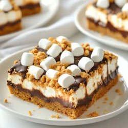 Für die perfekten Gingerbread S'mores Bars brauchen wir einige Hauptzutaten: - 1 Tasse ungesalzene Butter, weich - 3/4 Tasse brauner Zucker, gepackt - 1/2 Tasse Kristallzucker - 2 große Eier - 1 Teelöffel Vanilleextrakt - 2 1/4 Tassen Allzweckmehl - 1 Esslöffel gemahlener Ingwer - 1 Esslöffel gemahlener Zimt - 1/2 Teelöffel gemahlene Nelken - 1/2 Teelöffel Natron - 1/4 Teelöffel Salz - 1 Tasse Graham-Cracker-Brösel - 1 1/2 Tassen Mini-Marshmallows - 1 Tasse Zartbitterschokoladenstückchen Manchmal möchte ich die Bars noch besser machen. Hier sind einige optionale Zutaten: - 1/2 Tasse weiße Schokoladenstückchen Diese geben den Riegeln eine tolle farbliche Abwechslung und zusätzlichen Geschmack. Die Qualität der Zutaten macht einen großen Unterschied. Hier sind meine Tipps: - Wähle frische Gewürze. Sie geben mehr Geschmack. - Nutze echte Vanille. Sie hat einen intensiveren Geschmack als künstliche. - Achte auf hochwertige Schokolade. Zartbitter ist perfekt für den Geschmack. - Verwende ungesalzene Butter. So kannst du die Salzmenge besser steuern. Mit diesen Zutaten gelingt dir ein großartiges Rezept für Gingerbread S'mores Bars. {{ingredient_image_2}} Zuerst heize deinen Ofen auf 175 °C vor. Nimm eine Backform von 23x33 cm. Fette die Form gut ein und lege sie mit Backpapier aus. Die Ränder sollten überstehen. So lassen sich die Riegel später besser herausnehmen. In einer großen Schüssel gib die weiche Butter, den braunen Zucker und den Kristallzucker. Schlage sie mit einem Handmixer cremig. Das dauert etwa drei Minuten. Dann füge die Eier einzeln hinzu. Schlage gut nach jeder Zugabe. Rühre den Vanilleextrakt unter. In einer anderen Schüssel vermische das Mehl, den gemahlenen Ingwer, den Zimt, die Nelken, das Natron und das Salz. Diese trockenen Zutaten solltest du gut vermengen. Füge sie nun nach und nach zu den feuchten Zutaten hinzu. Rühre, bis alles gerade so vermischt ist. Hebe die Graham-Cracker-Brösel vorsichtig unter den Teig. Bewahre etwa 1 Tasse des Teigs für das Topping auf. Drücke den restlichen Teig gleichmäßig in den Boden der Form. Streue die Mini-Marshmallows und die Zartbitterschokoladenstückchen gleichmäßig über die Teigschicht. Das ist der beste Teil! Krümel den reservierten Teig über die Marshmallows und die Schokolade. So entsteht eine tolle Kruste. Jetzt kommt der spannende Teil. Backe die Riegel im Ofen für 25 bis 30 Minuten. Sie sind fertig, wenn die Ränder goldbraun sind und die Mitte fest wird. Lass die Riegel vollständig in der Form abkühlen. Das ist wichtig, damit sie sich gut setzen. Nimm sie dann mithilfe des Papiers heraus und schneide sie in Quadrate. Genieße sie warm oder bei Raumtemperatur! Um die perfekte Konsistenz zu erreichen, achte auf die Butter. Sie sollte weich, aber nicht geschmolzen sein. Wenn du die Butter mit Zucker verrührst, schlage sie gut. So wird die Mischung fluffig. Wenn du die trockenen und feuchten Zutaten mischst, rühre nur bis alles vereint ist. Zu langes Rühren macht die Riegel trocken. Die Graham-Cracker-Brösel geben eine tolle Struktur. Sie halten die Riegel zusammen und sorgen für einen schönen Biss. Die Backzeit ist wichtig für den Erfolg deiner Gingerbread S'mores Bars. Stelle den Ofen auf 175°C ein. Backe die Riegel 25-30 Minuten. Achte darauf, dass die Ränder goldbraun sind und die Mitte fest wird. Jeder Ofen ist anders. Prüfe die Riegel nach 25 Minuten. Wenn sie noch weich sind, lass sie etwas länger. Lasse die Riegel in der Form abkühlen. So setzen sie sich besser und sind einfacher zu schneiden. Ein häufiger Fehler ist, die Zutaten nicht richtig abzuwiegen. Verwende eine Küchenwaage, um genaue Mengen zu haben. Mische die trockenen Zutaten gut, bevor du sie zu den feuchten hinzufügst. So vermeidest du Klumpen. Verliere nicht die Geduld beim Backen. Lass die Riegel vollständig abkühlen, bevor du sie schneidest. Wenn du sie zu früh schneidest, zerfallen sie leicht. Folge diesen Tipps, um perfekte Gingerbread S'mores Bars zu genießen! Pro Tipps Butter richtig temperieren: Stelle sicher, dass die Butter weich ist, aber nicht geschmolzen, um eine optimale Textur zu erzielen. Teig nicht übermixen: Vermische die trockenen und feuchten Zutaten nur, bis sie gerade so kombiniert sind, um zähe Riegel zu vermeiden. Variiere die Schokolade: Experimentiere mit verschiedenen Schokoladensorten, um den Geschmack deiner Riegel anzupassen, z.B. mit Milchschokolade oder Karamellstückchen. Riegel gut abkühlen lassen: Lass die Riegel vollständig abkühlen, bevor du sie schneidest, damit sie ihre Form behalten und nicht zerbröseln. {{image_4}} Um glutenfreie Gingerbread S'mores Bars zu machen, ersetze das Allzweckmehl mit glutenfreiem Mehl. Achte darauf, eine Mischung zu wählen, die gut für das Backen geeignet ist. Diese Mischung sorgt dafür, dass die Riegel eine tolle Textur haben. Zudem kannst du die Graham-Cracker-Brösel durch glutenfreie Cracker ersetzen. So bleiben die Bars lecker und knusprig! Für eine vegane Variante verwende pflanzliche Butter anstelle von normaler Butter. Ersetze die Eier durch Chia-Eier oder Apfelmus. Du kannst jeweils einen Esslöffel Chia-Samen in drei Esslöffeln Wasser einweichen, um ein Chia-Ei zu machen. Auch die Schokolade sollte vegan sein. So hast du eine köstliche, pflanzenbasierte Süßigkeit. Du kannst die Gingerbread S'mores Bars anpassen, indem du verschiedene Nüsse oder Früchte hinzufügst. Walnüsse, Mandeln oder Pekannüsse bringen einen schönen Crunch. Für einen fruchtigen Kick füge getrocknete Cranberries oder gehackte Äpfel hinzu. Diese Zutaten geben den Riegeln einen extra Geschmack und Textur. Sei kreativ und finde deine Lieblingskombination! Um die Gingerbread S'mores Bars frisch zu halten, lagere sie in einem luftdichten Behälter. Ein Behälter verhindert, dass sie trocken werden. Lege ein Blatt Küchenpapier zwischen die Riegel, um Feuchtigkeit zu kontrollieren. So bleiben sie weich und lecker. Im Kühlschrank halten die Riegel etwa eine Woche. Achte darauf, sie gut zu verpacken. Im Gefrierfach können sie drei Monate bleiben. Wickele sie einzeln in Frischhaltefolie, bevor du sie in einen Gefrierbeutel legst. So schmecken sie nach dem Auftauen fast wie frisch gebacken. Um die Riegel wieder warm zu machen, lege sie für 10-15 Sekunden in die Mikrowelle. Das macht sie weich und schmelzend. Alternativ kannst du sie im Ofen bei 175°C für fünf Minuten aufwärmen. So bleiben sie knusprig und lecker. Die Riegel halten sich im Kühlschrank etwa eine Woche. Stelle sicher, dass du sie in einem luftdichten Behälter aufbewahrst. So bleiben sie frisch und lecker. Ich empfehle, sie vor dem Servieren leicht zu erwärmen. So schmecken sie wie frisch gebacken. Ja, du kannst die Zartbitterschokolade durch Vollmilchschokolade oder sogar weiße Schokolade ersetzen. Jedes Mal bekommst du einen anderen Geschmack. Probiere, was dir am besten gefällt. Es gibt viele leckere Möglichkeiten. Auf jeden Fall! Diese Riegel sind perfekt für Kinder. Sie sind süß, schokoladig und haben einen tollen Keks-Boden. Kinder lieben die Mini-Marshmallows und den Ingwergeschmack. Sie sind ein Spaß für die ganze Familie. Wenn der Teig zu klebrig ist, füge etwas mehr Mehl hinzu. Mach das in kleinen Mengen. Du willst den Teig nicht zu trocken machen. Oft hilft es auch, die Hände mit etwas Mehl zu bestäuben, wenn du damit arbeitest. Dann lässt er sich leichter formen. Gingerbread S'mores Bars sind einfach und lecker. Wir haben die besten Zutaten und Tipps für die Zubereitung besprochen. Ich habe Schritte von der Teigherstellung bis zum Backen erklärt. Auch Variationen, wie glutenfreie und vegane Optionen, sind wichtig. Mit diesen Tipps kannst du Fehler vermeiden und die perfekte Konsistenz erreichen. Egal, ob mit Nüssen oder Obst, es gibt viele Wege, deine Riegel zu variieren. Folge diesen Anleitungen, um deine eigenen köstlichen Bars zu kreieren. Du wirst sie lieben!