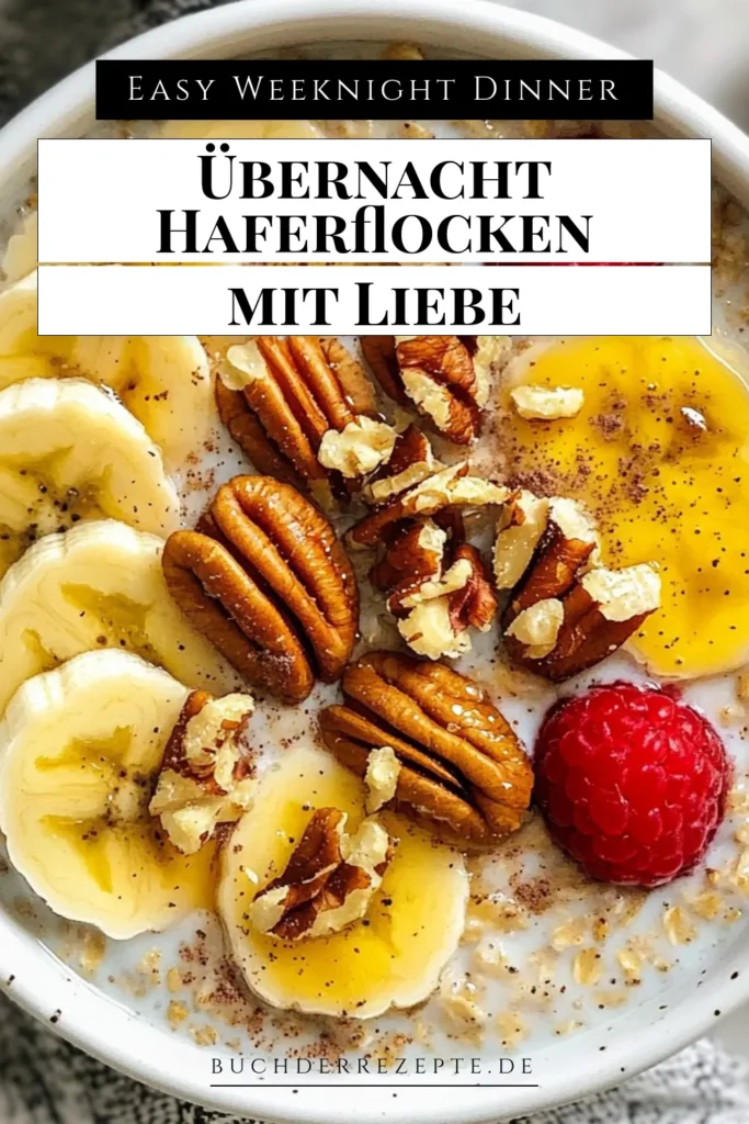 Entdecken Sie dieses köstliche Rezept für Ahorn-Pecan Haferflocken! Diese Übernacht Haferflocken sind nicht nur einfach zuzubereiten, sondern auch perfekt für ein gesundes Frühstück. Mit cremiger Mandelmilch, zartem Zimt und knackigen Pekannüssen sind sie eine großartige Wahl für vegane Haferflocken. Sparen Sie Zeit mit diesen einfachen Frühstücksideen! Probieren Sie es aus und starten Sie den Tag nahrhaft! #Haferflocken #GesundesFrühstück #Vegan #Frühstücksideen